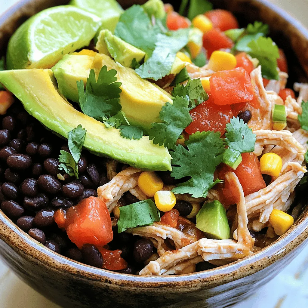 - 2 lbs boneless, skinless chicken breasts - 1 can (15 oz) black beans, rinsed and drained - 1 can (15 oz) corn, drained