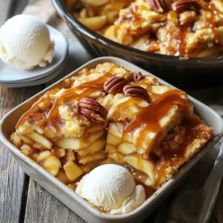 Gathering the right ingredients is key to making this delicious treat. Here’s what you need: - 2 cans (21 oz each) apple pie filling - 3 teaspoons ground cinnamon - 1 cup caramel sauce (store-bought or homemade) - 1 box vanilla cake mix (15.25 oz) - 1/2 cup unsalted butter, melted - 1 cup chopped pecans (optional) - Ice cream or whipped cream for serving (optional) The apple pie filling brings a sweet and fruity base. The ground cinnamon adds warmth and spice, making it cozy. Caramel sauce gives it richness and a sweet finish. The vanilla cake mix forms a soft, cake-like top. Melted butter helps the cake mix brown nicely in the oven. Chopped pecans add a tasty crunch, but you can skip them if you want. Lastly, serving it with ice cream or whipped cream makes it a true dessert delight. For the full recipe, check out the detailed steps to create this scrumptious dessert. First, preheat your oven to 350°F (175°C). This step is key for even baking. While the oven heats, take a 9x13 inch baking dish and grease it. Use cooking spray or butter for easy cleanup later. Next, it’s time to build the flavor. Open your two cans of apple pie filling. Spread this filling evenly across the bottom of your baking dish. This layer is sweet and tart, giving a nice base. Now, sprinkle three teaspoons of ground cinnamon on top of the apple filling. This spice adds warmth and depth to the dish. Then, take your cup of caramel sauce and drizzle half of it over the apples. Watch the sauce soak in, making everything even more delicious. Now, grab your box of vanilla cake mix. Open it and evenly sprinkle it over the apple and caramel layers. Do not mix it in; just let it sit on top. This layer will create a fluffy texture. Next, drizzle half a cup of melted butter over the cake mix. Make sure to cover as much as you can for a rich taste. If you like, sprinkle a cup of chopped pecans on top for some extra crunch. Put your dish in the preheated oven. Bake for about 40-45 minutes. You’ll know it’s done when the edges bubble and the top turns golden brown. Once baked, let it cool for about 10 minutes. It’s now ready to serve. For a special touch, drizzle the remaining caramel sauce on top. Enjoy this warm treat with a scoop of ice cream or a dollop of whipped cream for extra joy. For the complete recipe, check out the Full Recipe. To ensure even baking, spread the apple pie filling smoothly in the dish. The cinnamon layer adds a nice warmth, so sprinkle it evenly. For the top to turn golden, drizzle the melted butter carefully over the cake mix. This helps create a lovely crust. If you want to switch things up, consider adding chopped pecans or walnuts for a crunchy twist. You can even use spices like nutmeg for extra flavor. Serve this cake warm. A scoop of vanilla ice cream or a dollop of whipped cream makes it even better. You can add more caramel sauce on top for a sweet touch. Serve the cake in bowls for a cozy feel. Garnish with a sprinkle of cinnamon for a delightful finish. This not only looks nice but also enhances the taste. If you have leftovers, let the cake cool completely. Store it in an airtight container in the fridge. It will stay fresh for about three days. To reheat, place it in the oven at 350°F for about 10 minutes. You can also use the microwave for quick heating, but the oven gives a better texture. Enjoy the sweet taste of your homemade treat for days to come! {{image_2}} You can switch up the fruit in your dump cake. Try using peach or cherry pie filling instead of apple. You can even use mixed berries for a fresh twist. Want a unique flavor? Use lemon pie filling for a zesty kick. If you’re looking for gluten-free options, choose a gluten-free cake mix. Many brands offer great choices. You can also substitute apple pie filling with homemade filling made from fresh apples. Just cook them with sugar and spices until soft. To make your dump cake even better, consider adding nuts or chocolate. Chopped pecans or walnuts add a nice crunch. You can mix them into the cake or sprinkle them on top before baking. If you love chocolate, try adding chocolate chips. Just sprinkle them over the cake mix before baking. You can also add spices like nutmeg or allspice for extra warmth. Get creative with flavors! You can even drizzle some extra caramel sauce on top after baking. This adds a sweet touch that everyone will love. To keep your caramel apple dump cake fresh, store it in an airtight container. You can leave it at room temperature for up to two days. If you want it to last longer, move it to the fridge. In the fridge, it can stay good for up to five days. Just make sure to cover it well to prevent it from drying out. You can freeze the dump cake for longer storage. First, let it cool completely. Then, cut it into slices for easy use. Wrap each slice tightly in plastic wrap. Place the wrapped slices in a freezer-safe bag or container. It will keep well for up to three months in the freezer. When you're ready to enjoy it again, take a slice out and let it thaw overnight in the fridge. If you want it warm, pop it in the microwave for about 30 seconds. Enjoy it as if it were fresh from the oven. Don't forget, you can drizzle some caramel sauce on top before serving. For the full recipe, check out the details above! To stop the top from burning, keep an eye on the time. Check the cake around 35 minutes. If it looks too brown, cover it with foil. This helps cook the inside without burning the top. Bake until the edges bubble and the top is golden. Yes, you can use fresh apples! Slice them thinly and toss with sugar and cinnamon. This will give them a nice flavor. Use about six cups of fresh apples for the cake. It may need a little more caramel for extra sweetness. To reheat the leftover dump cake, use the oven or the microwave. For the oven, preheat to 350°F (175°C). Place the cake in for about 15 minutes. If using the microwave, heat in 30-second bursts. Add a little caramel sauce to keep it moist. To make a delicious Caramel Apple Dump Cake, follow these steps closely. Start with apple pie filling and add spices and sauces. Layer the cake mix, drizzle butter, and bake it until golden. Customize it with optional ingredients to fit your taste. Store leftovers well or freeze for future treats. Whether you serve it warm or cold, this dessert is a hit. Experiment with different fruits or toppings to find your favorite version. Happy baking!