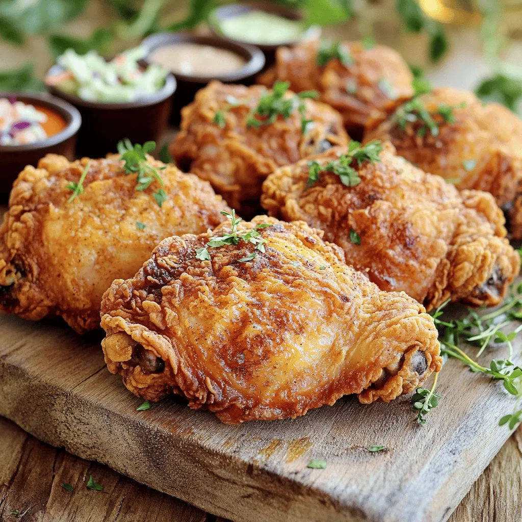 - 4 chicken thighs (bone-in, skin-on) - 1 cup buttermilk - 1 tablespoon hot sauce (optional)