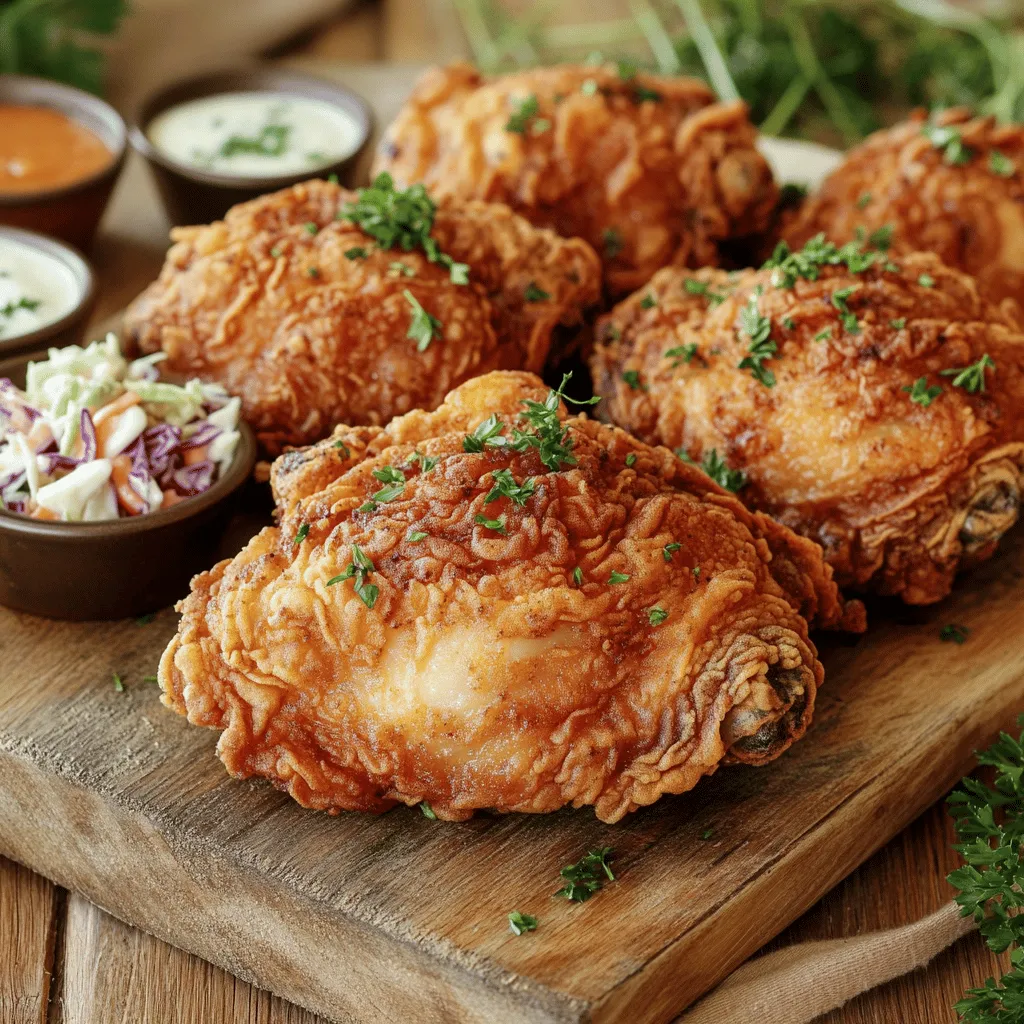- 4 chicken thighs (bone-in, skin-on) - 1 cup buttermilk - 1 tablespoon hot sauce (optional)