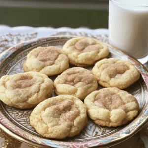 - 1 cup unsalted butter, softened - 1 1/2 cups granulated sugar - 2 large eggs - 2 teaspoons vanilla extract - 3 cups all-purpose flour - 1 teaspoon baking soda - 1/2 teaspoon cream of tartar - 1/2 teaspoon salt - 3 tablespoons granulated sugar (for rolling) - 1 tablespoon ground cinnamon (for rolling) To make soft and chewy snickerdoodle cookies, use these specific amounts: - Unsalted butter: 1 cup, softened at room temperature - Granulated sugar: 1 1/2 cups for the dough and 3 tablespoons for rolling - Large eggs: 2, at room temperature - Vanilla extract: 2 teaspoons for a warm flavor - All-purpose flour: 3 cups for the perfect structure - Baking soda: 1 teaspoon to help the cookies rise - Cream of tartar: 1/2 teaspoon for chewiness - Salt: 1/2 teaspoon to enhance flavor - Ground cinnamon: 1 tablespoon for rolling, plus extra for garnish For the best cookies, choose high-quality ingredients. Here are some tips: - Butter: Use unsalted butter for better control of salt levels. - Sugar: Granulated sugar works best for sweetness and texture. - Eggs: Use large eggs for consistent results across recipes. - Flour: All-purpose flour gives the right balance of softness and structure. - Cream of tartar: This adds chewiness; if you don’t have it, use baking powder instead. - Cinnamon: Freshly ground cinnamon adds better flavor than pre-ground. These tips help ensure your cookies turn out soft and chewy every time. For the complete recipe, check the Full Recipe link. First, you need to preheat your oven to 350°F (175°C). This step is key for even baking. While the oven heats, grab two baking sheets and line them with parchment paper. This prevents sticking and makes cleanup easier. Take a large mixing bowl. Add the softened butter and granulated sugar. Mix them together until light and fluffy. This should take about 3-4 minutes. Next, add the eggs one at a time. Make sure to mix well after each egg. Then, pour in the vanilla extract. In another bowl, whisk together the flour, baking soda, cream of tartar, and salt. You want every dry ingredient to blend well. Now, slowly add this dry mix to the wet ingredients. Stir until just combined. Don’t overmix, or your cookies may turn out tough. Now, it’s time to shape your cookies. Use a cookie scoop or your hands to form tablespoon-sized balls of dough. Roll each ball in a mix of cinnamon and sugar. This gives your cookies a sweet crust. Place the dough balls on the prepared baking sheets. Make sure to leave about 2 inches of space between them. They will spread while baking. Bake in the preheated oven for 10-12 minutes. The edges should be set but the centers soft. After baking, let the cookies cool on the sheet for about 5 minutes. Then, transfer them to a wire rack to cool completely. For the full recipe, check the details above. Enjoy your soft and chewy snickerdoodle cookies! To make soft and chewy snickerdoodle cookies, follow a few key steps. First, cream the butter and sugar well. This helps add air to the dough. Next, be mindful of your baking time. You want the edges to set while the centers stay soft. Pull them out when they look just done. Let them cool on the sheet for five minutes. This allows them to finish baking off the heat. Many people make the mistake of overmixing. This can lead to tough cookies. Mix just until you can no longer see dry flour. Another error is baking them too long. Keep an eye on them, and check a minute early. If they are too brown, they will not be soft. Also, don’t skip the cream of tartar. It adds that classic snickerdoodle tang. Snickerdoodle cookies shine when paired with milk. A tall glass of cold milk complements the sweetness. You can also serve them with coffee for an adult twist. For a fun treat, stack a few on a dessert platter with other cookies. Add a sprinkle of cinnamon sugar on top for a lovely presentation. You can find the full recipe above to guide you in making these delicious treats! {{image_2}} You can make your snickerdoodle cookies even more fun by adding flavors. Here are some ideas: - Nuts: Chop some walnuts or pecans and mix them in. They add a nice crunch. - Chocolate Chips: Fold in semi-sweet or milk chocolate chips for a sweet twist. - Different Spices: Try adding nutmeg or ginger for a unique flavor profile. These small changes can make a big difference in taste! If you need gluten-free or vegan options, you can still enjoy these cookies. Here’s how: - Gluten-Free: Swap all-purpose flour with a gluten-free blend. Make sure it has xanthan gum for structure. - Vegan: Use coconut oil instead of butter and flax eggs for binding. Mix one tablespoon of ground flaxseed with three tablespoons of water. Let it sit until it thickens. These adjustments keep the soft and chewy texture while meeting dietary needs. You can make snickerdoodle cookies for special occasions, too. Try these fun ideas: - Holiday Cookies: Add red and green sprinkles for Christmas. Use a festive cookie cutter to shape them. - Halloween Treats: Mix in orange candy pieces and use ghost-shaped cutters. - Valentine’s Day: Shape them into hearts and sprinkle with pink sugar. These themed cookies bring joy to any celebration! If you want the full recipe, check the section above. To keep your snickerdoodle cookies fresh, store them in an airtight container. This method helps keep moisture in, which keeps the cookies soft. Place a piece of bread in the container too. The bread will absorb excess air and keep the cookies chewy. Remember to store cookies at room temperature. Avoid placing them in the fridge, as that can dry them out. You can freeze both dough and baked cookies. For dough, scoop it into balls and place them on a baking sheet. Freeze the dough balls for about an hour, then transfer them to a zip-top bag. Label the bag with the date. For baked cookies, let them cool completely. Then, layer them between sheets of parchment paper in an airtight container. They can last up to three months in the freezer. Homemade snickerdoodle cookies last about one week at room temperature when stored properly. If you freeze them, they can stay fresh for up to three months. Just remember, the longer they sit, the less soft they may become. For the best taste and texture, enjoy them fresh or within a week. Check out the Full Recipe for perfect baking tips! Snickerdoodle cookies become chewy due to the balance of ingredients. The butter adds moisture, while brown sugar retains that moisture. Cream of tartar also plays a key role. It helps create a soft texture by keeping the cookies puffed up. The baking time matters too; underbaking keeps them soft and chewy. Yes, you can use brown sugar. It adds a deeper flavor and more moisture. This change makes the cookies softer and chewier. If you want a lighter texture, stick with granulated sugar. Mixing both sugars is another great option for a unique taste. Cream of tartar is a white powder made from tartaric acid. It stabilizes egg whites and helps cookies rise. It's key for snickerdoodles because it gives them that classic tangy flavor. If you don't have it, you can use baking powder instead, but the taste will change slightly. You can make the dough ahead and chill it in the fridge. Just wrap it well in plastic. The dough can stay fresh for up to three days. You can also freeze it. Just thaw it overnight in the fridge before baking. Look for golden edges and soft centers. The cookies should slightly puff up but not be hard. You can also press gently; if they spring back, they're done. Let them cool on the sheet for a few minutes to firm up. Check out the full recipe to help with timing and texture. In this blog post, we explored how to make soft and chewy snickerdoodle cookies. We discussed key ingredients and their measurements to ensure success. Quality tips helped you select the best options. The step-by-step instructions, along with helpful mistakes to avoid, guided you through the baking process. We even looked at fun variations and storage tips. With this knowledge, you can create delightful cookies that impress anyone. Enjoy your baking adventure and share these cookies with friends and family!