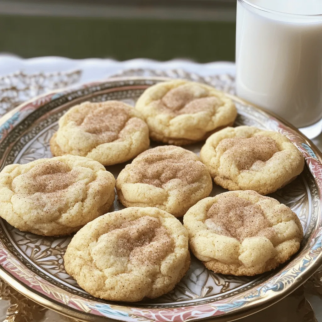 - 1 cup unsalted butter, softened - 1 1/2 cups granulated sugar - 2 large eggs - 2 teaspoons vanilla extract - 3 cups all-purpose flour - 1 teaspoon baking soda - 1/2 teaspoon cream of tartar - 1/2 teaspoon salt - 3 tablespoons granulated sugar (for rolling) - 1 tablespoon ground cinnamon (for rolling) To make soft and chewy snickerdoodle cookies, use these specific amounts: - Unsalted butter: 1 cup, softened at room temperature - Granulated sugar: 1 1/2 cups for the dough and 3 tablespoons for rolling - Large eggs: 2, at room temperature - Vanilla extract: 2 teaspoons for a warm flavor - All-purpose flour: 3 cups for the perfect structure - Baking soda: 1 teaspoon to help the cookies rise - Cream of tartar: 1/2 teaspoon for chewiness - Salt: 1/2 teaspoon to enhance flavor - Ground cinnamon: 1 tablespoon for rolling, plus extra for garnish For the best cookies, choose high-quality ingredients. Here are some tips: - Butter: Use unsalted butter for better control of salt levels. - Sugar: Granulated sugar works best for sweetness and texture. - Eggs: Use large eggs for consistent results across recipes. - Flour: All-purpose flour gives the right balance of softness and structure. - Cream of tartar: This adds chewiness; if you don’t have it, use baking powder instead. - Cinnamon: Freshly ground cinnamon adds better flavor than pre-ground. These tips help ensure your cookies turn out soft and chewy every time. For the complete recipe, check the Full Recipe link. First, you need to preheat your oven to 350°F (175°C). This step is key for even baking. While the oven heats, grab two baking sheets and line them with parchment paper. This prevents sticking and makes cleanup easier. Take a large mixing bowl. Add the softened butter and granulated sugar. Mix them together until light and fluffy. This should take about 3-4 minutes. Next, add the eggs one at a time. Make sure to mix well after each egg. Then, pour in the vanilla extract. In another bowl, whisk together the flour, baking soda, cream of tartar, and salt. You want every dry ingredient to blend well. Now, slowly add this dry mix to the wet ingredients. Stir until just combined. Don’t overmix, or your cookies may turn out tough. Now, it’s time to shape your cookies. Use a cookie scoop or your hands to form tablespoon-sized balls of dough. Roll each ball in a mix of cinnamon and sugar. This gives your cookies a sweet crust. Place the dough balls on the prepared baking sheets. Make sure to leave about 2 inches of space between them. They will spread while baking. Bake in the preheated oven for 10-12 minutes. The edges should be set but the centers soft. After baking, let the cookies cool on the sheet for about 5 minutes. Then, transfer them to a wire rack to cool completely. For the full recipe, check the details above. Enjoy your soft and chewy snickerdoodle cookies! To make soft and chewy snickerdoodle cookies, follow a few key steps. First, cream the butter and sugar well. This helps add air to the dough. Next, be mindful of your baking time. You want the edges to set while the centers stay soft. Pull them out when they look just done. Let them cool on the sheet for five minutes. This allows them to finish baking off the heat. Many people make the mistake of overmixing. This can lead to tough cookies. Mix just until you can no longer see dry flour. Another error is baking them too long. Keep an eye on them, and check a minute early. If they are too brown, they will not be soft. Also, don’t skip the cream of tartar. It adds that classic snickerdoodle tang. Snickerdoodle cookies shine when paired with milk. A tall glass of cold milk complements the sweetness. You can also serve them with coffee for an adult twist. For a fun treat, stack a few on a dessert platter with other cookies. Add a sprinkle of cinnamon sugar on top for a lovely presentation. You can find the full recipe above to guide you in making these delicious treats! {{image_2}} You can make your snickerdoodle cookies even more fun by adding flavors. Here are some ideas: - Nuts: Chop some walnuts or pecans and mix them in. They add a nice crunch. - Chocolate Chips: Fold in semi-sweet or milk chocolate chips for a sweet twist. - Different Spices: Try adding nutmeg or ginger for a unique flavor profile. These small changes can make a big difference in taste! If you need gluten-free or vegan options, you can still enjoy these cookies. Here’s how: - Gluten-Free: Swap all-purpose flour with a gluten-free blend. Make sure it has xanthan gum for structure. - Vegan: Use coconut oil instead of butter and flax eggs for binding. Mix one tablespoon of ground flaxseed with three tablespoons of water. Let it sit until it thickens. These adjustments keep the soft and chewy texture while meeting dietary needs. You can make snickerdoodle cookies for special occasions, too. Try these fun ideas: - Holiday Cookies: Add red and green sprinkles for Christmas. Use a festive cookie cutter to shape them. - Halloween Treats: Mix in orange candy pieces and use ghost-shaped cutters. - Valentine’s Day: Shape them into hearts and sprinkle with pink sugar. These themed cookies bring joy to any celebration! If you want the full recipe, check the section above. To keep your snickerdoodle cookies fresh, store them in an airtight container. This method helps keep moisture in, which keeps the cookies soft. Place a piece of bread in the container too. The bread will absorb excess air and keep the cookies chewy. Remember to store cookies at room temperature. Avoid placing them in the fridge, as that can dry them out. You can freeze both dough and baked cookies. For dough, scoop it into balls and place them on a baking sheet. Freeze the dough balls for about an hour, then transfer them to a zip-top bag. Label the bag with the date. For baked cookies, let them cool completely. Then, layer them between sheets of parchment paper in an airtight container. They can last up to three months in the freezer. Homemade snickerdoodle cookies last about one week at room temperature when stored properly. If you freeze them, they can stay fresh for up to three months. Just remember, the longer they sit, the less soft they may become. For the best taste and texture, enjoy them fresh or within a week. Check out the Full Recipe for perfect baking tips! Snickerdoodle cookies become chewy due to the balance of ingredients. The butter adds moisture, while brown sugar retains that moisture. Cream of tartar also plays a key role. It helps create a soft texture by keeping the cookies puffed up. The baking time matters too; underbaking keeps them soft and chewy. Yes, you can use brown sugar. It adds a deeper flavor and more moisture. This change makes the cookies softer and chewier. If you want a lighter texture, stick with granulated sugar. Mixing both sugars is another great option for a unique taste. Cream of tartar is a white powder made from tartaric acid. It stabilizes egg whites and helps cookies rise. It's key for snickerdoodles because it gives them that classic tangy flavor. If you don't have it, you can use baking powder instead, but the taste will change slightly. You can make the dough ahead and chill it in the fridge. Just wrap it well in plastic. The dough can stay fresh for up to three days. You can also freeze it. Just thaw it overnight in the fridge before baking. Look for golden edges and soft centers. The cookies should slightly puff up but not be hard. You can also press gently; if they spring back, they're done. Let them cool on the sheet for a few minutes to firm up. Check out the full recipe to help with timing and texture. In this blog post, we explored how to make soft and chewy snickerdoodle cookies. We discussed key ingredients and their measurements to ensure success. Quality tips helped you select the best options. The step-by-step instructions, along with helpful mistakes to avoid, guided you through the baking process. We even looked at fun variations and storage tips. With this knowledge, you can create delightful cookies that impress anyone. Enjoy your baking adventure and share these cookies with friends and family!