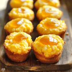 To make these delicious poppers, gather the following key ingredients: - 1 cup cornmeal - 1 cup all-purpose flour - 1 tablespoon baking powder - 1/2 teaspoon salt - 1 cup buttermilk - 2 large eggs - 1/4 cup unsalted butter, melted - 1/4 cup honey - 1 cup corn kernels (fresh, frozen, or canned) - 1/3 cup sour cream - 2 tablespoons honey (for drizzling on top) These ingredients blend together to create a sweet and fluffy texture. Cornmeal gives the poppers a nice bite, while the honey adds a rich sweetness. You can add a twist to your poppers with these optional ingredients: - 1/2 teaspoon cayenne pepper (for a spicy kick) - Chopped green onions (for a savory note) - Shredded cheese (for extra creaminess) These optional ingredients help you customize the flavor. A dash of cayenne adds heat, while cheese brings a melty goodness. To make your Southern-style honey butter cornbread poppers, you will need: - Mini muffin tin - Mixing bowls - Whisk - Spoon or ice cream scoop - Wire rack Having the right tools makes the process smoother. A mini muffin tin is perfect for shaping the poppers. Use a whisk for easy mixing, and a wire rack helps cool them evenly. For more detailed cooking steps, check out the Full Recipe. First, turn your oven to 400°F (200°C). This heat helps the poppers rise nicely. Next, take a mini muffin tin and grease it. You can use non-stick spray or butter. This step keeps the poppers from sticking. In a large bowl, combine the cornmeal, all-purpose flour, baking powder, and salt. If you like a little heat, add cayenne pepper. Whisk these dry ingredients together until mixed. This blends the flavors well. In another bowl, mix the buttermilk, eggs, melted butter, and honey. Stir until everything is well combined. This mixture adds moisture and sweetness to your poppers. Now, pour the wet ingredients into the dry bowl. Stir gently until just combined. Be careful not to over-mix. Fold in the corn kernels and sour cream. This adds a nice texture. Use a spoon or ice cream scoop to fill each muffin cup about three-quarters full. Bake for 12-15 minutes. The tops should be golden and a toothpick should come out clean. Once baked, remove the poppers from the oven. Let them cool in the pan for about 5 minutes. After that, transfer them to a wire rack to cool fully. Finally, drizzle the extra honey over the warm poppers. This adds a sweet touch that everyone loves. Enjoy your Southern-Style Honey Butter Cornbread Poppers! For the complete recipe, check the Full Recipe. To get the best texture in your cornbread poppers, use fresh ingredients. Fresh corn kernels add sweetness. Use buttermilk for moisture and richness. Mix dry and wet ingredients separately first. This helps keep the batter light. Don't over-mix; stir gently until just combined. This keeps your poppers fluffy and airy. Let the batter rest for a few minutes. This allows the cornmeal to soak in the liquid, which improves the texture. For extra flavor, add a pinch of cayenne pepper. It gives a nice kick without being too spicy. Consider mixing in some shredded cheese, like cheddar. This adds creaminess and a savory touch. You can also fold in diced jalapeños for heat. Drizzle honey right after baking, while they are still warm. This enhances the sweet flavor and makes them shine. One mistake is not greasing the muffin tin well. This can make your poppers stick. Also, avoid using old baking powder; it can make your cornbread dense. Make sure your oven is preheated properly. This helps your poppers rise well. Lastly, don’t skip the cooling time. Letting them cool slightly makes them easier to remove and enhances their flavor. For more detailed steps, check the Full Recipe. {{image_2}} You can spice up your cornbread poppers easily. Adding spices can change the taste. I love using cayenne pepper for a little heat. Just add 1/2 teaspoon to the dry mix. You can also try smoked paprika for a smoky flavor. Garlic powder or onion powder adds a savory touch. Experiment and find what you like best. If you have dietary needs, you can swap some ingredients. For a gluten-free option, use a gluten-free flour blend instead of all-purpose flour. You can also replace buttermilk with almond milk mixed with a bit of vinegar for a dairy-free choice. If you want lower sugar, use less honey or a sugar substitute. These changes keep the taste good! Cornbread poppers taste great on their own. But you can serve them with dips for extra flavor. Try a spicy salsa or a creamy ranch dip. Honey chipotle sauce also pairs well. You might even serve them with butter for a classic touch. These poppers are perfect for parties or family dinners. Check the Full Recipe for other serving ideas! To keep your Southern-Style Honey Butter Cornbread Poppers fresh, store them in an airtight container. This method keeps them moist and tasty. You can leave them at room temperature for up to two days. If you want them to last longer, refrigerate them for up to a week. When you're ready to eat your poppers, reheating is easy. Preheat your oven to 350°F (175°C). Place the poppers on a baking sheet. Heat for about 5-7 minutes or until warm. You can also use the microwave. Heat for 15-20 seconds, but watch them closely. You want them warm, not hot. Freezing is a great way to save your cornbread poppers for later. Let them cool completely before freezing. Place them in a freezer-safe bag or container. They can last up to three months in the freezer. When you're ready to enjoy them, thaw overnight in the fridge. Then, reheat as mentioned above. This way, you have a tasty snack ready anytime! For the full recipe, check out the Southern-Style Honey Butter Cornbread Poppers. Yes, you can make these cornbread poppers ahead of time. Bake them, then let them cool. Store them in an airtight container for up to two days. Reheat them in the oven for a warm treat. It keeps the taste fresh and fluffy. If you do not have buttermilk, you can use milk with vinegar or lemon juice. Just add one tablespoon of vinegar or lemon juice to one cup of milk. Let it sit for five minutes. This mix gives a similar tangy flavor. You will know the poppers are done when the tops are golden brown. Insert a toothpick into the center of a popper. If it comes out clean, they are ready. This usually takes about 12-15 minutes in the oven. Yes, you can make these poppers gluten-free. Use a gluten-free flour blend instead of all-purpose flour. Check the blend for a good rise and taste. This way, everyone can enjoy these tasty bites. You can try many toppings! Some favorites include cheese, jalapeños, or ranch dressing. You can also use a mix of herbs or spices for extra flavor. Get creative and find your favorite! For the full recipe, check out the details above. Southern-style honey butter cornbread poppers are easy to make and delicious. I covered key ingredients, step-by-step instructions, and helpful tips to ensure success. You can adjust flavors and serve them with various dips. Proper storage keeps them fresh for later cravings. As you try this recipe, remember to enjoy the process. With a few simple tricks, your poppers will always shine. Dive into creating your version, and share the joy of this tasty treat with family and friends.