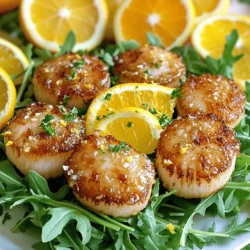 - 1 pound large sea scallops, patted dry - 2 tablespoons olive oil - 2 tablespoons unsalted butter - Salt and pepper to taste - Zest of 1 lemon - Zest of 1 orange - 2 tablespoons fresh orange juice - 1 tablespoon fresh lemon juice - 1 teaspoon honey (optional) - Fresh parsley, chopped, for garnish Crispy pan-seared scallops are a treat. You need fresh, large sea scallops. Pat them dry first. Dry scallops help form a nice crust. You will also need olive oil and butter. They add flavor and richness. For seasoning, use salt and pepper. Fresh citrus zest brightens the dish. Lemon and orange zest give it a fresh taste. For extra flavor, add fresh orange juice and lemon juice. Honey is optional but adds a hint of sweetness. Garnish with fresh parsley. It adds color and freshness. This mix of ingredients makes a zesty citrus glaze. You can find the full recipe to prepare your meal. Enjoy cooking! To start, you need to ensure the scallops are dry. Pat them with paper towels until they shine. A dry surface helps achieve a crispy crust. Once dry, season both sides with salt and pepper. This adds flavor and enhances the overall taste. Next, let’s make the citrus glaze. In a small bowl, combine the zest of one lemon and one orange. Add two tablespoons of fresh orange juice and one tablespoon of lemon juice. If you like a hint of sweetness, mix in one teaspoon of honey. Stir everything together and set it aside. Now, heat two tablespoons of olive oil in a large skillet over medium-high heat. Wait until the oil shimmers. Then, add two tablespoons of unsalted butter. As the butter melts, it will foam and add a rich flavor. Carefully place the scallops in the pan. Make sure they do not touch each other. Sear the scallops for about two to three minutes. You want a golden crust on one side. Once they are ready, flip them gently. Cook for another two to three minutes until they feel firm and opaque in the center. In the last minute of cooking, pour the citrus glaze over the scallops. Let it warm up and coat them nicely. For the full recipe, refer to the main recipe section. To get that golden, crispy crust, start by patting the scallops dry. Moisture will ruin your sear. Use paper towels to absorb any water. Then, heat your pan on high. A hot pan is key for a good sear. Once the oil is shimmering, you are ready to go! One big mistake is overcrowding the pan. If the scallops touch, they steam instead of sear. Cook in batches if needed. Timing is also crucial. Sear for about 2-3 minutes without moving them. This lets the crust form. Flip and sear for another 2-3 minutes. They should feel firm and look opaque. Quality scallops make all the difference. Look for fresh, large sea scallops. They taste better and cook more evenly. Adding herbs like parsley brightens the dish. Zest from lemon and orange adds a fresh kick. These simple additions can elevate your scallops to a new level. For the full recipe, follow the steps closely to enjoy this delightful dish. {{image_2}} You can change the taste of your scallops with different fruits and herbs. Try lime or grapefruit zest instead of lemon or orange. Fresh herbs like basil or dill can add a new twist to the glaze. Each option brings a unique flavor that can surprise your guests. Crispy pan-seared scallops shine when served with pasta or risotto. They also pair well with a fresh salad. The creamy pasta or rich risotto balances the scallops' light flavor. A crisp salad adds a nice crunch and freshness. You can try serving them on a bed of arugula or alongside roasted veggies. Spice up your scallops by adding paprika or chili flakes. These spices bring warmth and zing to the dish. You can also play with garlic or ginger for a bolder flavor. Mixing spices makes the scallops exciting and flavorful. Each variation allows you to create a unique dish every time you cook. For the full recipe, check out the complete guide on crispy pan-seared scallops. After you enjoy your crispy pan-seared scallops, let them cool first. Place the scallops in airtight containers. This keeps them fresh and tasty. Store them in the fridge. They will stay good for up to two days. To reheat your scallops, use a pan on low heat. Add a little olive oil or butter. This helps keep their crispy texture and flavor. Heat them for just a few minutes until warm. Avoid using the microwave, as it can make them chewy. If you want to store scallops for a longer time, you can freeze them. Place the cooled scallops in a single layer on a baking sheet. Freeze them for about an hour. After that, transfer them to a freezer bag. Remove as much air as possible. These can stay frozen for up to three months. When ready to use, thaw them in the fridge overnight before reheating. For the full recipe, visit the section titled Crispy Pan-Seared Scallops with a Zesty Citrus Glaze. You can tell when scallops are done by looking at their color and firmness. They should be opaque and firm to the touch. When you cut into them, the center should not be shiny or translucent. A golden crust on the outside shows that they are nicely seared. If you see this change, your scallops are ready to eat! Yes, you can make scallops ahead of time, but it’s tricky. They taste best fresh. If you need to prepare them early, cook them and let them cool. Store them in the fridge for up to two days. To reheat, use a pan on low heat. This way, you can warm them without losing their crispiness. Scallops taste great with many sides. Here are some tasty options: - Pasta: A light lemon or garlic pasta works well. - Risotto: Creamy risotto with herbs adds richness. - Salad: A fresh arugula salad balances the dish. - Vegetables: Roasted asparagus or sautéed spinach complement the seafood. These sides add flavor and color to your plate, making your meal even better. For the full recipe, check out the Crispy Pan-Seared Scallops with a Zesty Citrus Glaze. Crispy pan-seared scallops are easy and fun to make. You learned to prepare the scallops and create a tasty citrus glaze. Remember, achieving a good sear is vital for the perfect bite. Feel free to play with flavors and pairings that excite your taste buds. With a few tips, you can avoid common errors. Enjoy experimenting with this dish and impress your guests. Crispy scallops can become your go-to recipe!