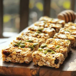 When making nut-free granola bars, using the right ingredients is key. Here’s what you need for a tasty batch: - 2 cups rolled oats - 1/2 cup pumpkin seeds - 1/2 cup sunflower seeds - 1/2 cup dried cranberries - 1/2 cup honey or maple syrup - 1/4 cup coconut oil, melted - 1 teaspoon vanilla extract - 1/2 teaspoon cinnamon - 1/4 teaspoon salt - Optional: 1/4 cup mini chocolate chips or coconut flakes Each ingredient adds flavor and texture. Rolled oats form the base and give a chewy bite. Pumpkin and sunflower seeds add crunch and nutrients. Dried cranberries bring a sweet and tangy taste. For sweetness, use honey or maple syrup. Coconut oil keeps everything moist and binds the bars together. Vanilla extract adds warmth, while cinnamon and salt enhance the overall flavor. You can also add mini chocolate chips or coconut flakes for a fun twist. This combination makes your nut-free granola bars healthy and delicious. For the complete cooking steps, check the Full Recipe. - Preheat the oven to 350°F (175°C). - Prepare the baking dish with parchment paper. Start by setting your oven. This helps the bars bake evenly. Lining the dish with parchment paper makes it easy to remove the bars later. - Combine dry ingredients. - Whisk wet ingredients. In a large bowl, mix the rolled oats, pumpkin seeds, sunflower seeds, dried cranberries, cinnamon, and salt. Use a whisk in another bowl to blend the melted coconut oil, honey (or maple syrup), and vanilla extract. This step ensures a smooth mix. - Transfer and press mixture into the baking dish. - Bake and cool. Pour the wet mix into the dry mix. Stir until all the oats and seeds are coated. Press this mixture firmly into the baking dish. Bake for 20-25 minutes until the edges turn golden brown. After baking, let it cool for about 10 minutes. Use the parchment paper to lift the bars out. Once cool, cut into pieces and store in an airtight container. For the full recipe, refer to the earlier section. Packing the ingredients tightly is key. This step keeps your bars from crumbling. When you press down hard, it creates a solid base. A good base holds the bars together. Using high-quality ingredients also matters. Fresh oats and seeds give the best taste. Always choose organic or local options when possible. Quality ingredients boost flavor and nutrition. One big mistake is not cooling enough before cutting. If you cut too soon, the bars will fall apart. Let them cool in the dish for at least 10 minutes. Then, remove them to cool completely on a wire rack. Another mistake is overbaking. Keep a close eye on your bars. They should become golden brown around the edges. Overbaking can make them dry and hard. You can add spices or mix-ins to enhance flavor. Try adding nutmeg, ginger, or even a pinch of salt. Each spice gives a unique taste. You can also experiment with sweetness. If you like it sweeter, add more honey or maple syrup. If you prefer less, reduce the sweetener. Personalizing your granola bars makes them special. For more ideas, check out the Full Recipe. {{image_2}} You can easily change the seeds and dried fruits in your granola bars. Try using chia seeds or flaxseeds instead of pumpkin or sunflower seeds. For dried fruits, consider raisins or apricots. Each swap gives a fresh taste and adds unique nutrients. Do you like chocolate? You can make chocolate-based bars. Simply add cocoa powder or mini chocolate chips to your mix. If you prefer fruity bars, skip the chocolate and use more dried fruits. Both options are delicious and fun! If you want a vegan option, replace honey with maple syrup or agave nectar. This makes the bars friendly for all diets. Just ensure you choose a syrup that fits your taste. For those needing gluten-free options, make sure your oats are certified gluten-free. They are naturally gluten-free, but cross-contamination can happen. Using gluten-free oats makes these bars safe and tasty for everyone. You can add even more fun with toppings! A yogurt drizzle on top gives a creamy finish. You can use Greek yogurt or dairy-free yogurt for a lighter touch. Want more protein? Consider adding protein powder to the mix. You can also fold in roasted chickpeas or seeds for an extra crunch. These toppings boost nutrition and make each bite exciting. For the full recipe, check out the Nut-Free Granola Adventure Bars! To keep your nut-free granola bars fresh, store them in an airtight container. This helps prevent moisture and air from ruining their texture and taste. You can use glass or plastic containers with tight-fitting lids. For the best results, keep them in your pantry. A cool, dry place works well. Avoid storing them in the fridge, as this can make them hard and less tasty. These granola bars last up to two weeks in an airtight container. After that, they may lose flavor and crunch. Look for signs of spoilage. If you see mold or a strange smell, toss them out. Also, if they feel stale or soft, it’s best to make a fresh batch. If you want to save some for later, freezing is a great option. Cut the bars into pieces before freezing. Wrap each piece tightly in plastic wrap. Then, place them in a freezer-safe bag or container. To thaw, take out what you need and leave them at room temperature for about an hour. You can also microwave them for a few seconds for a warm treat. Can I use other sweeteners instead of honey? Yes, you can use maple syrup or agave syrup. Both add sweetness and flavor. If you want a lower sugar option, try mashed bananas or unsweetened applesauce. These options work well and keep your bars moist and tasty. What can I use instead of oats? If you need to avoid oats, try using puffed rice or quinoa flakes. You can also use ground oats, also known as oat flour. These will give you a similar texture while still being nut-free. Just remember to adjust the liquid if you switch. Are nut-free granola bars healthy? Yes, nut-free granola bars can be very healthy! They are often rich in fiber, vitamins, and minerals. Using seeds and dried fruits can boost nutrition. They can provide energy and are a great snack option, especially for kids or those with nut allergies. What are the benefits of nut-free snacks? Nut-free snacks help many who have allergies. They also often have fewer calories than nut-based snacks. These snacks can be safe for school lunches and activities. Plus, they are usually simple to make and fun to customize based on your taste. Recommended brands for store-bought options Look for brands like Enjoy Life and MadeGood. They focus on allergen-free snacks and taste great too. Other brands, like Nature Valley, offer nut-free options. Always check labels to ensure they are safe for your needs. Places to find nut-free products You can find nut-free granola bars at grocery stores, health food shops, and online. Many stores have sections for allergen-friendly foods. Always ask staff for help if you have trouble finding them. Online retailers also offer a wide variety of choices. In this post, we covered the ingredients, steps, and tips for making nut-free granola bars. You can explore flavor variations, storage tips, and answers to common questions. Remember to pack your ingredients tightly for the best texture. Avoid overbaking and cooling too quickly. This recipe is flexible, allowing you to customize it to your liking. Enjoy experimenting with flavors and find what works best for you. Your homemade bars can be both fun and healthy!