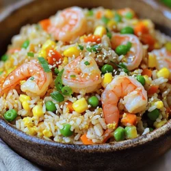 To make a great shrimp fried rice, you'll need some key ingredients. Here’s what you should gather: - 2 cups cooked jasmine rice (preferably day-old) - 1 cup shrimp, peeled and deveined - 2 tablespoons vegetable oil - 2 eggs, lightly beaten - 1 cup mixed vegetables (carrots, peas, corn) - 2 green onions, chopped - 3 tablespoons soy sauce - 1 teaspoon sesame oil - 1 teaspoon garlic, minced - 1 teaspoon ginger, minced - Salt and pepper to taste These ingredients come together to create a dish full of flavor and texture. I always recommend jasmine rice for this dish. It has a lovely aroma and a fluffy texture. You want to use day-old rice. Fresh rice can be too sticky. If you cook rice the same day, spread it on a pan to cool. This helps it dry out a bit. The rice will fry better this way. Fresh ingredients make a big difference. Use bright, colorful veggies. Carrots, peas, and corn add sweetness and crunch. For the best taste, chop your green onions right before cooking. Fresh garlic and ginger add a punch of flavor. They make the dish smell amazing. Don’t skip these, as they really enhance the taste. For the full recipe, check out the details provided above! First, heat your large pan or wok over medium-high heat. Add 1 tablespoon of vegetable oil. When the oil is hot, toss in the shrimp. Cook them for 2-3 minutes. You want them to turn pink and opaque. Once cooked, remove the shrimp and set them aside. This step gives the shrimp a nice flavor. In the same pan, add another tablespoon of oil. Next, add the minced garlic and ginger. Sauté these for about 30 seconds. This helps release their wonderful aroma. Once fragrant, push them to one side of the pan. This way, you have space for the eggs. Pour the beaten eggs into the pan next. Scramble them gently until just cooked. Mix the eggs with the garlic and ginger. This will let the flavors blend nicely. After that, you can add your mixed vegetables. Stir-fry everything together for another 2 minutes until heated through. This will make your dish colorful and tasty. Now you are ready for the next steps! Check the [Full Recipe] for more details. To get that true taste of Chinese fried rice, start with day-old rice. Fresh rice is too sticky. Day-old rice is dry, making it easier to fry. Use soy sauce for umami. Sesame oil adds a rich, nutty flavor. Don't skip garlic and ginger; they give the dish depth. You can also use oyster sauce for extra flavor. Use a hot wok or pan. High heat helps fry the rice quickly. First, cook the shrimp until pink, then set aside. Sauté garlic and ginger until fragrant. Scramble eggs separately to keep them fluffy. Finally, add the rice and toss everything well. Stir-frying in batches can help. This keeps each grain separate and tasty. One big mistake is using fresh rice. It clumps and won’t fry well. Don't overcrowd the pan. This lowers the heat and causes steaming. Avoid overcooking the shrimp; they should be just pink. Also, be careful with soy sauce. Too much can make the dish too salty. Follow the Full Recipe for best results. {{image_2}} You can switch up the shrimp with other proteins. Chicken, beef, or tofu work great. Just cut them into small pieces. Cook them the same way you do the shrimp. For a veggie option, try using edamame or chickpeas. Each choice adds a unique taste to your dish. Feel free to mix in different vegetables. Broccoli, bell peppers, or snap peas all add flavor and crunch. You can even use leftover veggies from your fridge. Just remember to chop them small for even cooking. This makes your fried rice colorful and fun. If you like heat, add some spice! You can mix in chili paste or hot sauce. Sriracha is a tasty option for those who enjoy a kick. You can also sprinkle red pepper flakes while cooking. Adjust the spice to your taste, and enjoy a fiery twist on the classic dish. For more details, check out the Full Recipe for Chinese Style Shrimp Fried Rice. After you finish your meal, let the shrimp fried rice cool down. Once cool, transfer it to an airtight container. Make sure to seal it tight. This will help keep the flavors fresh. Store it in the fridge for up to three days. If you want to keep it longer, you can freeze it. When you're ready to eat your leftovers, you have a few options. You can use a microwave, a pan, or a wok. For the microwave, place your rice in a bowl. Add a splash of water to keep it moist. Heat it for 1-2 minutes, stirring halfway through. If you prefer a pan, heat some oil over medium heat. Add the rice and stir until hot. This method keeps the rice from getting soggy. If you want to freeze your shrimp fried rice, first cool it completely. Then, scoop it into freezer-safe bags. Press out any air before sealing. Label the bags with the date. You can freeze it for up to three months. When you want to eat it, thaw it overnight in the fridge. Then, reheat it using one of the methods above. Enjoy your shrimp fried rice again with that fresh taste! Yes, you can use frozen shrimp. Just thaw them first. Place the shrimp in cold water for about 15 minutes. This quick method saves time and keeps the shrimp tasty. After thawing, peel and devein them if needed. The shrimp will cook well in the dish. To make shrimp fried rice without eggs, simply skip the eggs. Add more mixed veggies instead. You can also use tofu for extra protein. It gives a nice texture. Just stir-fry the tofu until golden before adding rice. The flavor will still be great! To avoid mushy rice, use day-old jasmine rice. This rice is drier and firmer. If you don't have day-old rice, spread fresh rice on a tray to cool. Let it sit for 30 minutes. This helps keep each grain separate. Also, don't overcook the rice in the pan. Stir gently to keep it fluffy. For more details, check the Full Recipe. In this post, we explored shrimp fried rice, from ingredients to cooking tips. We covered the main ingredients and how to prepare the rice perfectly. We shared step-by-step cooking instructions and discussed common mistakes. You learned about tasty variations and how to store leftovers effectively. With this knowledge, you can make a delicious shrimp fried rice at home. Enjoy experimenting and creating your own favorite version!