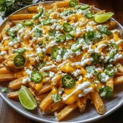 To make Voodoo Fries, you need a few key items. First, use 4 large russet potatoes. They have the right starch content for great fries. Next, grab 2 tablespoons of olive oil to help the fries crisp up. You will also need 1 cup of shredded cheddar cheese for that melty goodness. Add 1/2 cup of crumbled feta cheese for a tangy twist. Seasoning makes these fries pop! Use 1 teaspoon of smoked paprika for a deep flavor. Add 1 teaspoon of garlic powder and 1 teaspoon of onion powder for extra taste. The real kick comes from 1 teaspoon of cayenne pepper. Adjust this to fit your spice level. Don’t forget to sprinkle salt to taste. This simple mix of spices will elevate your Voodoo Fries. Want to make your Voodoo Fries even better? Consider adding some fun toppings. Sliced jalapeños give a spicy crunch. Fresh cilantro adds a bright flavor. Drizzle 1/2 cup of sour cream mixed with 1 tablespoon of lime juice on top for creaminess. These toppings make each bite special and fun! For the full recipe, click here. Start by washing four large russet potatoes. Cut them into thin fries. I like to keep the skin on for extra flavor. In a big bowl, toss the fries with two tablespoons of olive oil. Add one teaspoon of smoked paprika, garlic powder, onion powder, and cayenne pepper. Sprinkle salt to taste. Mix well until all fries are coated. This step brings out the spices’ flavors. Preheat your oven to 425°F (220°C). Line a baking sheet with parchment paper for easy cleanup. Spread the fries out on the sheet. Make sure they are in a single layer. Overcrowding can make them soggy. Bake the fries for 25-30 minutes. Flip them halfway through for even cooking. Look for a golden-brown color and crispy texture. This is key for great Voodoo Fries. When the fries are done, take them out of the oven. Sprinkle one cup of shredded cheddar cheese on top. Return them to the oven for five minutes. Wait until the cheese melts nicely. While that’s happening, make the voodoo dressing. In a small bowl, mix half a cup of sour cream with one tablespoon of lime juice. Set it aside. Once the cheese is melted, top the fries with half a cup of crumbled feta cheese, sliced jalapeños, and chopped cilantro. Drizzle the voodoo dressing over the top. Your spicy and flavorful snack delight is ready to enjoy! Choosing the right potatoes is key. I like using russet potatoes for Voodoo fries. They have a high starch content, giving you that fluffy inside. Look for firm potatoes without any green spots or bruises. A good potato should feel heavy for its size. This tells you it’s fresh and has enough moisture. To get those fries crispy, follow these tips. First, cut the potatoes evenly. This ensures they cook at the same rate. Rinse them in cold water to remove excess starch. After rinsing, dry them well with a clean towel. Moisture can make fries soggy. Toss the fries in olive oil and seasonings, then spread them out on the baking sheet. Avoid crowding them. Air needs to flow around each fry. For different tastes, you can change the spices. If you like it mild, reduce the cayenne pepper. You can add more garlic powder for a stronger flavor. For a smoky touch, try adding smoked paprika. If you want a fresh twist, sprinkle lime juice over the finished fries. You can also mix in different cheeses or toppings based on your mood. The Full Recipe gives you a great base, but feel free to experiment! {{image_2}} If you love spice, add more cayenne pepper. Start with two teaspoons instead of one. You can also use hot sauce. A few dashes will add heat. For an extra kick, top the fries with sliced jalapeños. This makes your Voodoo Fries even spicier and more exciting. Making Voodoo Fries vegetarian is simple. Just skip the feta cheese or use a plant-based cheese instead. For a vegan option, replace sour cream with a dairy-free yogurt. You can still enjoy all the great flavors without meat or dairy. Try adding avocado slices for creaminess. Not a fan of cheddar? You can use mozzarella or pepper jack cheese. Both melt well and add different flavors. For a stronger taste, consider blue cheese. If you want a twist, try goat cheese. Each cheese gives a unique touch to your Voodoo Fries. For the full recipe, check out the Voodoo Fries section earlier in this article. After enjoying your voodoo fries, let them cool down. Place the fries in an airtight container. Store them in the fridge for up to three days. This helps keep them fresh and tasty. When you're ready to eat your leftover fries, reheating is key. Preheat your oven to 375°F (190°C). Spread the fries on a baking sheet. Bake for about 10-15 minutes. This keeps them crispy. You can also use an air fryer at 350°F (175°C) for about 5 minutes. This method works great to bring back their crunch. If you want to save voodoo fries for later, freezing is a good option. Let them cool completely. Spread them on a baking sheet in a single layer. Freeze for about 1 hour. Once frozen, transfer them to a freezer bag. They can last up to three months. When you're ready to eat, bake them straight from the freezer. Adjust the cooking time, adding a few extra minutes to ensure they heat through. Voodoo Fries are a fun and spicy snack. They start with crispy fries. You season them with spices like smoked paprika and cayenne. Then, you add melted cheese and fresh toppings. These toppings can include jalapeños and cilantro. The mix of flavors makes them a tasty treat. You can find Voodoo Fries at some food trucks and casual restaurants. They often serve them as a side or snack. However, making them at home is easy and fun. You can find all the ingredients at your local grocery store. This way, you can enjoy them anytime. Yes, you can! Making Voodoo Fries in an air fryer is simple. Just follow the same steps for seasoning. Then, place the fries in the air fryer basket. Set the temperature to 400°F (200°C) and cook for about 15-20 minutes. Shake the basket halfway for even cooking. This method gives you crispy fries with less oil. You can easily adapt Voodoo Fries for various diets. If you want a vegan version, skip the cheese or use a plant-based cheese. For a gluten-free option, just ensure your spices are gluten-free. You can also adjust the spice level by adding less cayenne or using milder spices. Feel free to experiment with toppings to make them your own! In this blog post, we explored the tasty world of Voodoo Fries. We covered key ingredients, from potatoes to spices, and shared step-by-step cooking tips. Don't forget the optional toppings for extra flavor! You learned how to store leftovers and even freeze them for later. Voodoo Fries can fit many diets with easy swaps. Enjoy trying these tips to make your fries better. There’s no limit to the fun you can have with this dish!