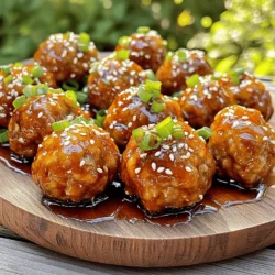- 1 pound ground beef (or a mix of beef and pork) - 1/2 cup breadcrumbs - 1/4 cup grated Parmesan cheese - 1 egg - 2 cloves garlic, minced - 1 tablespoon fresh ginger, minced - 1/4 cup chopped green onions - Salt and pepper to taste - 1/2 cup honey - 1/4 cup soy sauce - 1 tablespoon rice vinegar - 1 teaspoon sesame oil - 1 teaspoon cornstarch mixed with 1 tablespoon water To create the best honey garlic meatballs, you need quality ingredients. Start with fresh ground beef. Feel free to mix in some ground pork for added flavor. The breadcrumbs and Parmesan cheese will help bind the meatballs and add a nice taste. Don't skip the egg; it holds everything together. Next, fresh garlic and ginger bring warmth and depth. Chopped green onions add a burst of freshness and crunch. Season everything with salt and pepper for balance. For the honey garlic sauce, use pure honey for sweetness. Soy sauce adds a savory kick. Rice vinegar brightens the sauce while sesame oil gives it that nutty flavor. Finally, the cornstarch mixed with water helps thicken the sauce, ensuring it coats your meatballs perfectly. You can find the full recipe for these delicious meatballs to guide you. Enjoy the cooking journey! - Combine the meatball ingredients in a large bowl. - Mix well until just combined. - Shape into bite-sized meatballs, about one inch wide. Making meatballs is fun and easy. You want to mix the ground beef, breadcrumbs, cheese, egg, garlic, ginger, green onions, salt, and pepper in a bowl. Be gentle when mixing. If you mix too much, the meatballs can get tough. Once mixed, roll the meat into small balls. This size is perfect for snacking or serving. - Preheat the oven to 400°F (200°C). - Line a baking sheet with parchment paper. - Bake the meatballs for 15-20 minutes until golden brown. Preheating the oven is key for great meatballs. It helps them cook evenly. When the oven is ready, place the meatballs on the lined sheet. Give them space, so they cook well. They should turn golden brown and be cooked through. - Prepare the honey garlic sauce while the meatballs bake. - In a small saucepan, combine honey, soy sauce, rice vinegar, and sesame oil. - Bring to a simmer over medium heat. - Stir in the cornstarch mixture to thicken the sauce. While your meatballs bake, it’s time to make the sauce. This sauce is sweet and savory. Mix honey, soy sauce, rice vinegar, and sesame oil in a pan. Heat it gently. When it simmers, add the cornstarch mix. Stir it for a few minutes until thick. This sauce will coat your meatballs perfectly. After baking, drizzle the honey garlic sauce over the meatballs. Make sure each one gets a good coat of sauce. This adds flavor and makes the dish shine. Enjoy your delicious meal! For the full recipe, check out the earlier sections. To make the best honey garlic meatballs, I recommend using a mix of meats. A blend of ground beef and pork gives a richer taste. This mix adds depth and keeps the meatballs juicy. Be careful not to overmix your meatball mixture. Just combine the ingredients until they hold together. Overmixing can make them tough. Remember, tender meatballs are what we want! Adjust the sweetness or saltiness of your sauce to match your taste. If you like it sweeter, add more honey. If you love salty flavors, a bit more soy sauce works well. You can also add spices for extra flavor. Try a pinch of garlic powder, ground ginger, or even some chili flakes. These will make the sauce more exciting! Serving the meatballs with toothpicks makes them easy to eat. This is perfect for parties or gatherings. Guests can grab them without fuss. Garnish your meatballs with sesame seeds and extra green onions. This adds a nice pop of color and crunch. Drizzle some extra sauce on top for a glossy finish. It makes the dish look even more inviting. For more details on the recipe, check out the Full Recipe. {{image_2}} You can easily switch up the meat in this dish. Try ground turkey or chicken for a lighter option. These choices are just as tasty and lower in fat. If you need gluten-free options, use gluten-free breadcrumbs instead of regular ones. This keeps the recipe inclusive for everyone. Want to spice things up? Add chili flakes to the honey garlic sauce for a kick. This balance of sweet and spicy will excite your taste buds. You can also add fresh herbs like cilantro or parsley. These herbs add a burst of color and flavor, making every bite more interesting. For a complete meal, pair these meatballs with rice or noodles. They soak up the sauce well, making every bite delicious. You can also serve them as appetizers at parties or gatherings. Just pop a toothpick in each meatball for easy eating. If you drizzle extra honey garlic sauce on top, they will look and taste amazing. For the full recipe, check out the detailed instructions above. After enjoying your honey garlic meatballs, store any leftovers in an airtight container. This keeps them fresh and safe to eat. You can keep them in the fridge for up to 3 days. Just make sure the lid is tight to avoid any smells from other foods. If you want longer storage, freeze the meatballs before adding the sauce. This helps keep their flavor intact. To use them later, thaw the meatballs in the refrigerator overnight. This method ensures they defrost evenly and stay juicy. To reheat the meatballs, you can use the oven or microwave. The oven is best for keeping their texture. If you choose the microwave, add a splash of water or some sauce. This extra liquid helps keep the meatballs moist during reheating. For the full recipe, check the section above. Yes, you can prepare the meatballs in advance. Just make the meatball mixture and shape them into balls. You can store them in the fridge for up to a day. When you're ready, bake them straight from the fridge. This saves time and makes meal prep easier. To add some heat, mix in red pepper flakes or sriracha. Start with a small amount and taste the sauce. You can always add more if you want it spicier. This small change can add a fun twist to your dish. Serve these meatballs with rice, noodles, or a fresh salad. Rice soaks up the sauce well. Noodles add a nice texture. A salad gives a refreshing crunch. Choose what you like best for a balanced meal. For the full recipe, check out the details above. This post shared how to make delicious honey garlic meatballs. You learned the main ingredients and how to mix them. I covered baking tips, sauce preparation, and variations. Remember, you can adjust flavors and switch ingredients as needed. Store leftovers safely for later. Making these meatballs is fun and rewarding. Enjoy them as a meal or appetizer. Experiment with flavors to make your dish unique. Happy cooking!