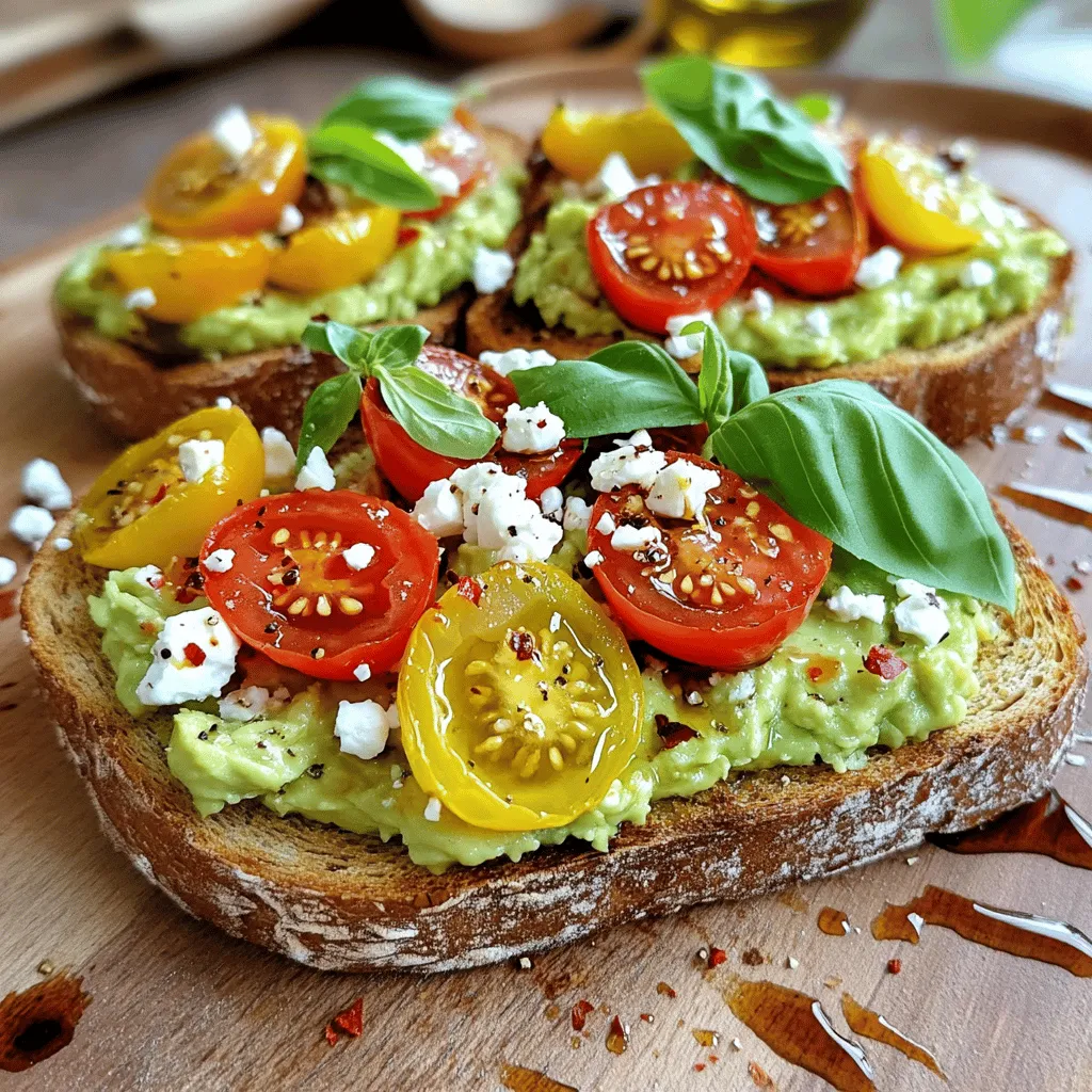 Savory Avocado Toast with Feta and Tomatoes Delight