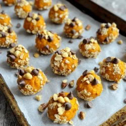 To make Pumpkin Spice Energy Bites, you need the following items: - 1 cup rolled oats - 1/2 cup almond butter - 1/2 cup pumpkin puree - 1/4 cup honey or maple syrup - 1 teaspoon pumpkin spice - 1/2 teaspoon vanilla extract - 1/4 teaspoon salt - 1/4 cup mini chocolate chips (optional) - 1/4 cup chopped nuts or seeds (e.g., walnuts, sunflower seeds) These ingredients work together to create a tasty and healthy snack. You can easily swap some items for others. If you don't have almond butter, use peanut butter instead. You can also try sunflower seed butter for a nut-free option. If you want to avoid honey, agave syrup or even mashed banana work well. For the pumpkin puree, you can use sweet potato puree as a great alternative. For a sweeter bite, adjust the honey or maple syrup to your taste. Each energy bite is packed with nutrients. They are high in fiber and protein, thanks to the oats and nut butter. This snack also provides healthy fats from the nuts and seeds. Here’s a rough estimate per bite: - Calories: 100 - Protein: 3g - Carbohydrates: 12g - Fat: 5g - Fiber: 2g - Sugar: 3g These bites offer a good balance of energy and nutrition. You can enjoy them as a quick snack or a pre-workout boost. For the full recipe, check out the details above! Start by gathering all your ingredients. You will need rolled oats, almond butter, pumpkin puree, honey or maple syrup, pumpkin spice, vanilla extract, salt, and optional mix-ins. In a large bowl, add the rolled oats, almond butter, pumpkin puree, and honey or maple syrup. Mix these ingredients well. Then, add the pumpkin spice, vanilla extract, and salt. Stir until everything is combined. If you like, fold in mini chocolate chips and nuts or seeds for extra crunch. Make sure your almond butter is smooth. This helps the mixture blend well. If it’s too thick, you can warm it slightly in the microwave. This can help with mixing. When folding in chocolate chips or nuts, do it gently. You want to keep the bites soft and chewy. If the mix feels too sticky, you can add a bit more oats. After mixing, chill the mixture in the fridge for about 30 minutes. This makes it easier to roll. Use your hands to scoop out about a tablespoon of the mixture. Roll it into a ball and place it on a parchment-lined baking sheet. Repeat until all the mixture is rolled. Store the energy bites in an airtight container in the fridge. They will last for up to a week. You can also find the Full Recipe for more details. To get the right texture, use creamy almond butter. It binds the oats well. If the mixture feels too dry, add more pumpkin puree or almond butter. A chilly mixture helps when rolling the bites. The cold makes them firm and easy to shape. To boost flavor, try adding a pinch of nutmeg or cinnamon. These spices blend well with pumpkin spice and add warmth. If you want a sweet touch, toss in some mini chocolate chips. You can also mix in chopped nuts or seeds for extra crunch. Experimenting will make your bites unique and delicious. Cleaning up after cooking can be a hassle. To make it easier, use a bowl liner or wax paper. This way, you avoid sticky messes. Soak your mixing tools in warm water right after use. This helps remove any leftover mixture easily. Keeping your space tidy makes cooking more fun! For the full recipe, click [here](#). {{image_2}} You can mix things up in many ways with your energy bites. Want a twist? Try adding cocoa powder for a chocolate boost. You can also use different spices like cinnamon or nutmeg for a unique taste. For a fruity flavor, consider adding dried fruits like cranberries or raisins. Each change offers a new experience! If you need a nut-free snack, it's easy to adjust! Swap almond butter for sunflower seed butter. This keeps the bites creamy and rich. Ensure all other ingredients are nut-free too. You can enjoy a tasty treat without the worry of nut allergies. Feel free to get creative with mix-ins! Adding seeds like chia or flax can boost nutrition. You can also throw in shredded coconut for a chewy texture. Mini chocolate chips add sweetness, but you can skip them if you want less sugar. Each mix-in enhances the flavor and nutrition of your bites! For the Full Recipe, check the section above. To keep your pumpkin spice energy bites fresh, place them in an airtight container. This helps prevent them from drying out. Store them in the refrigerator. This method keeps them tasty and safe to eat for later. If you want to enjoy these bites later, freezing works well. First, roll the energy bites as usual. Then, place them on a baking sheet lined with parchment paper. Freeze them for about two hours. Once they are firm, transfer them to a freezer bag. Make sure to remove as much air as possible. They can last in the freezer for about three months. When stored in the fridge, these bites stay fresh for up to one week. Check them for any changes in smell or texture before eating. If you see any signs of spoilage, do not eat them. For the best taste, try to eat them within a few days after making. This way, you enjoy their full flavor. For the full recipe, you can refer back to the main article. Yes, you can use peanut butter. It will change the taste but still taste great. Peanut butter adds a nutty flavor and creamy texture. Just make sure to choose a natural option with no added sugar or oils. These energy bites last about a week in the fridge. Store them in an airtight container. If you want to keep them longer, you can freeze them. They can last up to three months in the freezer. Yes, these bites can fit various diets. They are gluten-free if you use certified oats. They are also vegan if you opt for maple syrup instead of honey. Always check the labels of your ingredients to ensure they meet your needs. You can use agave syrup or brown rice syrup. Both work well to sweeten the bites. You can also mash ripe bananas for a natural sweetener. This will add a different flavor, so adjust to your taste. To make larger batches, simply double or triple the recipe. Use the same ratios for all ingredients. Just keep an eye on the mixing time. If you make a big batch, you might need to mix in parts for even distribution. For the full recipe, refer back to the main section. In this post, we covered how to make delicious pumpkin spice energy bites. We explored key ingredients and their substitutes. You learned step-by-step instructions for mixing and storing them. We shared tips to perfect the texture and flavor, plus easy cleanup methods. Different variations and storage tips help you customize and preserve your treats. Now you can enjoy these tasty bites knowing they fit your needs and preferences. Happy snacking!