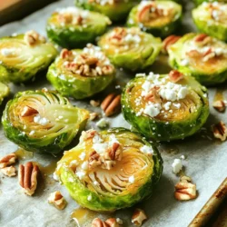 - 1.5 pounds Brussels sprouts, halved - 1/4 cup maple syrup - 2 tablespoons olive oil - 1 teaspoon Dijon mustard - 1/2 teaspoon garlic powder - 1/4 teaspoon salt - 1/4 teaspoon black pepper - Optional toppings: 1/4 cup chopped pecans and 1/4 cup crumbled feta cheese When I create this dish, I love to choose fresh Brussels sprouts. They should be bright green and firm. Halving them helps them cook evenly and soak up the glaze. The maple syrup adds a sweet touch that pairs perfectly with the earthy flavor of the sprouts. I use a simple mix of olive oil, Dijon mustard, garlic powder, salt, and black pepper for the glaze. This blend gives the sprouts a savory kick. Feel free to adjust the salt and pepper to your taste. For extra crunch and flavor, I often toss in chopped pecans. They add a nice texture and nuttiness. If you want a creamy finish, crumbling feta cheese on top adds a delightful twist. You can find the full recipe for these Maple Glazed Brussels Sprouts in the recipe section. Enjoy the process of making this tasty side dish! Preheat your oven to 400°F (200°C). This temperature helps the Brussels sprouts roast well. In a large bowl, combine these ingredients: - 1/4 cup maple syrup - 2 tablespoons olive oil - 1 teaspoon Dijon mustard - 1/2 teaspoon garlic powder - 1/4 teaspoon salt - 1/4 teaspoon black pepper Whisk them together until fully mixed. This sauce gives the sprouts a sweet and savory flavor. Add 1.5 pounds of halved Brussels sprouts to the bowl. Toss them in the sauce until they are well-coated. Make sure every sprout gets some of that tasty mix for better flavor. Spread the coated Brussels sprouts evenly on a baking sheet. Roast them in the preheated oven for 20-25 minutes. Stir halfway through to ensure even cooking. Look for a golden, caramelized color when done. If you like, toast 1/4 cup of chopped pecans during the last 5 minutes of roasting. This adds a nice crunch. You can also sprinkle 1/4 cup of crumbled feta cheese over the top before serving for extra creaminess. For the complete recipe, check out the [Full Recipe]. To get that lovely caramelization, check your Brussels sprouts often. Stir them halfway through cooking. Look for a golden color and crisp edges. If they are soft and browned, they are ready! The sugar in the maple syrup helps them caramelize nicely. Want to spice things up? Try adding a pinch of cayenne pepper for heat. You can also use thyme or rosemary for a fresh taste. A squeeze of lemon juice adds brightness. Don’t be afraid to mix and match! These maple glazed Brussels sprouts pair well with roasted chicken or pork. They also complement grains like quinoa or rice. For drinks, serve with a light white wine or sparkling water. Enjoy your meal with friends or family for a fun gathering! {{image_2}} If you want to switch things up, consider using honey instead of maple syrup. Honey gives a sweet flavor, but it does change the taste a bit. For olive oil, try avocado oil or melted coconut oil. Both options add a unique twist without losing richness. You can mix in other veggies to make this dish even better. Try adding diced apples for sweetness or crispy bacon for a savory crunch. Carrots and sweet potatoes also pair well with Brussels sprouts. They add color and a different texture that everyone will love. For a gluten-free version, check the Dijon mustard label. Most brands are gluten-free, but always read the label to be sure. If you want a vegan dish, skip the feta cheese. Instead, sprinkle some nutritional yeast on top for a cheesy flavor without dairy. This way, everyone can enjoy the dish! To keep your maple glazed Brussels sprouts fresh, store them in an airtight container. Place the container in the fridge if you plan to eat them soon. If you wish to save them for later, you can freeze them. For best results, freeze the sprouts on a baking sheet first. Once frozen, transfer them to a freezer-safe bag. This method helps to keep them from sticking together. When it’s time to enjoy your leftovers, reheating is key. Preheat your oven to 350°F (175°C). Spread the Brussels sprouts on a baking sheet. Heat them for about 10-15 minutes or until warm. This method helps to revive their flavor and crispiness. You can also reheat them in the microwave, but they may get soft. If you use the microwave, heat them in short bursts, stirring in between. In the fridge, your maple glazed Brussels sprouts will stay good for about 3 to 5 days. If you freeze them, they can last for up to 3 months. Be sure to label your containers or bags with the date. This way, you can keep track of how long they have been stored. Enjoying them fresh will always give you the best taste! You can prep your Brussels sprouts a day before. Clean and halve them, then store in an airtight container in the fridge. Mix the sauce of maple syrup, olive oil, Dijon mustard, garlic powder, salt, and pepper. Keep the sauce in a separate container. When ready to cook, toss the sprouts in the sauce and roast them. This keeps them fresh and tasty. Yes, you can use frozen Brussels sprouts. Thaw them first and drain any excess water. This helps avoid soggy sprouts. You may need to roast them a little longer to get that perfect caramelization. Check for tenderness and adjust the cooking time as needed. Maple glazed Brussels sprouts pair well with many dishes. Here are a few ideas: - Roasted chicken or turkey - Grilled steak or pork chops - Quinoa or rice pilaf - Creamy mashed potatoes - A simple green salad These sides create a balanced meal and enhance the sweet flavor of the sprouts. For the full recipe, check the recipe section. Maple glazed Brussels sprouts are a simple yet tasty dish. We explored key ingredients, step-by-step instructions, tips, and variations. You can create a delicious meal that can please anyone. Remember to store leftovers properly and reheat them for the best taste. Experiment with flavors and ingredients to make this dish your own. Enjoy preparing these tasty sprouts and the smiles they bring to your table.