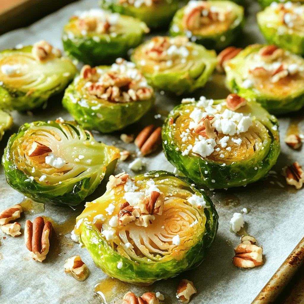- 1.5 pounds Brussels sprouts, halved - 1/4 cup maple syrup - 2 tablespoons olive oil - 1 teaspoon Dijon mustard - 1/2 teaspoon garlic powder - 1/4 teaspoon salt - 1/4 teaspoon black pepper - Optional toppings: 1/4 cup chopped pecans and 1/4 cup crumbled feta cheese When I create this dish, I love to choose fresh Brussels sprouts. They should be bright green and firm. Halving them helps them cook evenly and soak up the glaze. The maple syrup adds a sweet touch that pairs perfectly with the earthy flavor of the sprouts. I use a simple mix of olive oil, Dijon mustard, garlic powder, salt, and black pepper for the glaze. This blend gives the sprouts a savory kick. Feel free to adjust the salt and pepper to your taste. For extra crunch and flavor, I often toss in chopped pecans. They add a nice texture and nuttiness. If you want a creamy finish, crumbling feta cheese on top adds a delightful twist. You can find the full recipe for these Maple Glazed Brussels Sprouts in the recipe section. Enjoy the process of making this tasty side dish! Preheat your oven to 400°F (200°C). This temperature helps the Brussels sprouts roast well. In a large bowl, combine these ingredients: - 1/4 cup maple syrup - 2 tablespoons olive oil - 1 teaspoon Dijon mustard - 1/2 teaspoon garlic powder - 1/4 teaspoon salt - 1/4 teaspoon black pepper Whisk them together until fully mixed. This sauce gives the sprouts a sweet and savory flavor. Add 1.5 pounds of halved Brussels sprouts to the bowl. Toss them in the sauce until they are well-coated. Make sure every sprout gets some of that tasty mix for better flavor. Spread the coated Brussels sprouts evenly on a baking sheet. Roast them in the preheated oven for 20-25 minutes. Stir halfway through to ensure even cooking. Look for a golden, caramelized color when done. If you like, toast 1/4 cup of chopped pecans during the last 5 minutes of roasting. This adds a nice crunch. You can also sprinkle 1/4 cup of crumbled feta cheese over the top before serving for extra creaminess. For the complete recipe, check out the [Full Recipe]. To get that lovely caramelization, check your Brussels sprouts often. Stir them halfway through cooking. Look for a golden color and crisp edges. If they are soft and browned, they are ready! The sugar in the maple syrup helps them caramelize nicely. Want to spice things up? Try adding a pinch of cayenne pepper for heat. You can also use thyme or rosemary for a fresh taste. A squeeze of lemon juice adds brightness. Don’t be afraid to mix and match! These maple glazed Brussels sprouts pair well with roasted chicken or pork. They also complement grains like quinoa or rice. For drinks, serve with a light white wine or sparkling water. Enjoy your meal with friends or family for a fun gathering! {{image_2}} If you want to switch things up, consider using honey instead of maple syrup. Honey gives a sweet flavor, but it does change the taste a bit. For olive oil, try avocado oil or melted coconut oil. Both options add a unique twist without losing richness. You can mix in other veggies to make this dish even better. Try adding diced apples for sweetness or crispy bacon for a savory crunch. Carrots and sweet potatoes also pair well with Brussels sprouts. They add color and a different texture that everyone will love. For a gluten-free version, check the Dijon mustard label. Most brands are gluten-free, but always read the label to be sure. If you want a vegan dish, skip the feta cheese. Instead, sprinkle some nutritional yeast on top for a cheesy flavor without dairy. This way, everyone can enjoy the dish! To keep your maple glazed Brussels sprouts fresh, store them in an airtight container. Place the container in the fridge if you plan to eat them soon. If you wish to save them for later, you can freeze them. For best results, freeze the sprouts on a baking sheet first. Once frozen, transfer them to a freezer-safe bag. This method helps to keep them from sticking together. When it’s time to enjoy your leftovers, reheating is key. Preheat your oven to 350°F (175°C). Spread the Brussels sprouts on a baking sheet. Heat them for about 10-15 minutes or until warm. This method helps to revive their flavor and crispiness. You can also reheat them in the microwave, but they may get soft. If you use the microwave, heat them in short bursts, stirring in between. In the fridge, your maple glazed Brussels sprouts will stay good for about 3 to 5 days. If you freeze them, they can last for up to 3 months. Be sure to label your containers or bags with the date. This way, you can keep track of how long they have been stored. Enjoying them fresh will always give you the best taste! You can prep your Brussels sprouts a day before. Clean and halve them, then store in an airtight container in the fridge. Mix the sauce of maple syrup, olive oil, Dijon mustard, garlic powder, salt, and pepper. Keep the sauce in a separate container. When ready to cook, toss the sprouts in the sauce and roast them. This keeps them fresh and tasty. Yes, you can use frozen Brussels sprouts. Thaw them first and drain any excess water. This helps avoid soggy sprouts. You may need to roast them a little longer to get that perfect caramelization. Check for tenderness and adjust the cooking time as needed. Maple glazed Brussels sprouts pair well with many dishes. Here are a few ideas: - Roasted chicken or turkey - Grilled steak or pork chops - Quinoa or rice pilaf - Creamy mashed potatoes - A simple green salad These sides create a balanced meal and enhance the sweet flavor of the sprouts. For the full recipe, check the recipe section. Maple glazed Brussels sprouts are a simple yet tasty dish. We explored key ingredients, step-by-step instructions, tips, and variations. You can create a delicious meal that can please anyone. Remember to store leftovers properly and reheat them for the best taste. Experiment with flavors and ingredients to make this dish your own. Enjoy preparing these tasty sprouts and the smiles they bring to your table.