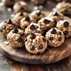 - 1 cup rolled oats - 1/2 cup natural peanut butter - 1/3 cup honey or maple syrup - 1/2 cup mini chocolate chips - 1/4 cup ground flaxseed - 1 teaspoon vanilla extract - A pinch of sea salt - Optional: 1/4 cup shredded coconut or chopped nuts The ingredients in Peanut Butter Chocolate Chip Energy Bites are simple and wholesome. Each one adds flavor and nutrition. Rolled oats serve as the base. They provide fiber and help keep you full. Natural peanut butter gives a creamy texture and adds protein. Honey or maple syrup sweetens the bites. You can adjust the sweetness to your taste. Mini chocolate chips are a fun treat. They melt in your mouth and make these bites feel special. Ground flaxseed adds healthy fats and boosts nutrition. A pinch of sea salt enhances all the flavors. For added taste and texture, you can include shredded coconut or chopped nuts. Both options make these bites even more delightful. - Caloric content per serving: About 100 calories - Macros breakdown: - Protein: 3 grams - Fats: 5 grams - Carbs: 10 grams These energy bites not only taste great but also pack a nutritional punch. Each bite is a good source of energy. The protein helps with muscle recovery, making it a perfect snack post-workout. The healthy fats from peanut butter and flaxseed support overall health. You can enjoy Peanut Butter Chocolate Chip Energy Bites as a snack or a quick breakfast. They are filling and good for you. Look out for the full recipe to start making these tasty bites today! To make these tasty energy bites, start with the dry ingredients. In a large mixing bowl, combine: - 1 cup rolled oats - 1/4 cup ground flaxseed - A pinch of sea salt Mix these three ingredients well. This step helps ensure even flavor throughout the bites. Next, prepare the wet ingredients in a separate bowl. Whisk together: - 1/2 cup natural peanut butter - 1/3 cup honey or maple syrup - 1 teaspoon vanilla extract Make sure this mixture is smooth. This will give your energy bites a rich and sweet taste. Now it’s time to combine everything. Pour the peanut butter mixture into the oat mixture. Stir until well combined. The consistency should be thick and sticky. It's okay if it’s a bit crumbly, but it should hold together when pressed. Fold in: - 1/2 cup mini chocolate chips The chocolate chips add a delightful sweetness and texture. You can also add optional ingredients like shredded coconut or chopped nuts for more flavor and crunch. Chilling the mix is key. Cover the bowl with plastic wrap and place it in the refrigerator for about 30 minutes. This helps the mixture firm up. After chilling, scoop out the mixture using a tablespoon. Roll it into bite-sized balls with your hands. Each ball should be about the size of a golf ball. This size makes them easy to grab and enjoy. Place the energy bites on a baking sheet lined with parchment paper. They are now ready for storage or immediate snacking. Enjoy these bites packed with goodness! To get the right texture, adjust the stickiness. If your mix feels too sticky, add more oats. If it's too dry, stir in more peanut butter. This balance helps form perfect bites. For chocolate chips, ensure even distribution. Fold them gently into the mix. This way, every bite gets a taste of that sweet chocolate. Chilling the mixture is key. I recommend at least 30 minutes in the fridge. This helps the bites firm up nicely. For best storage, use an airtight container. Keep them in the fridge for up to a week. If you want them fresh longer, freeze them. They can last for months this way. Get creative with how you serve energy bites! You can stack them on a plate or use cupcake liners. They make a great snack for parties or lunch boxes. Pair these bites with milk or a smoothie. They also go well with coffee or tea. Enjoy them as a quick breakfast or an afternoon pick-me-up! {{image_2}} You can change the taste of your energy bites easily. Try using almond or cashew butter instead of peanut butter. These nut butters bring unique flavors and textures. You can also add dried fruits like raisins or cranberries. They add sweetness and chewiness. Seeds like chia or sunflower seeds make a great addition too. They boost nutrition and give a nice crunch. Want to make your energy bites vegan? Just swap honey for maple syrup. This keeps the recipe plant-based and still sweet. If you're gluten-free, check your oats. Use certified gluten-free oats to ensure safety. For extra protein, add a scoop of protein powder. This makes your bites even more filling and helps with energy. Kids love fun mix-ins! Try adding mini marshmallows or colorful sprinkles. These make the bites more exciting for little ones. If you need more sweetness, use a little extra honey or syrup. This can make them more appealing to young taste buds. Your kids will enjoy these bites while you feel good about their snacks. For the full recipe, check out the details above. Store your Peanut Butter Chocolate Chip Energy Bites in an airtight container. This keeps them fresh and tasty. You can put the container in the fridge or freezer. - In the fridge: They stay good for up to a week. - In the freezer: They last for about three months. Just remember to label your container with the date! These bites are best when fresh. They stay good for about a week in the fridge. Here are signs they may spoil: - A strange smell or taste. - A change in color or texture. - A dry or hard feel when you bite into one. If you notice any of these signs, it’s time to toss them out! If you freeze your energy bites, here’s how to bring them back to life: - Take them out of the freezer and let them sit at room temperature for about 10-15 minutes. - You can also pop them in the microwave for about 10 seconds, but avoid overheating. After refrigeration, the bites might feel a bit firmer. They will still taste great but may lose some softness. Enjoy them as a quick snack when needed! For the full recipe, check out the earlier section. Peanut Butter Chocolate Chip Energy Bites can last up to one week in the fridge. Store them in an airtight container. If you freeze them, they can last for about three months. Just remember to thaw them in the fridge before enjoying. Yes, you can use crunchy peanut butter! It will change the texture slightly. Crunchy peanut butter adds a nice bite and extra flavor. If you enjoy a bit of crunch, go for it! Smooth peanut butter will give you a creamier result. If you want to substitute honey, you have a few good options. You can use agave syrup or maple syrup. Both will add sweetness and moisture. Adjust the amount if needed, as they may vary in sweetness. In this blog post, we covered how to make delicious peanut butter chocolate chip energy bites. We outlined the ingredients, showed step-by-step instructions, and shared helpful tips. You learned about variations, storage tips, and common questions. These energy bites are easy to make and fun to customize. You can enjoy them as a snack or treat. With simple ingredients and clear steps, you can create a healthy snack in no time. Enjoy the process and get creative with your mix-ins!