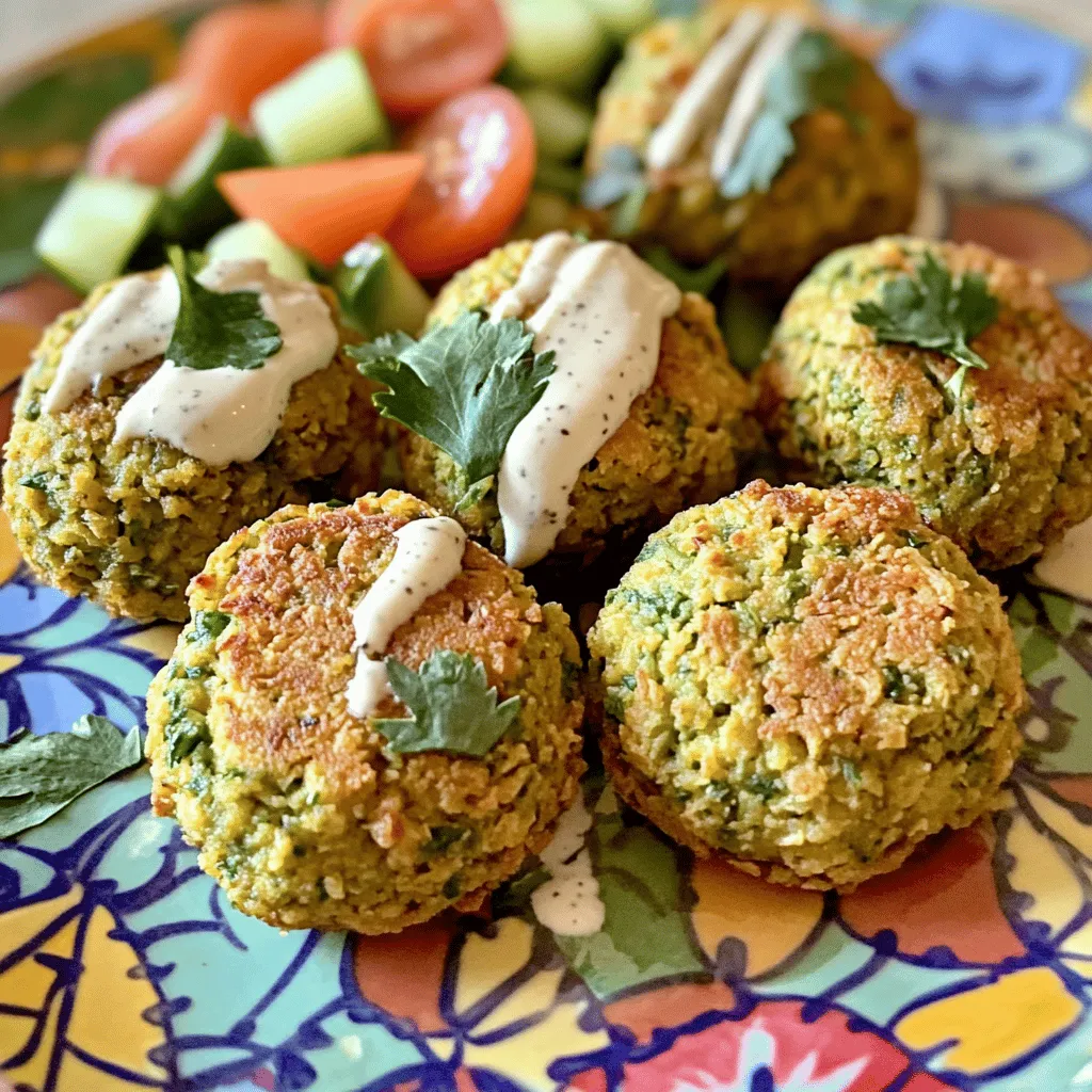 - 1 can (15 oz) chickpeas, drained and rinsed - 1 small onion, roughly chopped - 3 cloves garlic, minced - 1 cup fresh parsley leaves, chopped - 1/4 cup fresh cilantro leaves, chopped Chickpeas are the star. They give falafel its base and creamy texture. Fresh herbs like parsley and cilantro add bright flavors. Onion and garlic bring depth and aroma. - 1 teaspoon ground cumin - 1 teaspoon ground coriander - 1/2 teaspoon baking powder - Salt and pepper to taste - Optional: 1 teaspoon chili powder for heat Spices are key to falafel's flavor. Cumin and coriander give it warmth. Baking powder helps the falafel rise in the air fryer. You can add chili powder for some heat if you like. - 2 tablespoons all-purpose flour (or chickpea flour for gluten-free) - 1 tablespoon tahini Binding ingredients hold everything together. Flour keeps the falafel from falling apart. Tahini adds a nutty flavor and creamy texture. For the Full Recipe, check out the detailed cooking steps! - Rinse and drain the chickpeas. This step is key for the right texture. - Chop the onion, garlic, parsley, and cilantro into small pieces. Fresh herbs add great flavor. - In your food processor, combine the chickpeas, onion, garlic, parsley, cilantro, ground cumin, ground coriander, baking powder, flour, tahini, and optional chili powder. - Add salt and pepper to taste. - Pulse the mixture until it’s blended but still slightly chunky. Avoid making it too smooth; you want some texture. - Preheat your air fryer to 375°F (190°C). This ensures even cooking. - Form the mixture into small balls or patties, about 1.5 inches wide. Squeeze them tightly to keep their shape. - Brush or spray the falafel with olive oil. This step makes them crispy. - Place the falafel in the air fryer basket in a single layer. Cook in batches if needed. - Set the timer for 12-15 minutes. Flip the falafel halfway through. They should be golden brown and crispy when done. For the full recipe, check out the detailed cooking instructions. Enjoy your crispy air fryer falafel! To get that nice, fluffy texture in your falafel, avoid over-processing the mixture. You want it to be smooth but still have some chunks. This gives the falafel a great bite. After mixing, let the mixture rest for about 15-20 minutes before shaping. This helps it firm up and makes it easier to form into balls. Properly oil the falafel to get that crispy outside. Brush or spray the falafel with olive oil on all sides. This step is key! Cooking in batches is also important. If you crowd the air fryer, some falafel may not cook evenly. Air needs space to circulate for the best results. Falafel tastes great with many accompaniments. Serve it with warm pita bread and drizzle tahini sauce on top. You can also add fresh toppings like chopped tomatoes and cucumber for crunch. For a fun presentation, arrange the falafel on a colorful plate. Add veggies and a drizzle of tahini sauce for a vibrant look. You can find the full recipe above to get started! {{image_2}} You can easily swap some ingredients for a different taste. If you need a gluten-free option, use chickpea flour instead of all-purpose flour. It binds well and keeps the falafel crispy. You can also add spices like paprika or herbs like dill for a fun twist. Experiment with flavors to match your taste. While the air fryer makes falafel crispy, you can try other methods too. For oven-baked falafel, place them on a baking sheet. Bake at 400°F (200°C) for about 20-25 minutes. Flip halfway for even cooking. If you prefer pan-fried falafel, heat oil in a pan over medium heat. Fry the falafel for about 3-4 minutes on each side until golden brown. Both methods yield delicious results. Serving falafel is where the fun begins! You can offer different sauces or dips. Tahini sauce, yogurt sauce, or even spicy sriracha work well. For wrapping, use pita bread for a classic touch. You can also use lettuce wraps for a low-carb option. Fill them with falafel, fresh veggies, and your choice of sauce for a tasty meal. Check out the Full Recipe to make your own air fryer falafel! To store leftover falafel, let them cool first. Place them in an airtight container. This keeps them fresh. In the fridge, they last about 3 to 4 days. If you want to keep them longer, freezing is a good option. You can freeze both uncooked and cooked falafel. For uncooked falafel, form them into balls and place them on a baking sheet. Freeze for about an hour, then transfer to a zip-top bag. They can stay in the freezer for up to 3 months. For cooked falafel, let them cool completely. Then, place them in a container or bag. They also last about 3 months in the freezer. To reheat frozen uncooked falafel, you can cook them straight from the freezer. Just add a few extra minutes to the cooking time. For cooked falafel, let them thaw in the fridge overnight before reheating. For the best crispiness, reheat falafel in your air fryer. Set it to 350°F (175°C) and cook for about 5 to 7 minutes. This keeps them crunchy. You can also use an oven. Place them on a baking sheet and reheat at 375°F (190°C) for 10 minutes. Avoid microwaving falafel, as this makes them mushy. If you must use a microwave, heat them in short intervals. This will help keep some of their texture. Enjoy your falafel hot and crispy! Air fryer falafel is a crispy, flavorful snack made from chickpeas. The air frying technique uses hot air to cook food, making it crispy without deep frying. This method cuts down the oil needed, which keeps the dish lighter. You still get that golden-brown crunch. The air fryer works well here, giving falafel a nice texture without the mess of frying in oil. Yes, you can make falafel ahead of time! Prepare the falafel mix and shape it into balls. Lay them on a tray and freeze them. Once frozen, store the falafel in a bag. This way, you can cook small batches whenever you want a quick meal. Just air fry them straight from the freezer; add a few extra minutes to the cooking time. This method saves time and makes meal prepping easy. Falafels can be a healthy choice. They are rich in protein and fiber thanks to chickpeas. This helps keep you full longer. The fresh herbs, like parsley and cilantro, add vitamins and minerals, too. Using olive oil in the recipe gives healthy fats. Overall, air fryer falafel offers a nutritious option that fits well in many diets. This blog covered how to make delicious air fryer falafel. We started with key ingredients like chickpeas, fresh herbs, and spices. I shared step-by-step instructions, tips for the best texture, and serving ideas. You can also explore variations and smart storage methods for leftovers. In conclusion, making falafel at home is easy and fun! With these steps, you can enjoy them fresh and tasty any time. So, grab your ingredients and start cooking your perfect batch! Enjoy every bite.