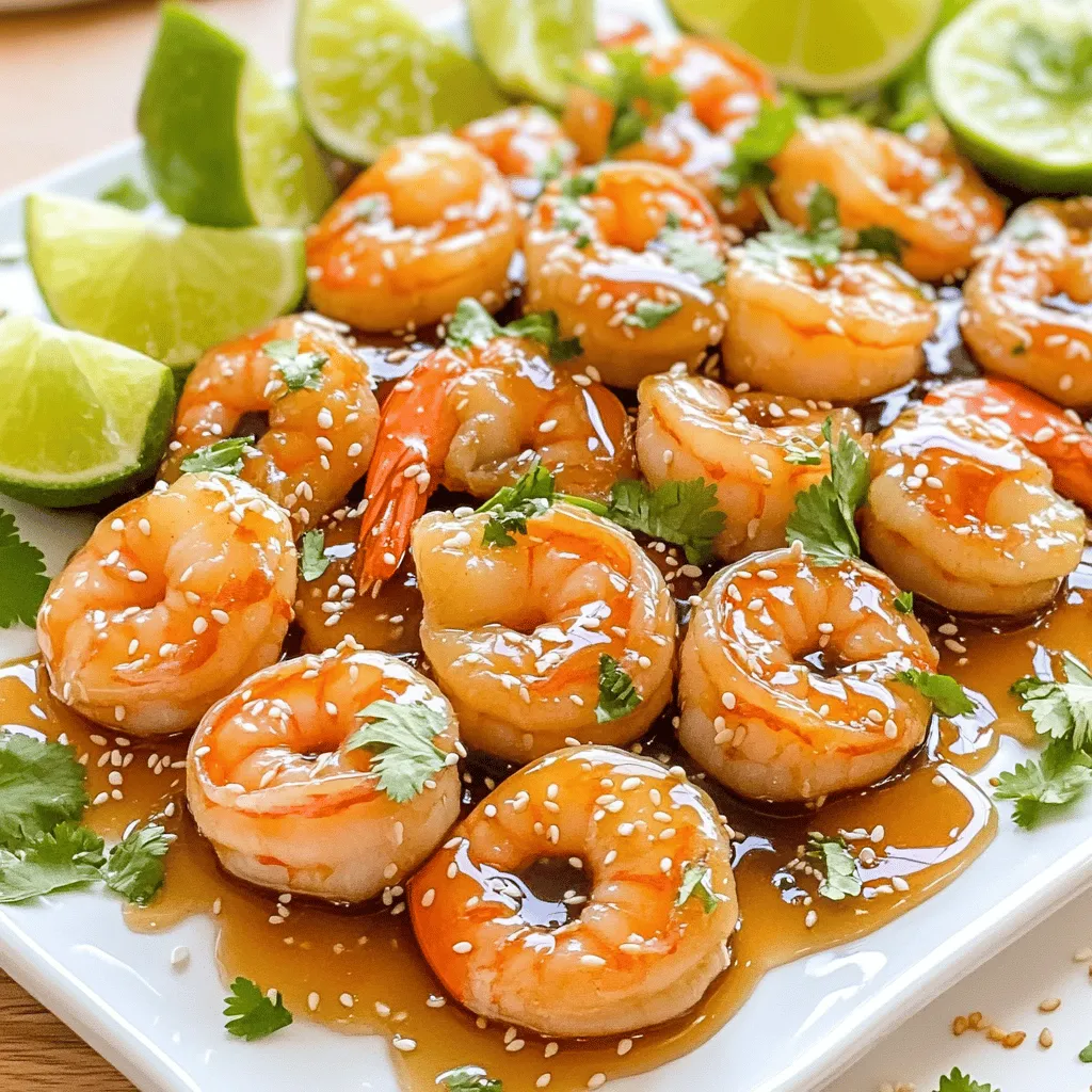 - 1 lb large shrimp, peeled and deveined - 1/4 cup honey - 3 cloves garlic, minced - 2 tablespoons soy sauce (or tamari for gluten-free) - 1 tablespoon lime juice - 1 tablespoon olive oil - Salt and pepper to taste - Fresh cilantro for garnish - Lime wedges for serving Every ingredient plays a key role in this dish. The shrimp is the star. It should be fresh and firm. Honey adds sweetness and helps the sauce stick. Garlic brings a rich flavor. Soy sauce adds saltiness and depth. Lime juice gives a bright zing. Olive oil helps cook the shrimp and adds richness. Salt and pepper enhance the overall taste. Cilantro and lime wedges add freshness and a nice touch when serving. You can switch ingredients if needed. For honey, use maple syrup for a vegan option. Tamari works as a gluten-free soy sauce. If you lack fresh garlic, garlic powder can work in a pinch. Lime juice can be replaced with lemon juice for a different flavor. You can also use vegetable oil instead of olive oil. Each substitute will change the taste slightly, but the dish will still be tasty. For a twist, try different herbs like parsley or basil as a garnish. For the full recipe, check out the 10 Minute Honey Garlic Shrimp section. To make the honey garlic sauce, grab a small bowl. In it, mix together the honey, minced garlic, soy sauce, and lime juice. Whisk until the ingredients blend well. This sauce is the star of the dish. It adds sweet and tangy flavors to the shrimp. Set the sauce aside while you cook the shrimp. Next, heat olive oil in a large skillet over medium-high heat. Once the oil is hot, add the shrimp in a single layer. Season them with salt and pepper. Let them cook for about two minutes. You want the shrimp to turn pink but not overcook. After two minutes, flip the shrimp over. Now, pour the honey garlic sauce over the shrimp. Stir gently to coat them. Cook for two to three more minutes. This ensures they are fully cooked and flavorful. Once the shrimp are done, remove them from heat. Let them rest for a minute. For plating, choose a white platter. The shrimp look stunning against the white background. Drizzle any leftover sauce from the skillet over the shrimp. Garnish with freshly chopped cilantro for color and taste. Serve lime wedges on the side for a zesty kick. This dish is not just a meal; it’s a treat for the eyes too. For the full recipe, check out the earlier section. When picking shrimp, freshness is key. Look for shrimp with a slight ocean smell. They should be firm and not mushy. Choose large or jumbo shrimp for this recipe. Their size holds up well in the hot pan. Fresh shrimp often have a glossy look. If you buy frozen shrimp, ensure they are wild-caught for the best taste. Cooking shrimp takes just a few minutes. If your shrimp are smaller, reduce cooking time to about 1-2 minutes per side. They cook quickly, so stay close! Overcooking makes shrimp tough. When they turn pink, they're ready. Use a timer if you need to. This way, you can focus on the sauce and enjoy the process. Add a pinch of red pepper flakes for heat. This spice goes well with the sweet honey. To make the dish pop, serve it on a white plate. The color of the shrimp shines against the plate. Garnish with fresh cilantro and lime wedges. This adds a fresh taste and bright look. Drizzle extra sauce over the shrimp when serving. For a crunch, sprinkle sesame seeds on top. {{image_2}} You can boost the nutrition of your honey garlic shrimp by adding vegetables. Broccoli, bell peppers, or snap peas work great. Just chop them into bite-sized pieces. Add them to the skillet a minute before the shrimp. This way, they cook but stay crisp. The colors add a beautiful look to your dish. Plus, it makes every bite more exciting! If you like heat, try my spicy version! Just add red pepper flakes or sriracha to the sauce. Start with a pinch and taste. You can always add more if you want it spicier. The heat pairs well with the sweetness of the honey. It adds a fun twist to the dish that will impress your guests! To make this dish gluten-free, use tamari instead of soy sauce. Tamari is a great choice for those who need to avoid gluten. It gives the same rich flavor but without any gluten. Always check labels on other ingredients too. This way, you ensure your meal is safe and tasty for everyone. After cooking the honey garlic shrimp, let them cool. Place the shrimp in an airtight container. You can keep them in the fridge for up to three days. Make sure to add a bit of the sauce to keep them moist. To reheat, use a skillet over medium heat. Add a splash of water or sauce to help steam the shrimp. Cook for about 3-4 minutes, stirring gently. You can also use the microwave. Heat in short bursts of 30 seconds until warm. You can freeze the shrimp if you have leftovers. Place them in a freezer-safe bag or container. Remove as much air as possible. They can last for up to three months in the freezer. Thaw in the fridge overnight before reheating. If you want the full recipe, check it out [here](#). Shrimp cooks very quickly. It takes about 4-6 minutes total. You will cook them for 2 minutes on one side. Then, flip them and cook for another 2-3 minutes. Watch for them to turn pink and curl. This means they are done. Yes, you can use frozen shrimp. Just thaw them first. Place the shrimp in cold water for about 10-15 minutes. Once thawed, pat them dry with a paper towel. This helps the shrimp sear well in the pan. There are many great side dishes for honey garlic shrimp. Here are some ideas: - Steamed rice, for a nice base. - Quinoa, for a healthy twist. - Stir-fried vegetables, to add color and crunch. - A fresh salad, for a light option. - Noodles, for a fun twist. Pair your shrimp with any of these, and you will have a tasty meal. Check out the Full Recipe for more tips! You learned about the key ingredients for honey garlic shrimp and their roles. I shared easy steps to make the dish, from sauce prep to cooking shrimp. Tips on shrimp selection and cooking time help you perfect your meal. You explored fun variations like adding veggies or making it spicy. Finally, I covered how to store and reheat leftovers, ensuring nothing goes to waste. Enjoy this simple yet flavorful dish, and let your kitchen be filled with delightful scents. Cooking can be fun and rewarding!