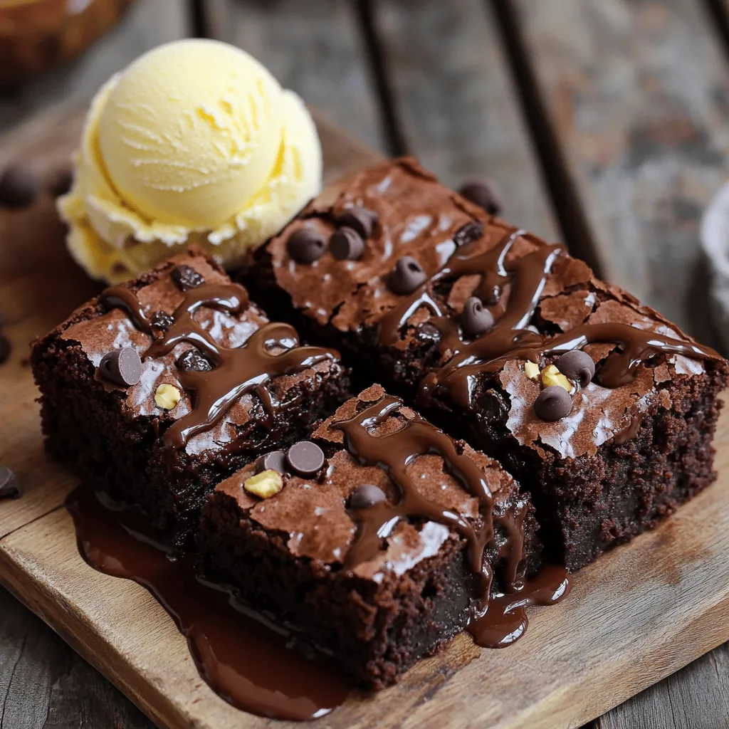 To make the Decadent Ultimate Fudgy Brownies, you need a few key ingredients. Each one plays a vital role in creating that rich, fudgy texture. Here’s what you will need: - 1 cup unsalted butter (2 sticks) - 2 cups granulated sugar - 4 large eggs - 1 teaspoon vanilla extract - 1 cup all-purpose flour - 1 cup unsweetened cocoa powder - 1 teaspoon baking powder - 1/2 teaspoon salt - 1 cup chocolate chips (milk or dark based on preference) - 1/2 cup chopped walnuts or pecans (optional) These ingredients blend together to create a deep chocolate flavor. Butter adds richness while sugar gives sweetness. Eggs bind everything, making your brownies soft. Vanilla extract adds a lovely aroma. Flour provides structure, and cocoa gives that intense chocolate taste. Baking powder helps the brownies rise just a bit. Salt enhances all these flavors. When picking chocolate chips, think about your taste. Milk chocolate brings a sweet touch. Dark chocolate adds a more intense flavor. If you like nuts, add walnuts or pecans for crunch. Using fresh ingredients ensures the best taste. I recommend measuring everything before you start. This will help you feel ready and organized. For the full recipe, check out the detailed instructions to create these delightful brownies. - Preheat the oven to 350°F (175°C). - Grease a 9x13 inch baking pan with butter or line it with parchment paper. - Melt 1 cup of unsalted butter in a medium saucepan over low heat. - Once melted, stir in 2 cups of granulated sugar until smooth. - Remove from heat and let it cool for a minute. - Add 4 large eggs one at a time, mixing well after each egg. - Stir in 1 teaspoon of vanilla extract until blended. - In a separate bowl, sift together 1 cup of all-purpose flour, 1 cup of cocoa powder, 1 teaspoon of baking powder, and 1/2 teaspoon of salt. - Gradually fold the dry mix into the wet mixture until just combined. - Be careful not to overmix. - Gently fold in 1 cup of chocolate chips and 1/2 cup of chopped nuts if you like. - Pour the batter into the prepared pan and spread it evenly. - Bake for 25-30 minutes. Check with a toothpick; it should come out with a few moist crumbs. - Let the brownies cool in the pan for at least 10 minutes. - Transfer to a wire rack to cool completely. For the full recipe, check the sections above. Enjoy your delicious brownies! To make the best fudgy brownies, focus on key ingredients. The unsalted butter gives richness, while granulated sugar adds sweetness. Eggs provide moisture and help bind. Flour and cocoa powder create the brownie structure. Do not overmix the batter. Mix until just combined. Overmixing adds air and makes brownies cakey. To prevent overbaking, set a timer for 25 minutes. Check with a toothpick. It should come out with a few moist crumbs. If it comes out clean, the brownies may be dry. Let the brownies cool in the pan for ten minutes. Afterward, transfer them to a wire rack. This helps keep them moist and fudgy. For a great presentation, cut brownies into even squares. Serve warm with a scoop of ice cream on top. Drizzle with chocolate sauce for extra flavor. You can also add whipped cream or a sprinkle of sea salt. Pair your brownies with coffee or a glass of milk for a delightful treat. For a fun twist, try serving with fresh berries or a berry sauce. For the full recipe, check out the Ultimate Fudgy Brownies section. {{image_2}} You can switch up the chocolate in your brownies. Use dark chocolate for a rich taste. White chocolate adds a sweet twist. You can also try flavored extracts. Almond or mint extract can make your brownies unique. Just add a teaspoon to the batter for extra flavor. Mix-ins can change the brownies' taste and texture. Try adding peanut butter for a nutty flavor. Swirl in caramel for a sweet surprise. If you need gluten-free brownies, swap all-purpose flour with a gluten-free blend. This keeps the taste rich and fudgy. A simple ganache can make your brownies even more indulgent. Melt chocolate with cream to drizzle over the top. For a lighter touch, dust with powdered sugar. This adds a nice finish and makes the brownies pretty. You can find the full recipe [Full Recipe]. To keep your brownies fresh, store them in an airtight container. This method prevents them from drying out. You can also wrap them tightly in plastic wrap. Keep them at room temperature for up to four days. If you want to store them longer, refrigerate for up to a week. Always let them cool completely before storing. Freezing brownies is a great option for later treats. Start by cutting the brownies into squares. Place each square on a baking sheet lined with parchment paper. Freeze them for about an hour. Once frozen, transfer them to a freezer-safe bag or container. They can last up to three months in the freezer. When you're ready to enjoy, move them to the fridge overnight to thaw. For a warm, fudgy experience, reheat brownies in the oven. Preheat your oven to 350°F (175°C). Place the brownies on a baking sheet. Heat for about 10 minutes. You can also microwave them for 10-15 seconds. This method makes them gooey and delightful. Enjoy your decadent ultimate fudgy brownies! If you're looking for the full recipe, check it out! What makes brownies fudgy vs cakey? Fudgy brownies have more fat and less flour than cakey ones. The high butter and sugar ratio gives them a soft, gooey texture. Cakey brownies use more flour and baking powder, making them lighter and fluffier. I prefer fudgy brownies because they feel rich and melt in your mouth. Can I reduce sugar in this recipe? Yes, you can reduce the sugar by up to 1/2 cup. This change may alter the taste and texture slightly. If you reduce sugar, the brownies may be less sweet but still delicious. You can also try using a natural sweetener like honey or maple syrup for a different flavor. Why are my brownies too dry? Brownies can dry out for a few reasons. Overbaking is the most common cause. Check your brownies a few minutes before the time is up. If a toothpick comes out clean, they are done. Also, make sure you measure your ingredients accurately. Too much flour can lead to dryness. What causes cracks on the top of brownies? Cracks often happen when the batter bakes too fast. This can be due to high oven temperature or overmixing the batter. To avoid cracks, ensure your oven is at the right temperature. Mix the batter until just combined to keep it moist. Tips for adding spices or additional flavors You can make brownies even better by adding spices. A pinch of espresso powder boosts the chocolate flavor. Cinnamon or nutmeg adds warmth and depth. You can also add a splash of almond extract for a nutty twist. Suggestions for flavor pairings with brownies Brownies pair well with many flavors. Try serving them with vanilla ice cream for a classic treat. Berries like raspberries or strawberries add a fresh touch. A drizzle of caramel or chocolate sauce can take them to the next level. For a crunchy bite, sprinkle some sea salt on top. Check out the Full Recipe for more tips on serving. This blog post covered everything you need for the ultimate fudgy brownies. We went over the ingredients, step-by-step instructions, and important tips for a perfect bake. You learned about fun variations and how to store or freeze your brownies to keep them fresh. Understanding these details helps you create delicious treats every time. Whether you enjoy them plain or with toppings, these brownies will surely please. Get ready to impress friends and family with your baking skills!