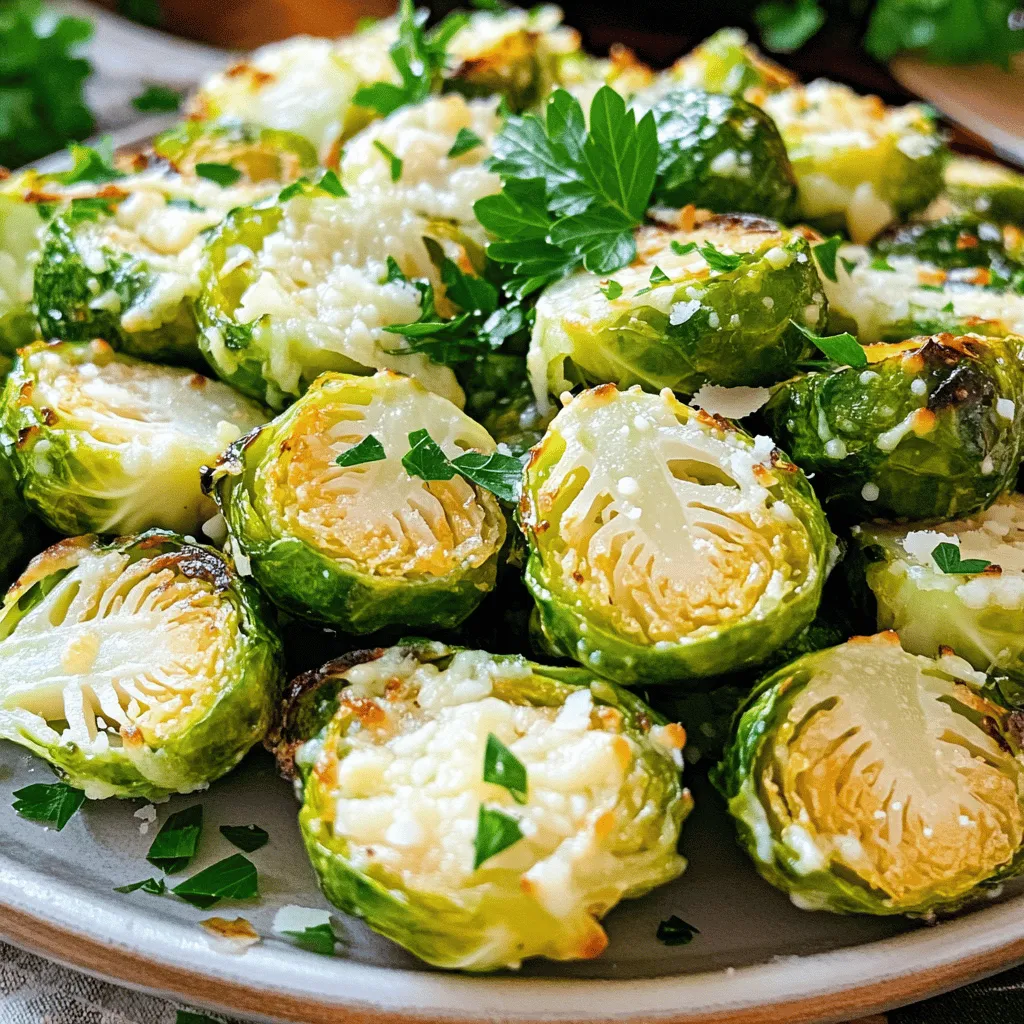 - 1 pound Brussels sprouts - 3 tablespoons olive oil - 4 cloves garlic - Seasonings: salt and black pepper - Optional additions: balsamic vinegar and parsley To make easy roasted Brussels sprouts, you need just a few key items. First, pick up 1 pound of Brussels sprouts. Look for firm sprouts with bright green leaves. Next, you will need 3 tablespoons of olive oil. This oil helps the sprouts crisp up nicely. Four cloves of garlic add a punch of flavor. Mince the garlic to ensure it spreads evenly. For seasoning, grab some salt and black pepper. These basic seasonings really enhance the dish. If you want to take it up a notch, consider two optional additions. Balsamic vinegar adds a sweet tang, and fresh parsley gives a pop of color. Now that you have your ingredients ready, it’s time to cook! You can find the full recipe [here](#). Set your oven to 425°F (220°C). This high heat helps the Brussels sprouts become crispy and golden. Preheating is key for even cooking. Take 1 pound of Brussels sprouts and cut them in half. Place them in a large bowl. Add 3 tablespoons of olive oil. Toss them well, so every piece gets coated. This oil helps with cooking and adds flavor. Now, add 4 minced cloves of garlic, ½ teaspoon salt, and ¼ teaspoon black pepper to the bowl. Mix everything together. Then, spread the Brussels sprouts on a baking sheet. Make sure they are not crowded. This space helps them roast well. Roast them in the hot oven for 20-25 minutes. Halfway through, shake the pan a bit. This helps them cook evenly. They should be golden brown and crispy when done. For an extra touch, sprinkle ¼ cup of grated Parmesan cheese on top right after you take them out. If you like, drizzle some balsamic vinegar for added flavor. Garnish with chopped parsley before serving for a fresh look. Enjoy your Easy Roasted Brussels Sprouts! For the complete recipe, check out the [Full Recipe]. To make your Brussels sprouts crispy, avoid overcrowding on the baking sheet. If they are too close, they will steam instead of roast. Give each sprout space to breathe. Shake the pan halfway through cooking. This helps them brown evenly and get that nice crunch. You can experiment with spices and herbs to boost flavor. Try adding paprika, chili flakes, or even Italian herbs. These can add depth and warmth to your dish. Consider adding lemon juice or zest for a fresh twist. The acidity brightens the dish and balances the richness of the cheese. Serving is key to enjoying your meal. Place the Brussels sprouts on a large platter. Garnish with fresh parsley for color and flavor. Add extra grated Parmesan on top for a cheesy finish. You can drizzle a bit of balsamic vinegar for a glossy look and added taste. For the full recipe, check out the Crispy Garlic Parmesan Roasted Brussels Sprouts. {{image_2}} You can easily switch up the flavor of your roasted Brussels sprouts. Add paprika or chili flakes for a nice kick. If you love cheese, try different options like feta or goat cheese. These changes can make the dish more exciting and unique. You can even mix different cheeses for a rich flavor. Roasted Brussels sprouts pair well with many main dishes. Serve them with proteins like chicken or fish for a balanced meal. They also make a great side for holiday meals. Imagine how lovely they look on your table! You can even serve them with a drizzle of balsamic vinegar for a touch of sweetness. For full details, check out the Full Recipe. After enjoying your Easy Roasted Brussels Sprouts, store any leftovers right. Place them in an airtight container. This keeps them fresh and tasty. You can store them in the fridge for up to three days. When it's time to enjoy your leftovers, the oven is your best friend. Preheat the oven to 350°F (175°C). Spread the Brussels sprouts on a baking sheet. Heat for about 10-15 minutes. This way, they stay crispy and delicious. Avoid the microwave, as it makes them soggy. Can Brussels sprouts be frozen after cooking? Yes, you can freeze them. However, they taste best fresh. If you want to freeze, let them cool first. Place them in a freezer-safe bag or container. They can last for up to three months in the freezer. When ready to eat, thaw in the fridge overnight and reheat in the oven. For the full recipe, check out Crispy Garlic Parmesan Roasted Brussels Sprouts. To make Brussels sprouts less bitter, trim the ends and remove the outer leaves. This helps reduce some of their strong taste. Soaking them in cold water for 10-15 minutes can also help. After soaking, dry them well before cooking. Roasting with garlic and olive oil adds flavor and can mask bitterness. You can serve roasted Brussels sprouts with many dishes. They pair well with proteins like chicken, fish, or pork. Try them beside a hearty steak or as part of a vegetarian meal. You can also serve them with grains, like quinoa or rice. For a complete meal, add a simple salad or some crusty bread. Yes, you can use frozen Brussels sprouts. However, fresh ones taste better. Frozen sprouts may not get as crispy. If you use frozen, thaw and drain them first. Then, dry them well before roasting. This improves texture and flavor. Brussels sprouts are best in fall and winter. They are in season from September to March. Eating them in season means they taste better and are more fresh. They are rich in vitamins and nutrients, making them a healthy choice year-round. Roasting Brussels sprouts is simple with just a few key ingredients. We covered how to preheat the oven, prepare the sprouts, and roast them to crispy perfection. Remember, adjusting seasonings and using fresh herbs can enhance flavor. Serve them with proteins or during holidays for a delightful side dish. Store any leftovers properly and enjoy them later. With these tips, you'll enjoy Brussels sprouts like never before. Trust me, you can make this dish a hit at any meal!