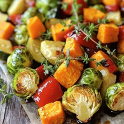 To make Honey Balsamic Roasted Vegetables, gather these simple items: - 2 cups Brussels sprouts, halved - 1 medium sweet potato, peeled and diced - 1 red bell pepper, chopped - 1 zucchini, sliced - 1 red onion, cut into wedges - 3 tablespoons olive oil - 3 tablespoons balsamic vinegar - 2 tablespoons honey - 1 teaspoon garlic powder - Salt and pepper to taste - Fresh thyme or parsley for garnish The amounts listed fit four servings well. You can adjust them based on your needs. If you want to swap a veggie, feel free! Carrots or cauliflower work great. For a vegan-friendly option, replace honey with maple syrup. You can also use lemon juice if you prefer more tang. Fresh ingredients make a big difference in taste. Fresh veggies keep their crunch and color. Use them if you can. When you pick ripe veggies, you get the best flavor. The balsamic glaze pairs perfectly with fresh produce. This dish shines with high-quality olive oil and honey too. Trust me, fresh ingredients make every bite count! For the full recipe, check out [Full Recipe]. First, gather all your ingredients. You need Brussels sprouts, sweet potato, red bell pepper, zucchini, and red onion. Wash and chop them as needed. Halve the Brussels sprouts and dice the sweet potato. Chop the bell pepper and slice the zucchini. Cut the red onion into wedges. This gives you a colorful mix. A variety of colors means a variety of flavors. Next, grab a large bowl. Add all your chopped vegetables into this bowl. Mixing them together makes sure every bite is tasty. Now, let’s make the honey balsamic dressing. In a small bowl, whisk together olive oil, balsamic vinegar, honey, garlic powder, salt, and pepper. This dressing adds rich flavor to the veggies. Once well mixed, pour this over your vegetable bowl. Toss everything together until all the veggies are coated. After that, it’s time to roast. Line a baking sheet with parchment paper. Spread the veggies in one even layer on the sheet. This helps them roast evenly. Roast your vegetables in a preheated oven at 425°F (220°C) for 25-30 minutes. Toss them halfway through. This ensures they brown nicely. When they are tender and caramelized, take them out of the oven. Let them cool for a few minutes on the baking sheet. To get the best roast, don’t overcrowd the pan. Give each piece space. This allows hot air to flow and creates a nice caramelization. Use fresh ingredients for the best taste. Fresh veggies bring out vibrant flavors. Also, try to cut them in similar sizes. This helps them cook at the same rate. For an extra touch, garnish with fresh thyme or parsley. This adds color and a fresh flavor. Follow these steps, and you’ll have delicious Honey Balsamic Roasted Vegetables. For the complete process, check the Full Recipe. When making Honey Balsamic Roasted Vegetables, avoid these common mistakes: - Not Preheating the Oven: Always preheat your oven. This ensures even cooking. - Crowding the Pan: Give the veggies space. Crowding makes them steam instead of roast. - Skipping the Toss: Toss the veggies in the balsamic mix. This ensures even flavor. - Not Checking for Doneness: Keep an eye on them. Overcooking can lead to mushy veggies. For this recipe, use these tools: - Baking Sheet: A large, flat baking sheet is best for even roasting. - Parchment Paper: This helps prevent sticking and makes clean-up easier. - Mixing Bowl: A big bowl lets you toss the veggies easily. - Whisk: Use a whisk to mix the balsamic sauce well. To make your Honey Balsamic Roasted Vegetables even better, try these tips: - Add Spices: Experiment with cumin or paprika for a warm kick. - Fresh Herbs: Use fresh herbs like rosemary or basil to boost flavor. - Acidity Balance: Add a splash of lemon juice for a zesty finish. - Nuts and Seeds: Sprinkle toasted nuts or seeds for crunch and depth. These tips will help you create a dish that is both tasty and appealing. For the complete recipe, check the Full Recipe. {{image_2}} You can switch up the veggies to suit your taste. Carrots bring a nice sweetness. Broccoli adds great crunch and color. Cauliflower works well too, soaking up the honey balsamic flavor. Sweet potatoes are hearty and filling. Feel free to mix and match based on what you have on hand or what’s in season. Try adding herbs and spices for more depth. Rosemary or oregano pairs nicely with the balsamic. A pinch of cayenne can add a kick. If you love heat, add red pepper flakes. You might also swap honey for maple syrup for a different taste. Experimenting with flavors can make this dish unique each time. This recipe is easily vegan and gluten-free. The ingredients are already safe for both diets. Just check the balsamic vinegar to ensure it’s gluten-free. You can replace honey with agave syrup for a fully vegan option. This way, everyone can enjoy the yummy flavors of honey balsamic roasted vegetables. For the Full Recipe, check the main article. To keep your Honey Balsamic Roasted Vegetables fresh, store them in an airtight container. Make sure they cool down first. This helps keep the moisture out. Place them in the fridge if you plan to eat them within three days. If you want them to last longer, consider freezing. When you are ready to enjoy your leftovers, preheat your oven to 350°F (175°C). Spread the vegetables on a baking sheet. Heat them for about 10-15 minutes. This helps to bring back their crispness. You can also use a microwave. Heat them in a bowl for about 2-3 minutes. Stir halfway to warm evenly. If you want to freeze the vegetables, do so soon after roasting. Let them cool completely, then pack them in freezer bags. Squeeze out all the air before sealing. Label the bags with the date. They will keep well for up to three months. To use them, thaw in the fridge overnight, then reheat as mentioned above. Honey Balsamic Roasted Vegetables last about 3 to 5 days in the fridge. Store them in an airtight container. The flavors will meld together and taste even better on day two! Yes, you can make this recipe ahead of time. Prepare the vegetables and coat them in the honey-balsamic mix. Store them in the fridge for up to 24 hours. When you’re ready, just roast them as directed. It saves time and gives you more freedom on busy days. These roasted vegetables go well with many dishes. They are great with grilled chicken or fish. You can also serve them with quinoa or rice for a healthy, filling meal. They add a nice touch to a holiday feast or a family dinner. While fresh vegetables work best, you can use frozen ones. Just remember to thaw and drain them first. This helps to avoid excess moisture, which can make the dish soggy. Yes! They are packed with nutrients. The sweet potato offers fiber and vitamins. The variety of veggies adds antioxidants and minerals. Plus, using olive oil provides healthy fats. Enjoy this dish guilt-free! The vegetables are done when they are tender and golden brown. You can check by piercing them with a fork. They should have a nice caramelized look, which adds to the flavor. For the full recipe, click [here](Full Recipe). You learned how to make Honey Balsamic Roasted Vegetables using fresh ingredients. With clear steps and helpful tips, you can avoid common mistakes and create perfect dishes. Don’t forget to try different vegetables or flavor additions to suit your taste. Also, I shared ways to store and reheat leftovers, keeping your meals fresh. Enjoy experimenting and savoring this dish with friends and family! Roasted veggies can be fun and tasty for everyone.