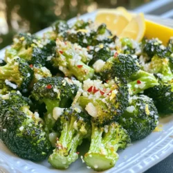 To make Lemon Garlic Roasted Broccoli, you will need simple and fresh ingredients. Here’s what you need: - 1 large head of broccoli, cut into florets - 3 tablespoons olive oil - 4 cloves garlic, minced - Zest of 1 lemon - Juice of 1 lemon - 1 teaspoon red pepper flakes (optional) - Salt and pepper to taste - 2 tablespoons grated Parmesan cheese (optional) - Fresh lemon wedges for garnish These ingredients create a bright and tasty side dish. Broccoli is the star here, but garlic and lemon give it a lively flavor. Olive oil helps roast the broccoli evenly. The red pepper flakes add a nice kick, but you can leave them out if you want a milder dish. Parmesan is a great finishing touch, giving a savory note. Don't forget the lemon wedges for a fresh zing! For the full recipe, check out Zesty Garlic Lemon Broccoli Delight 🥦. - Preheat your oven to 425°F (220°C). This high heat helps the broccoli roast well. - Cut the large head of broccoli into small florets. This size helps them cook evenly. - In a large bowl, mix the broccoli florets with 3 tablespoons of olive oil. - Add 4 cloves of minced garlic, the zest of 1 lemon, and the juice of 1 lemon. - If you want some heat, toss in 1 teaspoon of red pepper flakes. - Season with salt and pepper to taste. Mix everything well so each piece gets coated. - Spread the seasoned broccoli evenly on a baking sheet. Make sure they are in a single layer. - Roast in the oven for 20-25 minutes. Toss the broccoli halfway through. This step ensures even roasting. - You can find the full recipe for Zesty Garlic Lemon Broccoli Delight 🥦 here. To get crispy edges on your roasted broccoli, it's key to spread the florets out. When you place them in a single layer, the heat circulates better. This prevents steaming and helps create that nice, crunchy texture. Toss the broccoli halfway through roasting to ensure even cooking. This will also help achieve that perfect golden brown color. You can boost the flavor by adding other veggies. Try bell peppers, carrots, or Brussels sprouts. Mixing different colors makes the dish pop! For seasoning, consider using smoked paprika or Italian herbs. These can add a fun twist to the lemon and garlic flavors. When serving, arrange the broccoli nicely on a platter. Add some lemon wedges for a bright touch. Drizzle a bit of olive oil over the top for shine. This dish pairs well with grilled chicken, fish, or even quinoa. The lemon garlic flavor complements many proteins and grains, making it a versatile side. For the complete experience, check out the Full Recipe for Zesty Garlic Lemon Broccoli Delight. {{image_2}} You can change up the oils and vinegars in this recipe. For instance, swap olive oil for avocado oil for a different taste. Try adding balsamic vinegar instead of lemon juice for a sweet twist. Cheese lovers can mix and match too. If you want a dairy-free option, use nutritional yeast instead of Parmesan. You can also add feta for a tangy flavor boost. If you want to make this dish vegan, skip the Parmesan. The recipe is still full of flavor without it. Use more lemon juice or add a splash of soy sauce for a savory kick. For gluten-free eaters, you’re in luck! This dish is naturally gluten-free. Just ensure any added sauces or cheeses are also gluten-free. Roasting in the oven gives the broccoli nice crispy edges. But you can also use an air fryer for a quicker option. Set the air fryer to 400°F (200°C) and cook for about 15 minutes. This method keeps the broccoli tender and adds a great crunch. Grilling is another fun way to prepare it. Brush the broccoli with olive oil and grill until charred. This method adds a smoky flavor that pairs well with the lemon and garlic. To store leftover lemon garlic roasted broccoli, first let it cool. Place it in an airtight container. Store it in the fridge for up to four days. If you want to keep it longer, freezing is a great option. Use a freezer-safe container or bag. Make sure to remove as much air as possible. This helps prevent freezer burn. To reheat, use the oven or a skillet. The oven keeps the broccoli crispy. Preheat it to 350°F (175°C). Bake for about 10 minutes. If you use a skillet, heat it on medium. Add a splash of water to help steam. This method retains the flavor and texture. You can also microwave it for quick reheating. Just cover it loosely to avoid sogginess. Lemon garlic roasted broccoli lasts in the fridge for about four days. After that, it may lose flavor and texture. Signs of spoilage include a mushy texture and odd smell. If you see any mold, throw it away. Always trust your senses—when in doubt, toss it out. The best temperature for roasting broccoli is 425°F (220°C). This heat cooks the broccoli evenly. It helps achieve tender florets with crispy edges. Roasting at this temperature enhances the flavor and texture. Yes, you can use frozen broccoli. However, fresh broccoli gives better results. If using frozen, thaw it first and pat it dry. This helps avoid excess water. Roasting time may be slightly shorter for frozen broccoli. To add spice, mix in red pepper flakes. You can adjust the amount to your taste. For more heat, try adding chopped fresh chili peppers. A dash of hot sauce also works well. You can prep this dish ahead. Toss the broccoli with the lemon and garlic mix. Store it in the fridge for up to 24 hours. When ready to roast, simply spread it on a baking sheet and cook. For the detailed preparation of Zesty Garlic Lemon Broccoli Delight 🥦, check the Full Recipe. This post covered how to make Zesty Garlic Lemon Broccoli Delight. We discussed the right ingredients, step-by-step instructions, and helpful tips. You learned how to roast broccoli for the best flavors and textures. We also explored variations and storage options to keep it fresh. In summary, this dish is easy and tasty. It's perfect for any meal. Give it a try, and enjoy the bright flavors!