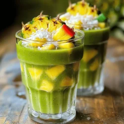 To create your Coconut Pineapple Matcha Freeze, gather the following fresh ingredients: - 1 cup coconut milk (full-fat recommended) - 1 cup fresh pineapple chunks (or canned) - 2 teaspoons matcha powder - 2 tablespoons honey or agave syrup - 1/2 cup crushed ice - A pinch of sea salt - Fresh pineapple slices and shredded coconut for garnish These ingredients work together to create a smooth, tropical delight. The coconut milk gives it a rich creaminess. The pineapple adds a bright sweetness that pairs perfectly with matcha. Matcha powder provides a unique flavor and a boost of antioxidants. Honey or agave syrup sweetens the mix, while crushed ice gives it a refreshing chill. A pinch of sea salt enhances all the flavors. Don’t forget to garnish! Fresh pineapple slices and shredded coconut make it look as good as it tastes. This is a simple yet fun recipe that anyone can enjoy. For the full recipe, check out the detailed instructions and tips. - Combine all ingredients in a blender. - Blend until smooth and creamy. - Adjust sweetness as necessary. To start, add 1 cup of coconut milk, 1 cup of fresh pineapple chunks, 2 teaspoons of matcha powder, 2 tablespoons of honey or agave syrup, and 1/2 cup of crushed ice into your blender. I prefer using full-fat coconut milk for that creamy texture. Blend on high until everything mixes well and becomes smooth. If you find the matcha lumps, scrape down the sides and blend again. After blending, taste your mix. If you want it sweeter, add more honey or agave syrup and blend once more. - Pour into serving glasses and freeze for 30 minutes. - Stir gently to maintain creamy texture. Next, pour the mixture into your serving glasses. Fill them about three-quarters full. Place these in the freezer for about 30 minutes. You want them slightly firm but not frozen solid. After 30 minutes, take them out and stir gently. This helps keep that dreamy, creamy texture you want. - Garnish with pineapple slices and shredded coconut. - Serve chilled with a straw or spoon. Now comes the fun part! Garnish your Coconut Pineapple Matcha Freeze with fresh pineapple slices and a sprinkle of shredded coconut. This adds a lovely tropical touch. Serve it chilled, either with a straw or a spoon, and enjoy your refreshing treat! If you need the full recipe, check back for a complete guide. To make your Coconut Pineapple Matcha Freeze taste amazing, start with ripe pineapple. Ripe fruit gives a sweet, fresh taste. You can also play with sweeteners. Try honey for a rich flavor or agave for a lighter touch. Each option brings out different notes in your freeze. Getting the right texture is key. Blend your mixture thoroughly to avoid any matcha lumps. This makes your freeze smooth and creamy. Pay attention to the freezing time. If you freeze it too long, it can become hard. Aim for a soft, creamy texture that you can scoop easily. Make your treat look as good as it tastes. Use clear glasses to show off those vibrant colors. For a fun touch, add mint leaves on top. This not only looks nice but adds a fresh scent too. Enjoy the beauty of your Coconut Pineapple Matcha Freeze while you eat! For the complete recipe, check the [Full Recipe]. {{image_2}} You can make this recipe fit your diet. For a vegan option, simply swap honey for agave syrup. This keeps the sweet taste without using any animal products. If you need a gluten-free version, check that all ingredients are certified gluten-free. That way, you can enjoy this treat without worry. Want to change up the flavor? Try adding a hint of mint. It adds a nice freshness that can brighten up the drink. You can also experiment with other fruits like mango or banana. These fruits can bring a new twist and keep things exciting. There are fun ways to serve this treat too! You can create matcha pineapple popsicles. Just pour the mixture into popsicle molds and freeze until solid. Another option is to serve it as a smoothie bowl. Top it with your favorite fruits or nuts for added crunch and flavor. For the full recipe, check out the list of ingredients and instructions in the earlier section. You can refrigerate leftovers for up to 2 days. Store them in an airtight container. This helps keep the flavor fresh. If you notice any changes in taste or smell, it’s best to toss it. To freeze portions for later, pour the freeze into ice cube trays or small containers. This makes it easy to grab a small amount whenever you want. To thaw, move the frozen cubes to the fridge for about 6 hours or leave them at room temperature for 30 minutes. This helps them soften without losing texture. You can repurpose leftover freeze in many ways. Blend it into smoothies for a tropical twist. You can also layer it in parfaits with yogurt and granola. This adds flavor and makes a fun dessert or snack. Enjoy experimenting with these ideas! Matcha is full of antioxidants. These help protect your body from harm. They fight free radicals that cause aging. Matcha can also boost your metabolism. This means it helps you burn calories faster. A faster metabolism can lead to weight loss. Plus, matcha gives you energy without the crash. It does this by calming your mind and body. Yes, you can mix the ingredients without a blender. Use a whisk or a fork instead. Start by blending the matcha powder with a bit of coconut milk. This helps avoid lumps. Then, slowly add the rest of the coconut milk and mix well. You can also use a jar with a tight lid. Add all the ingredients, seal it, and shake hard until mixed. To make this drink even more refreshing, use chilled ingredients. Cold coconut milk and fresh pineapple will help. You can also add more crushed ice. This gives a slushy texture. For an extra twist, try using frozen pineapple. It will make your Coconut Pineapple Matcha Freeze even colder. Enjoy it on a warm day for a tasty treat! This blog post covered how to make a delicious matcha pineapple drink. We shared simple steps for preparation, freezing, and serving. You learned tips for flavor and texture, along with great variations to try. In the end, this drink is fresh and easy to make. Enjoy it as a tasty way to refresh yourself or impress friends. Get creative with your ingredients, and most importantly, have fun!
