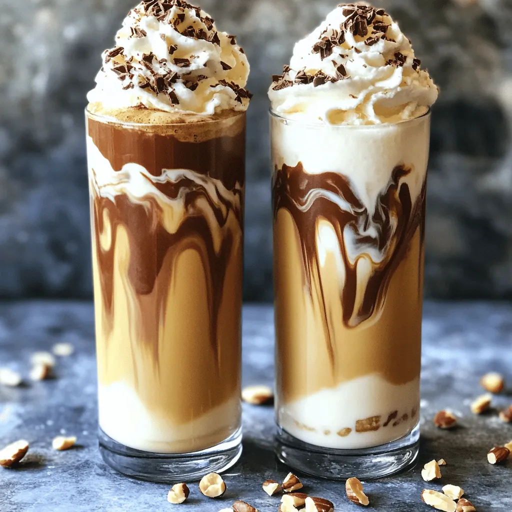 - 2 cups vanilla ice cream - 1 cup brewed espresso, hot - 1/4 cup chocolate hazelnut spread - 1/2 cup milk (dairy or non-dairy) To make the Chocolate Hazelnut Affogato Shake, you need a few simple items. First, the vanilla ice cream gives it a rich, creamy base. Next, the hot brewed espresso adds a bold flavor. The chocolate hazelnut spread brings a sweet twist. Finally, milk helps blend everything smoothly. - Whipped cream - Crushed hazelnuts - Chocolate shavings For a fun finish, I like to add some garnishes. Whipped cream on top makes it look fancy. Crushed hazelnuts add a nice crunch. Chocolate shavings bring an extra touch of sweetness. You can mix and match these toppings based on what you love. This recipe is easy and quick, taking just about 10 minutes to make. With the full recipe, you can create this delightful shake in no time! Start by blending your vanilla ice cream, chocolate hazelnut spread, and milk. Use a blender to mix these ingredients until smooth and creamy. The ice cream gives the shake its rich texture. The chocolate hazelnut spread adds a sweet and nutty flavor. The milk helps to blend everything together. You can use dairy or non-dairy milk based on your preference. Next, divide the shake into two tall glasses. Pour the creamy mixture evenly into each glass. Now, it's time to add the hot espresso. Carefully pour the brewed espresso over the shake. Watch as it swirls beautifully through the ice cream. This creates a lovely contrast of hot and cold. Now for the fun part! Top each shake with a generous dollop of whipped cream. This adds a light and airy touch. Sprinkle crushed hazelnuts and chocolate shavings over the whipped cream for an extra crunch. These garnishes not only look great but also add flavor and texture. Enjoy your Chocolate Hazelnut Affogato Shake right away for the best experience. For the full recipe, refer back to the ingredients and steps. To get that perfect creamy texture, use a powerful blender. Start by blending the vanilla ice cream, chocolate hazelnut spread, and milk. Blend until smooth. If it feels thick, add a splash more milk. Mixing well helps your shake become airy and light. If you don’t have espresso, you can use cold brew coffee. Cold brew offers a smooth taste without the bitterness of hot coffee. Just brew your coffee as you usually do, then chill it. Pour it over the shake like you would with hot espresso. You can also try instant coffee for a quick option. Feel free to get creative! You can add flavors like almond extract or even a splash of vanilla. Try mixing in different nut butters for a twist. You can also add a scoop of peanut butter or some cocoa powder. This adds depth to your shake. Each variation brings a new taste to enjoy. For the full recipe, check out the delicious steps to create this creamy delight! {{image_2}} If you want a nut-free version, try using sunflower seed spread. It has a creamy texture and a slightly sweet flavor. This spread mimics the taste of chocolate hazelnut spread very well. You can swap the hazelnut spread in the recipe for the sunflower seed spread without losing richness. Blend it with vanilla ice cream and milk for a smooth base. The shake will still be delicious and safe for those with nut allergies. For a dairy-free shake, use plant-based ice cream and milk. Almond, coconut, or oat milk are great choices. Look for dairy-free ice cream made from almond or coconut. These options will keep the shake creamy while meeting dietary needs. The flavor will still shine through, so don't worry. Enjoy the same rich taste without dairy! You can add extra fun by trying a mint chocolate hazelnut affogato shake. Just include a drop of mint extract in your mix. The mint pairs beautifully with chocolate and hazelnut flavors. It gives a fresh twist to the classic shake. Blend it all together, and you will have a delightful treat that feels new and exciting. Explore these variations based on your taste! For the full recipe, you can check the main article. To keep your shake fresh, store it in an airtight container. This helps prevent freezer burn. If you have extra shake, pop it in the freezer. It’s best enjoyed within a week. When you’re ready to drink it again, let it sit out for a few minutes. This helps it soften for a creamy texture. For leftover ingredients, store them properly. Keep chocolate hazelnut spread in a cool, dry place. It lasts a long time if sealed well. Store leftover milk in the fridge, and it will stay fresh for several days. Any unused ice cream should remain in the freezer, where it will keep for months. If you need to reheat brewed espresso, do it slowly. Pour the espresso into a small pot. Heat it on low heat and stir gently. Avoid boiling the espresso, as it can change the flavor. You can also use a microwave. Heat it for about 10 seconds at a time, stirring in between. This keeps it warm without burning. This storage info helps you enjoy your Chocolate Hazelnut Affogato Shake longer! For the full recipe, see the earlier sections. An affogato shake mixes ice cream and coffee. The word "affogato" means "drowned" in Italian. In this case, we drown vanilla ice cream with hot espresso. This drink comes from Italy and is a fun twist on the classic affogato. Yes, you can! If you don’t have espresso, use strong brewed coffee. Cold brew also works well for a smooth flavor. You can even try instant coffee for a quick fix. Just make sure it's strong enough to mix well with the ice cream. I love serving this shake in tall glasses. Pour the shake in first, then gently add the hot espresso. This creates a beautiful swirl. Top it with whipped cream, crushed hazelnuts, and chocolate shavings. You can serve it with a spoon or a straw. It looks fancy and tastes great! This recipe makes two tasty servings. You can easily double the recipe for a party. Just follow the full recipe for the perfect mix of flavors. Enjoy sharing this delightful treat with friends! You can make a delicious Chocolate Hazelnut Affogato Shake with just a few steps. First, blend vanilla ice cream, chocolate hazelnut spread, and milk for a creamy base. Then, pour hot espresso over the shake and add whipped cream and garnishes. Remember to experiment with flavors and store leftovers properly. This shake is easy to customize and perfect for both fun and dessert. Enjoy making your own tasty version at home!