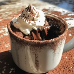 To make a chocolate lava mug cake, you will need the following ingredients: - 4 tablespoons all-purpose flour - 4 tablespoons granulated sugar - 2 tablespoons unsweetened cocoa powder - 1/8 teaspoon baking powder - 3 tablespoons milk - 2 tablespoons vegetable oil - 1/4 teaspoon vanilla extract - 1 square (about 1 ounce) of semi-sweet chocolate (or chocolate chip) - A pinch of salt - Optional: Ice cream or whipped cream for serving You can easily adjust these measurements. If you want to make a larger cake, simply double the amounts. For a gluten-free option, use gluten-free flour. You can swap the vegetable oil for melted butter if you prefer. If you want to make it dairy-free, use plant-based milk. Adding a topping can make your mug cake even better. Here are some ideas: - A scoop of vanilla ice cream - A dollop of whipped cream - Fresh berries for a fruity touch - A drizzle of chocolate sauce - A sprinkle of chopped nuts for crunch Feel free to mix and match these toppings to make your dessert truly your own! For the full recipe, check the previous section. Enjoy your baking! Start by choosing a microwave-safe mug. It should hold at least 12 ounces. This size helps the cake rise without spilling. Next, gather your ingredients for easy access. You will need flour, sugar, cocoa powder, baking powder, and salt. Make sure to have milk, vegetable oil, and vanilla extract nearby too. Use a spoon to mix the dry ingredients in the mug. Combine the flour, sugar, cocoa powder, baking powder, and salt. Stir well until all the dry ingredients blend together. This step is key for even flavor. Now, it’s time to add the wet ingredients. Pour in the milk, vegetable oil, and vanilla extract. Use a fork or a small whisk to mix everything. Stir until you see a smooth batter. Make sure there are no lumps or dry spots. This will keep your mug cake fluffy and tasty. After your batter is smooth, it’s time to add the chocolate. Take one square of semi-sweet chocolate, or a few chocolate chips if you prefer. Press it gently into the center of the batter. It should sit just below the surface. This chocolate will melt and create the gooey lava effect. Place your mug in the microwave. Set it on high for 30 to 40 seconds. Start checking at 30 seconds. The cake should rise, but the center must stay slightly gooey. If you cook it too long, it will become dry. Once your cake is ready, carefully remove it from the microwave. Be sure to use oven mitts, as it will be hot. Let it sit for about a minute to cool down a bit. You can enjoy your chocolate lava mug cake as is, or top it with ice cream or whipped cream for a special treat. For the full recipe, check out the details above. To get that ooey-gooey lava center, use good chocolate. I recommend semi-sweet chocolate. Place it in the center of your batter but don’t cover it completely with batter. This way, it melts well and creates that fun lava effect. Check your mug cake at the 30-second mark. If it rises but appears soft, you’re on the right track. Every microwave cooks a bit differently. Keep an eye on your mug cake as it cooks. Start with 30 seconds, then check it. If it needs more time, add just 5-10 seconds at a time. Overcooking can turn your cake dry, and nobody wants that! Also, use a large mug. This gives the cake room to rise without spilling. Avoid using a small mug. A tiny mug can overflow and make a mess. Also, don’t skip the salt. It enhances the flavor of the chocolate. If you overmix your batter, it can become tough. Mix just until combined. Lastly, resist the urge to keep it in the microwave too long. A gooey center is the goal! For a detailed guide, check out the Full Recipe for Chocolate Lava Mug Cake. {{image_2}} You can change the flavor of your chocolate lava mug cake easily. Here are some fun ideas: - Peanut Butter: Add 1 tablespoon of peanut butter to the batter. This makes a rich, nutty flavor. - Mint: Use mint extract instead of vanilla. Just one drop can give a fresh twist. - Orange Zest: Grate some orange peel into the batter for a zesty kick. - Coconut: Mix in shredded coconut for a tropical taste. Feel free to mix and match these flavors. You can create your unique dessert! If you need gluten-free options, you can still enjoy this cake. Here’s what to do: - Gluten-Free Flour: Swap all-purpose flour with a gluten-free blend. This works well in most cases. - Dairy-Free: Use almond milk or coconut milk instead of regular milk. This makes it dairy-free. - Egg-Free: If you want to skip eggs, you don’t need them in this recipe. The other ingredients hold it together. These changes keep the taste yummy while meeting your dietary needs. Toppings can take your mug cake to the next level. Here are some ideas to try: - Ice Cream: A scoop of vanilla or chocolate ice cream melts into the warm cake, creating a tasty treat. - Whipped Cream: A dollop of whipped cream adds a light, fluffy texture on top. - Fresh Berries: Strawberries or raspberries add a fresh and tangy flavor. - Caramel Sauce: Drizzle some warm caramel for an added sweetness. You can mix these toppings to find your favorite combo. Enjoy your chocolate lava mug cake! For the full recipe, check out the section above. Yes, you can store a mug cake. However, it is best fresh. If you have leftovers, let it cool first. Cover it tightly with plastic wrap or place it in an airtight container. Store it in the fridge for up to two days. The cake may lose some of its gooey charm but will still taste great. To reheat your mug cake, use the microwave. Place it in the microwave for about 10-15 seconds. Check the temperature; if it's not warm enough, add a few more seconds. Be careful not to overheat it. This can make the cake dry and tough. Always enjoy your mug cake fresh for the best taste and texture. If you want to prepare the dry ingredients in advance, mix them in a bowl. Store this mix in an airtight container. When you are ready, just add the wet ingredients and cook. This way, you can enjoy a quick treat anytime without losing freshness. For the full recipe, check the section above. You can tell when your mug cake is done by checking the cake's rise. It should look puffed up and firm on the edges. The center will be soft and slightly gooey. Use a toothpick to poke the edge. If it comes out clean, the cake is ready. Start checking at 30 seconds in the microwave to avoid overcooking. Yes, you can prepare the dry mix ahead of time. Just mix the flour, sugar, cocoa powder, baking powder, and salt, then store it in a jar. When you want a treat, add the wet ingredients and chocolate. Mix and microwave as per the [Full Recipe]. This way, you have a quick dessert ready in minutes. If you don't have semi-sweet chocolate, try using chocolate chips. Dark chocolate works well, too. For a sweeter taste, use milk chocolate. You can even use cocoa powder mixed with a little extra sugar to get a similar flavor. Just remember to adjust the sweetness based on your choice. In this post, we covered how to make a delicious mug cake. We looked at the right ingredients, steps for mixing and cooking, and tips for a perfect lava center. Don’t forget to try fun flavor variations and learn about storage. With the right tricks, you can avoid common mistakes. Mug cakes are quick and easy treats to enjoy anytime. Now, go make your own tasty creation and share it with friends!