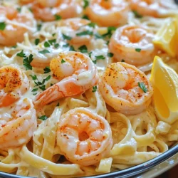 To make Cajun Shrimp Alfredo, you need simple yet flavorful ingredients. This dish brings the taste of Louisiana right to your kitchen. The rich cream and zesty Cajun spices create a delightful flavor. You can whip this up quickly, making it perfect for busy nights. - 8 oz fettuccine pasta - 1 lb large shrimp, peeled and deveined - 2 tablespoons Cajun seasoning - 2 tablespoons olive oil - 3 cloves garlic, minced - 1 cup heavy cream - 1 cup grated Parmesan cheese - 1/4 cup fresh parsley, chopped - Salt and pepper to taste - Lemon wedges for garnish Each ingredient plays a key role. The fettuccine serves as a hearty base. The shrimp adds protein and a lovely texture. Cajun seasoning gives warmth and spice. Olive oil helps cook the shrimp and adds richness. Garlic enhances the flavor of the sauce. Heavy cream makes the dish smooth and creamy. Parmesan cheese adds a salty, nutty note. Fresh parsley brings color and freshness. Salt and pepper balance the flavors. Finally, lemon wedges brighten the dish when served. This combination creates a meal that is both comforting and exciting. You'll find yourself enjoying every bite! For the complete recipe, check out the Full Recipe. Start by boiling a large pot of salted water. Add the fettuccine pasta and cook it according to the package instructions. You want it al dente, which means it should still have a firm bite. This usually takes about 8-10 minutes. Drain the pasta well and save a bit of the pasta water. Set the pasta aside while you move on to the shrimp. Next, take your shrimp and place them in a bowl. Toss them with Cajun seasoning until every shrimp is well-coated. This seasoning gives the shrimp a nice kick. Make sure you really mix it up so that every bite is full of flavor. In a large skillet, heat olive oil over medium heat. Once hot, add minced garlic and sauté it for about 30 seconds. You want to see a little sizzle but not burn the garlic. After that, pour in the heavy cream and stir continuously. Bring the mixture to a gentle simmer. Lower the heat to keep it warm. Gradually whisk in the grated Parmesan cheese. Continue to stir until it melts and blends perfectly. If the sauce feels too thick, add a splash of that reserved pasta water until it reaches your desired creaminess. Now, it’s time to bring everything together. Add the cooked fettuccine and shrimp into the skillet with the Alfredo sauce. Toss everything gently to coat both the pasta and shrimp in that creamy goodness. Finally, season with salt and pepper according to your taste. Before serving, stir in the fresh parsley for a pop of color and flavor. Serve it hot, and don’t forget those lemon wedges for a fresh finish. For a complete recipe, check the Full Recipe. To make perfect Cajun shrimp, start with large, fresh shrimp. The right size gives great texture. Toss them with Cajun seasoning for full flavor. Let them sit for a few minutes. This step helps the spices soak in. When cooking, use a hot skillet with olive oil. Cook each side for just 2-3 minutes. You want them pink and firm, not overcooked. Remove them quickly to keep them juicy. If the dish needs more kick, add extra Cajun seasoning. Start with a little, then taste. You can balance heat with lemon juice. Fresh lemon brightens the flavors. For a different twist, add a pinch of smoked paprika. It adds depth without being too spicy. Remember, always season in small amounts. You can add more, but it’s hard to take it out. A rich and creamy sauce is key. Start with heavy cream; it gives a rich base. When mixing in the cheese, do it slowly. This helps the cheese melt evenly. If the sauce is too thick, add a splash of reserved pasta water. This will help create a silky texture. Stir well to blend everything together. You want it smooth and creamy, perfect for coating the fettuccine. For the full recipe, check out the detailed steps above. Enjoy your cooking! {{image_2}} You can add vegetables to your Cajun Shrimp Alfredo for extra flavor and color. Some great options are: - Spinach - Bell peppers - Zucchini - Broccoli Sauté these veggies with the shrimp. They will add nutrients and a fresh taste. For best results, cook them until they are tender but still bright. While shrimp shines in this dish, you can switch proteins for variety. Consider these options: - Chicken: Cut into bite-sized pieces and cook like the shrimp. - Scallops: These are sweet and cook quickly. Use the same method. - Tofu: For a vegetarian option, use firm tofu. It soaks up flavors well. Each protein brings its unique taste, making your Alfredo special. Cajun seasoning can vary in heat. You can choose based on your taste. If you prefer mild, use less seasoning or find a milder blend. For a spicy kick, add more seasoning or include crushed red pepper flakes. Experiment with the heat level to find your perfect balance. Enjoy the rich flavors of your Cajun Shrimp Alfredo! Check out the Full Recipe for more details. To store leftovers of Cajun Shrimp Alfredo, let the dish cool first. Place the pasta and shrimp in an airtight container. This keeps the dish fresh and prevents strong smells. You can keep it in the fridge for up to three days. When you want to reheat your Cajun Shrimp Alfredo, use a skillet. Add a little olive oil or water to help the sauce. Heat on low, stirring regularly. This helps keep the cream smooth. Make sure it’s hot all the way through before serving. If you want to freeze Cajun Shrimp Alfredo, use a freezer-safe container. Make sure to cool it completely before sealing. It can last up to two months in the freezer. To eat, thaw it overnight in the fridge. Then, reheat it in a skillet, adding cream if needed for smoothness. Enjoy your creamy delight later with ease! You can use half-and-half for a lighter option. Milk with butter can work too. For a dairy-free choice, try coconut cream or almond milk. Each option alters the taste slightly. Experiment to find what you like best. Yes, you can use frozen shrimp. Just thaw them first before cooking. Place them in cold water for about 15 minutes. This makes them easier to cook. Make sure they are peeled and deveined. The spice level depends on the Cajun seasoning you use. Some blends are mild, while others pack heat. You can adjust the amount to suit your taste. If you prefer less spice, start with a small amount. Cajun Shrimp Alfredo pairs well with garlic bread or a fresh salad. You can also add some steamed vegetables for crunch and color. A light white wine complements this dish nicely too. You learned how to make a delicious Cajun Shrimp Alfredo. First, you cooked fettuccine and seasoned shrimp. Then, you made a creamy sauce with garlic and Parmesan. This dish offers great ways to add veggies or change the protein. Remember to store any leftovers properly, so they stay tasty. Whether you prefer it spicy or mild, this recipe is sure to impress. Enjoy each bite and share your love for Cajun cuisine!