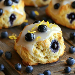 - 2 cups all-purpose flour - 1/4 cup granulated sugar - 1/2 cup unsalted butter, chilled and cubed These three ingredients form the base of your scones. All-purpose flour gives them structure. Granulated sugar adds a hint of sweetness. Unsalted butter brings richness and flavor. Use cold butter for a flaky texture. - 1 cup fresh blueberries - 1/4 cup heavy cream - 1 large egg - Zest of 1 large lemon - 1 tablespoon lemon juice Fresh blueberries burst with juice when baked. They add a sweet-tart flavor that pairs well with lemon. Heavy cream and egg help bind the dough, making it soft and tender. Lemon juice and zest add a refreshing zing. - You can swap fresh blueberries for frozen ones if needed. Just make sure to adjust baking time. - For a non-dairy option, use almond milk or coconut cream instead of heavy cream. - If you want to cut sugar, try using honey or maple syrup. Just reduce the liquid in the recipe slightly. These substitutions allow everyone to enjoy these scones. You can tailor the recipe to fit your needs while still making delicious treats! For the complete recipe, check the [Full Recipe]. First, preheat your oven to 400&deg;F (200&deg;C). This step is key for a nice, golden finish. Next, line a baking sheet with parchment paper. This makes cleanup easy and keeps the scones from sticking. In a large mixing bowl, combine the dry ingredients. Whisk together 2 cups of all-purpose flour, 1/4 cup of granulated sugar, 1 tablespoon of baking powder, and 1/2 teaspoon of salt. Make sure everything is well mixed. Now, add 1/2 cup of chilled and cubed unsalted butter to the flour mix. Use a pastry cutter or your fingers to work the butter into the flour. You want it to look like coarse crumbs. This step adds a lovely flaky texture to the scones. Next, gently fold in 1 cup of fresh blueberries and the zest of 1 large lemon. Be careful not to squash the blueberries. Their juicy goodness should stay intact. In a separate bowl, whisk together 1/4 cup of heavy cream, 1 large egg, 1 tablespoon of lemon juice, and 1 teaspoon of vanilla extract. Pour this mixture into the dry ingredients. Stir until just combined. The dough will feel a bit sticky, but that&rsquo;s okay! Turn the dough out onto a floured surface. Gently knead it a few times to bring it together. Pat the dough into a disc about 1 inch thick. Now it&rsquo;s time to cut the scones. Slice the disc into 8 wedges. Place them on the prepared baking sheet, leaving about 2 inches between each scone. Bake the scones in your preheated oven for 15-20 minutes. They should turn a lovely golden brown on top. Once baked, let them cool on the baking sheet for a few minutes before moving them to a wire rack. Enjoy the warm scent of lemon and blueberry filling your kitchen! To make light and fluffy scones, avoid overmixing the dough. Mix just until it comes together. Overmixing can lead to tough scones. You want a tender crumb that melts in your mouth. Chill the butter before using it. Cold butter creates steam while baking. This steam puffs up the scones and gives them height. Cut the butter into small cubes and chill for at least 30 minutes. To boost the lemon flavor, add more lemon zest. Zest is the outer layer of the lemon peel. It has strong, fresh flavors that brighten the scone. Just a bit more can make a big difference. You can also experiment with spices. Try a pinch of nutmeg or cinnamon. These spices can add warmth and depth to your scones. Be careful not to overpower the lemon and blueberry flavors. For a lovely finish, add a glaze. Mix powdered sugar with lemon juice to create a simple glaze. Drizzle it over the scones right after baking. This adds sweetness and a shiny look. Garnish the scones with lemon zest and fresh blueberries. This makes them more appealing. Use a small sprinkle of zest or a few berries on the plate. It makes your scones look as good as they taste. For the full recipe, check out the details above. {{image_2}} You can make your lemon blueberry scones even more exciting. One way is by adding nuts or seeds. Chopped walnuts or almonds give a nice crunch. They also add a rich flavor that pairs well with blueberries. You can try pumpkin seeds for a twist. They bring a nutty taste and a fun texture. You can also switch up the fruit. Instead of blueberries, try raspberries or strawberries. Both fruits add a sweet and tart flavor. Raspberries make the scones bright and colorful. Strawberries offer a mild sweetness that can balance the lemon. Feel free to mix different fruits for a unique taste. A lemon glaze makes your scones shine. To make it, mix powdered sugar and lemon juice. Start with one cup of sugar and add lemon juice until smooth. Drizzle this glaze over warm scones. It adds a sweet and tangy finish. If you want an alternative topping, consider powdered sugar or cream cheese. Dusting with powdered sugar gives a classic look. Cream cheese frosting adds a rich, creamy layer. You can mix cream cheese with a bit of lemon juice for a zesty kick. Savory scones can be a fun change. You can add cheese and herbs to the dough. Cheddar cheese adds a sharp flavor. Fresh herbs like rosemary or thyme create a fragrant scone. Adjust the sweetness by cutting back on sugar or using herbs instead. Try making a cheese and chive scone for a delicious breakfast. These savory scones pair well with soups or salads too. They are perfect for a brunch spread or a light lunch. To keep leftover scones fresh, you need to store them properly. Wrap each scone in plastic wrap. This method helps to seal in moisture. Place the wrapped scones in an airtight container. You can also use a large zip-top bag. Remember to squeeze out any air before sealing. Store them at room temperature for up to two days. If you want to keep them longer, freezing is a great option. You can freeze scones before or after baking. To freeze before baking, shape the dough and cut it into wedges. Arrange the wedges on a baking sheet. Freeze them for about an hour. Once firm, transfer them to a zip-top bag. They can stay frozen for up to three months. To freeze after baking, let the scones cool completely. Wrap each one in plastic wrap and place them in a bag. Thawing is easy. Simply leave them out at room temperature for a few hours. For best results, you can warm them in the oven. Reheating scones should keep them soft and tasty. The best way to do this is in the oven. Preheat your oven to 350&deg;F (175&deg;C). Place the scones on a baking sheet. Heat them for about 5 to 10 minutes. This method helps keep the scones moist. Avoid using the microwave, as it may make them tough. Enjoy your scones warm for the best flavor and texture! To make your scones fluffier, you should focus on a few key tips: - Use cold butter. It helps create steam when baking. - Don't overmix the dough. Mix just until combined. - Add baking powder as it creates lift. - Chill the dough for a short time. This can help with texture. Fluffiness comes from the right mix of cold ingredients and gentle handling. A light touch goes a long way! Yes, you can use frozen blueberries! Here are the best practices: - Keep them frozen until you mix them in. - Toss them in flour before adding to the dough. This helps them stay whole. - Note that frozen blueberries may bleed color, but they still taste great. Using frozen blueberries is a smart choice when fresh ones are not available. You can tell when your scones are done by looking for these signs: - They should be golden brown on top. - A toothpick inserted in the center comes out clean. - The edges look firm and slightly set. Perfectly baked scones will have a nice rise and a bit of crispness outside. Serving lemon blueberry scones is fun! Here are some ideas: - Pair them with a cup of tea or coffee. - Spread butter or lemon curd on warm scones. - Drizzle a simple glaze made from powdered sugar and lemon juice. These scones shine when served warm, fresh from the oven. Enjoy them with your favorite drink! For the full recipe, check out the Lemon Blueberry Delight Scones section. Lemon blueberry scones are a delicious treat that anyone can make at home. This guide gave you key ingredients, simple steps, and useful tips. You learned about variations and how to store scones for freshness. Try experimenting with flavors and sharing them with friends. With a bit of practice, you'll impress everyone with your baking skills. Enjoy the process and the tasty results!
