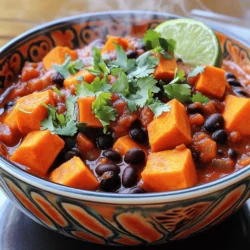 Savory Sweet Potato Black Bean Chili Recipe Idea
