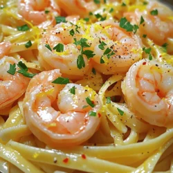 To make Lemon Butter Shrimp Pasta, you need these key items: - 8 oz linguine or spaghetti - 1 lb large shrimp, peeled and deveined - 4 tablespoons unsalted butter - 3 cloves garlic, minced - Zest and juice of 1 lemon - 1/2 teaspoon crushed red pepper flakes (optional) - Salt and black pepper to taste - 1/4 cup fresh parsley, chopped - Grated Parmesan cheese for serving (optional) You can add some optional ingredients to customize your dish: - Lemon slices for garnish - Fresh basil for extra flavor - Spinach or arugula for a green touch To make your meal complete, try pairing it with these sides: - A light garden salad - Garlic bread for dipping - Steamed vegetables for added nutrition This recipe is simple yet full of flavor. For the full recipe, check the details above! Start by boiling water in a large pot. Add salt to the water for flavor. Once the water boils, add 8 oz of linguine or spaghetti. Cook the pasta until it is al dente, which usually takes about 8 to 10 minutes. Be sure to check the package for exact times. After cooking, reserve 1/2 cup of pasta water. Drain the pasta and set it aside. Next, heat a large skillet over medium heat. Melt 2 tablespoons of unsalted butter in the skillet. Once the butter melts, add 1 lb of large shrimp that are peeled and deveined. Season the shrimp with salt and black pepper. If you like a bit of heat, add 1/2 teaspoon of crushed red pepper flakes. Cook the shrimp for about 3 to 4 minutes. They should turn pink and be cooked through. Remove the shrimp from the skillet and set them aside. In the same skillet, add the remaining 2 tablespoons of butter and 3 cloves of minced garlic. Sauté the garlic for about 1 minute until it smells great. Then, add the zest and juice of 1 lemon. Stir everything well to mix. The lemon will add a fresh, bright taste to the sauce. Now, add the drained pasta to the skillet. Toss it well with the lemon butter sauce. If the pasta seems a bit dry, slowly add the reserved pasta water until it looks good. Then, stir in the cooked shrimp and 1/4 cup of chopped fresh parsley. Make sure everything is coated nicely. Taste the dish and add more salt or pepper if you want. You can serve this delicious Lemon Butter Shrimp Pasta with grated Parmesan cheese on top if you like. When picking shrimp, choose large ones. Look for shrimp that are firm and shiny. Check for a mild sea smell. Avoid any with a strong fishy odor. Fresh shrimp should have a translucent look. If you are using frozen shrimp, make sure they are properly thawed before cooking. This helps them cook evenly. The key to a great sauce is using fresh lemon. Use both the zest and juice for full flavor. Zest will add a bright taste, while juice gives a nice acidity. Melt the butter slowly over medium heat. This helps the garlic cook well without burning. Always stir the sauce to blend the flavors. This will make the sauce rich and tasty. To avoid mushy pasta, follow the package instructions carefully. Aim for al dente, which means firm but not hard. Set a timer to check the pasta a minute before the time ends. Reserve some pasta water before draining. This water is starchy and helps to adjust the sauce later. Mix the pasta with the sauce right away to keep it from sticking. {{image_2}} You can make Lemon Butter Shrimp Pasta even better by adding vegetables. Try spinach, zucchini, or bell peppers. These veggies add color and nutrition. Sauté them with the shrimp for about 2-3 minutes. This way, they stay crisp and tasty. You can also add broccoli for a nice crunch. Just steam it lightly before mixing it in. Linguine is great, but you can use any pasta you like. Spaghetti, fettuccine, or even whole wheat pasta work well. Gluten-free pasta is a good option too. Each type gives a different taste and feel. Just make sure to cook it al dente, so it holds up with the sauce. Want more heat? Add more crushed red pepper flakes. If you prefer mild flavors, skip the spice. You can also use black pepper for a gentler kick. Taste as you go to find your perfect level. Experimenting with spices makes this dish truly your own. For the full recipe, check the details above. You can store leftover Lemon Butter Shrimp Pasta in the fridge. Place it in an airtight container. It will stay fresh for up to three days. Make sure it cools down before sealing. This helps keep the pasta from getting soggy. If you want to freeze it, use a freezer-safe container. Let the pasta cool completely. It can last for about one month in the freezer. When ready to eat, thaw it in the fridge overnight. This keeps the shrimp and flavor intact. To reheat, use a skillet on medium heat. Add a splash of water or broth. This helps to prevent dryness. Stir often until heated through. You can also use the microwave. Heat in short bursts, stirring in between. This will keep your dish tasty and fresh. Yes, you can use frozen shrimp. Just thaw them first. Place the shrimp in a bowl of cold water for about 15 minutes. Rinse and pat them dry before cooking. This will help keep the shrimp juicy. You can use olive oil instead of butter. It adds a nice flavor too. You could also try vegan butter for a dairy-free option. Both will work well in the sauce. To make it gluten-free, use gluten-free pasta. There are many options like rice or quinoa pasta. They cook similarly and taste great with the sauce. Linguine or spaghetti works best for this dish. They hold the sauce nicely. You can also use fettuccine if you prefer. Just make sure to cook it until al dente for the best texture. For the full recipe, check the Lemon Butter Shrimp Pasta section. It has all the ingredients and steps you need to create this tasty meal. Enjoy the bright flavors and simple steps! You learned how to make a tasty lemon butter shrimp pasta. We discussed key ingredients, cooking steps, and side dishes. Remember to choose fresh shrimp and avoid overcooking your pasta. You can adjust the recipe by adding veggies or using different pasta types. For storage, refrigerate or freeze leftovers properly. I hope you feel ready to create this dish with ease and enjoy every bite!