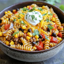 To make One Pot Taco Pasta, gather these simple ingredients: - 1 lb ground beef or turkey - 1 medium onion, diced - 2 cloves garlic, minced - 1 packet taco seasoning - 1 can (14 oz) diced tomatoes with green chilies - 3 cups low-sodium chicken broth - 8 oz elbow macaroni or rotini pasta - 1 cup frozen corn - 1 cup black beans, rinsed and drained - 1 cup shredded cheese (cheddar or Mexican blend) - Fresh cilantro, for garnish - Sour cream, for serving (optional) - Salt and pepper to taste You can change up the flavors by adding some optional ingredients: - Bell peppers for crunch - Jalapeños for heat - Black olives for a briny taste - Avocado for creaminess - Lime juice for a fresh twist To make your dish even better, consider these toppings: - Extra shredded cheese for richness - Fresh cilantro to brighten the dish - Diced green onions for a mild onion flavor - A dollop of sour cream to cool things down - Crushed tortilla chips for crunch Using these ingredients, you can create a unique and tasty One Pot Taco Pasta that fits your taste. Check out the Full Recipe for detailed steps to bring this meal to life! First, gather all your ingredients. This makes cooking smooth and easy. You will need ground beef or turkey, onions, garlic, taco seasoning, diced tomatoes, chicken broth, pasta, corn, black beans, and cheese. Make sure to have salt and pepper ready too. 1. Heat a large pot or Dutch oven over medium heat. 2. Add the ground beef or turkey. Cook until browned. This takes about 5-7 minutes. 3. If there is extra fat, drain it off. 4. Next, add the diced onion and minced garlic. Cook for 3-4 minutes. The onion should look soft. 5. Stir in the taco seasoning. Mix well so every piece of meat is coated. 6. Pour in the can of diced tomatoes and chicken broth. Bring to a simmer. 7. Once simmering, add the pasta. Make sure it is fully covered by the broth. 8. Cover the pot and cook for 10-12 minutes. Stir a few times to keep it from sticking. 9. After cooking, add frozen corn and black beans. Stir and heat for 2-3 more minutes. 10. Finally, remove the pot from heat. Mix in shredded cheese until it melts. 11. Taste and add salt and pepper if needed. - Stir the pasta often while it cooks. This helps it stay tender. - If the pasta seems too dry, add a splash of broth. - Let the dish sit for a few minutes after cooking. This helps the flavors blend. - For creaminess, add more cheese or a splash of cream before serving. Now you have a delicious One Pot Taco Pasta ready to enjoy! Don't forget to check the Full Recipe for more details. You can cut down on steps and time. Use pre-cooked meat or canned beans. This way, you skip browning the meat and save time. You can also use one-pot pasta brands. These cook faster and soak up flavor well. Just remember, the recipe stays tasty! One big mistake is overcooking the pasta. Check it often. You want it to be al dente. If you add too much liquid, it can become mushy. Use the right pasta to broth ratio. Also, don’t forget to season well. Taste as you go for the best flavor. Set up your ingredients ahead of time. Dice your onion and garlic before you start cooking. This prep saves you time later. You can also double the recipe and freeze half for later. This gives you a quick meal option on busy days. {{image_2}} You can make a tasty vegetarian version of One Pot Taco Pasta. Swap out the meat for plant-based protein like lentils or crumbled tofu. Use vegetable broth instead of chicken broth for a rich flavor. For added texture, toss in more veggies like bell peppers or zucchini. You can also use a vegan cheese to keep it dairy-free. If you need a gluten-free meal, use gluten-free pasta. Many brands offer great options that cook well in one pot. Replace the taco seasoning with a gluten-free blend. Always check that your broth is gluten-free, as some brands may contain gluten. You have many choices for protein in this dish. Ground beef is popular, but you can use ground turkey or chicken for a leaner option. For a twist, try chorizo for a spicy kick, or even shrimp for a seafood twist. Each protein brings a different flavor, making this dish versatile and fun! For the full recipe, check out the One Pot Taco Pasta section above! To keep your One Pot Taco Pasta fresh, let it cool first. Then, put it in an airtight container. It will stay good for up to three days in the fridge. If you want to save it longer, freeze it. When you are ready to eat, take the pasta out of the fridge. You can reheat it in the microwave or on the stove. If using the stove, add a splash of water or broth to keep it moist. Heat until warm, stirring often. To freeze One Pot Taco Pasta, portion it into freezer-safe bags. Squeeze out extra air before sealing. Label the bags with the date. It will last for up to three months. When you are ready to enjoy it, thaw in the fridge overnight. Then, reheat as needed. One Pot Taco Pasta lasts about 3 to 5 days in the fridge. Store it in an airtight container. Make sure it cools down before sealing. This helps keep it fresh and safe to eat. Yes, you can make One Pot Taco Pasta in advance. Cooking it a day or two ahead saves time. Just store it in the fridge. When you're ready to serve, reheat it on the stove or microwave. Add a splash of broth to keep it moist. You can serve One Pot Taco Pasta with many sides. Here are some tasty options: - Fresh salad with lime dressing - Tortilla chips with salsa or guacamole - Cornbread for a sweet touch - Sliced avocado for creaminess - Mexican street corn for more flavor One Pot Taco Pasta can be healthy, depending on your choices. Use lean ground turkey or beans for protein. Load it with veggies like bell peppers or spinach. Choose whole grain pasta for added fiber. This way, you can enjoy a tasty meal that fits a balanced diet. For more details on how to make this dish, check out the Full Recipe. This blog post covered all you need to know about One Pot Taco Pasta. We started with a list of ingredients, including options for customization. Then, I detailed step-by-step instructions to guide you through the cooking process. I offered tips to help you avoid common mistakes and save time. We also explored variations like vegetarian options and how to store leftovers. With this knowledge, you can create a delicious and versatile dish. Enjoy making your own One Pot Taco Pasta your way!