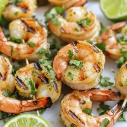 - 1 pound large shrimp, peeled and deveined - 3 tablespoons olive oil - 2 tablespoons fresh lime juice - Zest of 1 lime - 2 cloves garlic, minced - 1 teaspoon chili powder - 1/2 teaspoon cumin - 1/2 teaspoon smoked paprika - Salt and pepper to taste - Fresh cilantro, chopped, for garnish - Lime wedges, for serving - Alternative options for shrimp: You can use scallops or chicken breast instead of shrimp. Both options work well and absorb flavors nicely. - Substitutes for lime juice: If you don’t have lime, lemon juice is a great swap. It gives a similar tangy punch. - Different spices to use: Try using taco seasoning or cayenne pepper for a different flavor profile. Both add a great kick to the dish. This recipe is simple, fresh, and full of flavor. You can find the full recipe above to guide you through the steps. Enjoy cooking! To make the best chili lime grilled shrimp, start by preparing the marinade. In a large bowl, mix together: - 3 tablespoons olive oil - 2 tablespoons fresh lime juice - Zest of 1 lime - 2 cloves garlic, minced - 1 teaspoon chili powder - 1/2 teaspoon cumin - 1/2 teaspoon smoked paprika - Salt and pepper to taste Mix these ingredients well. The marinade should smell fresh and vibrant. Next, add the peeled and deveined shrimp to the bowl. I like to use my hands to ensure each shrimp gets a good coat of the marinade. Cover the bowl with plastic wrap. Let it sit in the fridge for at least 30 minutes. This allows the flavors to mix and soak into the shrimp. Now, let’s talk about grilling. Preheat your grill to medium-high heat. If you use wooden skewers, soak them in water for about 15-20 minutes. This step helps prevent burning. Once the grill is hot, begin skewering the shrimp. Thread them onto the skewers, leaving a little space between each one. This helps them cook evenly. For the cooking time, place the skewers on the grill. Cook for about 2-3 minutes on each side. You want the shrimp to turn opaque and get a slight char. Keep an eye on them! Overcooking will make them tough, and we want juicy shrimp. To check doneness, look for a nice pink color. If you see that, they are ready to enjoy. For the full recipe, check out the detailed instructions above. Marination time is key for flavor. I suggest letting the shrimp sit in the marinade for at least 30 minutes. This allows the spices to soak in. For zesting a lime, use a fine grater. Be gentle to avoid the bitter white pith. Just take off the green skin for the best taste. Shrimp cook fast. If you leave them on the grill too long, they become tough. Aim for 2-3 minutes per side. When grilling, gas heats up quickly, while charcoal gives a smoky taste. If using charcoal, make sure the coals are hot and glowing. Garnish your dish with fresh cilantro for color and flavor. Lime wedges add a nice touch, too. Serve the shrimp with rice or a fresh salad for a complete meal. This makes your dish look great and taste even better. {{image_2}} For those who love heat, spice up your shrimp! You can add diced jalapeño to the marinade. This gives the dish a nice kick. You can also switch up the chili powder. Try using chipotle powder for a smoky flavor. Paprika adds color and taste too. Want a fruity flair? Add pineapple or mango to the mix. Both fruits pair well with lime and shrimp. You can also try using coconut milk in your marinade. This adds a creamy, tropical taste. Blend it well with the lime and spices for a rich flavor. You can cook shrimp in many ways. Broiling is a great option if you don’t have a grill. Place shrimp on a broiler pan and cook until they turn pink. It takes about five minutes. You can also use an air fryer. This method gives you crispy shrimp without extra oil. Preheat your air fryer and cook for about six minutes. Enjoy experimenting with these methods! For the complete recipe, check out the Full Recipe section. To store leftover grilled shrimp, let them cool down first. Place the shrimp in an airtight container. This keeps them fresh for up to three days. You can also cover them tightly with plastic wrap. Avoid leaving shrimp out at room temperature for too long. This can lead to spoilage. To freeze shrimp, first, place them in a single layer on a baking sheet. Freeze them for about an hour until firm. Then, transfer the shrimp to a freezer-safe bag. Be sure to remove as much air as possible to prevent freezer burn. When reheating, use medium heat on the stove or grill. This helps keep the flavor intact. You may also thaw them in the fridge overnight for best results. Refrigerated grilled shrimp last about three days. If you freeze them, they can last up to three months. Always check for signs of spoilage, like an off smell or slimy texture. These signs mean it’s best to throw them away. Keeping track of how long your shrimp has been stored helps ensure safety. For the full recipe, make sure to check out the earlier sections! You can serve this dish with many sides. I recommend: - Cilantro lime rice - Fresh corn on the cob - Grilled vegetables like zucchini or bell peppers - A crisp green salad For drinks, pair it with: - A light white wine, like Sauvignon Blanc - A refreshing mojito - Sparkling water with lime These sides and drinks enhance the bright flavors of the shrimp. Yes, you can use frozen shrimp! To thaw them, place the shrimp in a bowl of cold water for about 15-20 minutes. Change the water once to speed up the process. When cooking frozen shrimp, keep an eye on the time. Grill them for about 3-4 minutes per side. Make sure they turn opaque and curl slightly to know they’re done. Chili lime grilled shrimp is naturally gluten-free and low-carb. It's a great option for many diets. However, be aware of allergens. Shellfish allergies are common, so check if your guests can eat shrimp. If you need to make it vegan, try using tofu or tempeh instead. For a full recipe, check the linked section! In this blog post, we explored how to make delicious Chili Lime Grilled Shrimp. You learned about the key ingredients, such as shrimp, spices, and lime. I shared tips for marinating and grilling to boost flavor. We also discussed common mistakes, variations, and storage options. Grilling shrimp is simple and rewarding. With these techniques, you can create a tasty dish every time. Enjoy experimenting with flavors and impressing friends at your next meal!