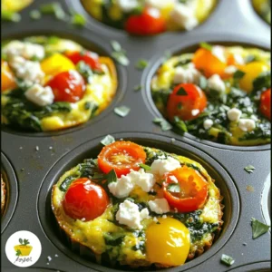 - 6 large eggs - 1 cup spinach, chopped - 1/2 bell pepper, diced (any color) - 1/2 cup cherry tomatoes, halved - 1/4 cup red onion, finely chopped - 1/2 cup feta cheese, crumbled The main ingredients create a great base for your veggie packed egg muffins. Eggs are the star here. They provide protein and a rich taste. Spinach adds color and nutrients. Bell pepper gives a nice crunch and sweetness. Cherry tomatoes bring juiciness. Red onion adds a sharp bite. Finally, feta cheese lends creaminess and tang. Together, they make a tasty treat. - 1 tsp garlic powder - 1 tsp dried oregano - Salt and pepper to taste - Cooking spray or olive oil for greasing Seasoning is key to flavor in these muffins. Garlic powder adds depth, while oregano gives warmth. Salt and pepper bring out all the tastes. Greasing the muffin tin is important. It helps the muffins come out easily after baking. You want all that goodness to stay intact. For the full recipe, refer to the guidelines above. Enjoy your cooking! - Preheat oven to 350°F (175°C). - Lightly grease the muffin tin with cooking spray or olive oil. Getting your oven ready is key. A hot oven helps the muffins rise nicely. The greased muffin tin prevents sticking. This step ensures your muffins pop out easily. - Whisk the eggs in a large bowl. - Add chopped vegetables and feta cheese. In a large bowl, crack the six eggs. Whisk them until fully combined. Next, add the chopped spinach, diced bell pepper, halved cherry tomatoes, and finely chopped red onion. Each veggie adds flavor and nutrition. Stir in the crumbled feta cheese, garlic powder, dried oregano, salt, and pepper. Mix well until everything is evenly combined. - Pour egg mixture into muffin tin. - Bake for 18-20 minutes until set and golden. Carefully pour the egg mixture into the muffin tin. Fill each cup about three-quarters full. Place the tin in the oven. Bake for 18-20 minutes. You want the muffins to be set and slightly golden on top. Once baked, let them cool for a few minutes. Then, gently remove the muffins from the tin. These muffins are now ready for breakfast or snacks! Check out the Full Recipe for more details. To make your egg muffins light and fluffy, whisk the eggs thoroughly. This step adds air and gives a nice texture. You can also adjust the seasoning to your taste. If you like it spicy, add more pepper. Prefer it mild? Just hold back on the salt. When serving warm, place the muffins on a nice platter. This makes them look appealing. You can garnish with fresh herbs like parsley or basil. These herbs add color and flavor. To reheat leftovers, use the oven or microwave. The oven keeps the muffins crispy. Heat them at 350°F for about 10 minutes. If using the microwave, warm them for 30 seconds. Use a damp paper towel to keep them moist. This method helps maintain texture and flavor. {{image_2}} You can swap out spinach, bell pepper, and onion with other veggies. Try using kale, zucchini, or mushrooms. These veggies add great taste and nutrition. Seasonal vegetables like asparagus in spring or squash in fall work well too. This keeps your muffins fresh and exciting. You can choose different cheeses for varied flavor. Cheddar, mozzarella, or goat cheese all add a unique twist. If you are dairy-free, options like almond or coconut cheese are great. They melt well and taste delicious too. You can boost your muffins with extra protein. Add diced ham, cooked turkey, or sausage for a hearty bite. For a vegan option, use crumbled tofu. It soaks up flavors and adds a nice texture. This way, everyone can enjoy these tasty muffins! Store leftover muffins in airtight containers. Glass or plastic containers work well. If stored correctly, they last up to five days in the fridge. This keeps them fresh for quick meals. To freeze egg muffins, let them cool completely. Place them in a single layer on a baking sheet. Once frozen, transfer them to a freezer bag. Remove as much air as possible. They can stay frozen for up to three months. To thaw, just leave them in the fridge overnight. Reheat in the microwave for about one minute or until warm. These muffins are perfect for meal prep. Make a batch on Sunday for easy breakfasts all week. Portion them in individual containers for grab-and-go options. They also work as snacks or lunch additions. Enjoy them warm or cold, and feel good knowing they are healthy! Yes, you can use egg whites. They are lower in calories and fat. However, they lack the rich taste of whole eggs. Whole eggs provide protein and nutrients that egg whites do not. If you want a fluffier texture, use whole eggs. You can also mix egg whites with one or two whole eggs for a balance. Veggie Packed Egg Muffins last about 4-5 days in the fridge. Store them in an airtight container. If you freeze them, they can last up to three months. Just make sure to wrap them well to avoid freezer burn. Thaw them overnight in the fridge for the best results. Yes, you can make these muffins in advance. I often bake a batch on the weekend. This way, I have healthy breakfast options all week. Just cool them completely before storing. For easy reheating, pop them in the microwave for about 30 seconds. Enjoy a quick and healthy meal whenever you need! For the complete recipe, check out the Full Recipe. These veggie-packed egg muffins combine simple ingredients with easy steps. You learned to mix eggs with fresh spinach, peppers, and feta. We covered baking, storing, and reheating tips to keep muffins fresh and tasty. Plus, there are options to swap veggies or add protein. In closing, these muffins are a versatile dish for any meal. With quick prep and storage options, you can enjoy them anytime. Try the variations to find your perfect flavor. Happy cooking!