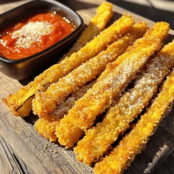 To make these tasty fries, you need: - 1 large eggplant, sliced into fries (about 1/4 inch thick) - 1 cup breadcrumbs (panko for extra crispiness) - 1/2 cup grated Parmesan cheese - 2 large eggs, beaten - 1 teaspoon garlic powder - 1 teaspoon onion powder - 1/2 teaspoon smoked paprika - Salt and pepper to taste - 2 tablespoons olive oil (for drizzling) These ingredients work together to create a crunchy, flavorful snack. The eggplant provides a soft texture inside, while the panko and cheese give a nice crispy crust. You can add extra ingredients to make these fries even better. Try these options: - Fresh herbs like parsley or basil for a fresh taste - Red pepper flakes for some heat - Grated lemon zest for a bright flavor These options allow you to customize your fries to fit your taste. If you don’t have all the ingredients, don’t worry! Here are some easy swaps: - Use regular breadcrumbs instead of panko if you prefer. - Swap Parmesan cheese with any hard cheese like Pecorino. - You can use egg substitutes like flaxseed meal mixed with water for a vegan option. These substitutions can help you make the fries with what you have on hand. Remember, the goal is to enjoy your snack! First, wash the eggplant well. Remove the ends and slice it into fries, about 1/4 inch thick. This size helps them cook evenly. If you find the eggplant bitter, sprinkle some salt over the slices. Let them sit for about 30 minutes. This step helps draw out moisture and bitterness. Rinse and pat them dry before cooking. You'll love how they taste after this prep. Now, gather your ingredients for the breading. In a large bowl, mix the breadcrumbs, grated Parmesan cheese, garlic powder, onion powder, smoked paprika, salt, and pepper. Stir well to blend all the flavors. In another bowl, beat the two eggs. This will be your wet mix. Set your breading station up with the egg bowl on one side and the breadcrumb mix on the other. This setup makes it easy to coat your eggplant fries. Preheat your air fryer to 400°F (200°C) for about 5 minutes. It’s important to have it hot before you start. Dip each eggplant fry into the beaten eggs, letting the excess drip off. Then, coat the fry in the breadcrumb mixture. Press lightly to adhere the breading well. Place the breaded fries in the air fryer basket in a single layer. Avoid overcrowding; this keeps them crispy. Drizzle a little olive oil over the top before cooking. Air fry for 15-18 minutes, flipping halfway. Check for that golden color and crisp texture. Once done, let them cool slightly before serving. Enjoy your tasty snack! To get your eggplant fries crispy, start with a dry eggplant. Salt the slices for 10-15 minutes to pull out moisture. This step helps remove bitterness and ensures they fry up nice and crisp. After salting, rinse and pat dry with paper towels. Use panko breadcrumbs for extra crunch. They create a light, airy coating that holds up during cooking. Finally, drizzle a bit of olive oil before frying. This helps achieve that perfect golden brown you want. Set up your breading station for easy coating. Use one bowl for beaten eggs and another for the breadcrumb mix. Dip each eggplant slice into the egg, letting the excess drip off. Then, press it firmly into the breadcrumb mix. Make sure to coat every side evenly. Work in small batches to avoid clumping. Overcrowding leads to soggy fries. Place the breaded fries in a single layer in the air fryer basket. This allows hot air to circulate and crisp them up well. One common mistake is skipping the salting step. This can lead to soggy fries. Another error is overcrowding the air fryer. Always leave space between the fries. If you overcrowd, they will steam instead of fry. Also, don’t forget to flip them halfway through cooking. This ensures even crispiness on both sides. Finally, check the fries as they cook. If they need more time, air fry them a bit longer for extra crunch. {{image_2}} You can spice up your eggplant fries! To make spicy Parmesan eggplant fries, add cayenne pepper to your breadcrumb mix. Start with 1/2 teaspoon and taste the blend. Adjust to your heat preference. You can also add crushed red pepper flakes for extra kick. This will give your fries a zesty flavor that’s fun to eat. Want to make a vegan version? It's easy! Instead of eggs, use a flaxseed mix. Combine 1 tablespoon of ground flaxseed with 2.5 tablespoons of water. Let it sit for about 5 minutes until it thickens. Dip your eggplant fries in this mix before coating them. Use vegan cheese or nutritional yeast instead of Parmesan. You’ll still get a tasty crunch! Don't stop at basic spices! Consider adding different flavors to your breadcrumb mix. Try Italian seasoning for a herbaceous twist. You can also mix in some lemon zest for brightness. If you love garlic, add more garlic powder to enhance the flavor. Experiment with these ideas to find your favorite combo! To keep your leftover eggplant fries fresh, let them cool first. Place them in an airtight container. You can store them in the fridge for up to three days. Make sure they are not stacked on top of each other to avoid sogginess. When you are ready to eat your leftover fries, reheating is key. Preheat your air fryer to 350°F (175°C). Arrange the fries in a single layer in the basket. Heat them for about 5-7 minutes. This method helps them regain their crunch. If you want to store your eggplant fries for longer, freezing is a great option. Lay the fries in a single layer on a baking sheet. Freeze them for about one hour until solid. Then transfer them to a freezer bag. They can last up to three months in the freezer. When you’re ready to eat, cook them straight from frozen in the air fryer. Adjust the cooking time to about 20-25 minutes for crispy fries. To make eggplant fries less bitter, you can salt them. After slicing the eggplant, sprinkle salt on the fries. Let them sit for about 30 minutes. This draws out moisture and reduces bitterness. Rinse the fries with water and pat them dry before breading. This simple step really helps improve the taste. Yes, you can use other cheeses if you want. Mozzarella gives a nice melt. Cheddar adds a sharp flavor. You can even try a mix of cheeses for fun. Just remember that different cheeses may change the texture and flavor a bit. You’ll know the eggplant fries are done when they turn golden brown. They should feel crispy to the touch. Cooking time is usually 15-18 minutes. Flip them halfway for even cooking. If they look too light, give them a few more minutes in the air fryer. Making crispy Parmesan eggplant fries is simple and fun. We covered key ingredients, step-by-step instructions, and tips for the best results. Variations like spicy or vegan options add personal flair. Proper storage keeps leftovers tasty. In conclusion, this dish is versatile and easy to love. Enjoy experimenting with flavors and techniques to find your favorite!