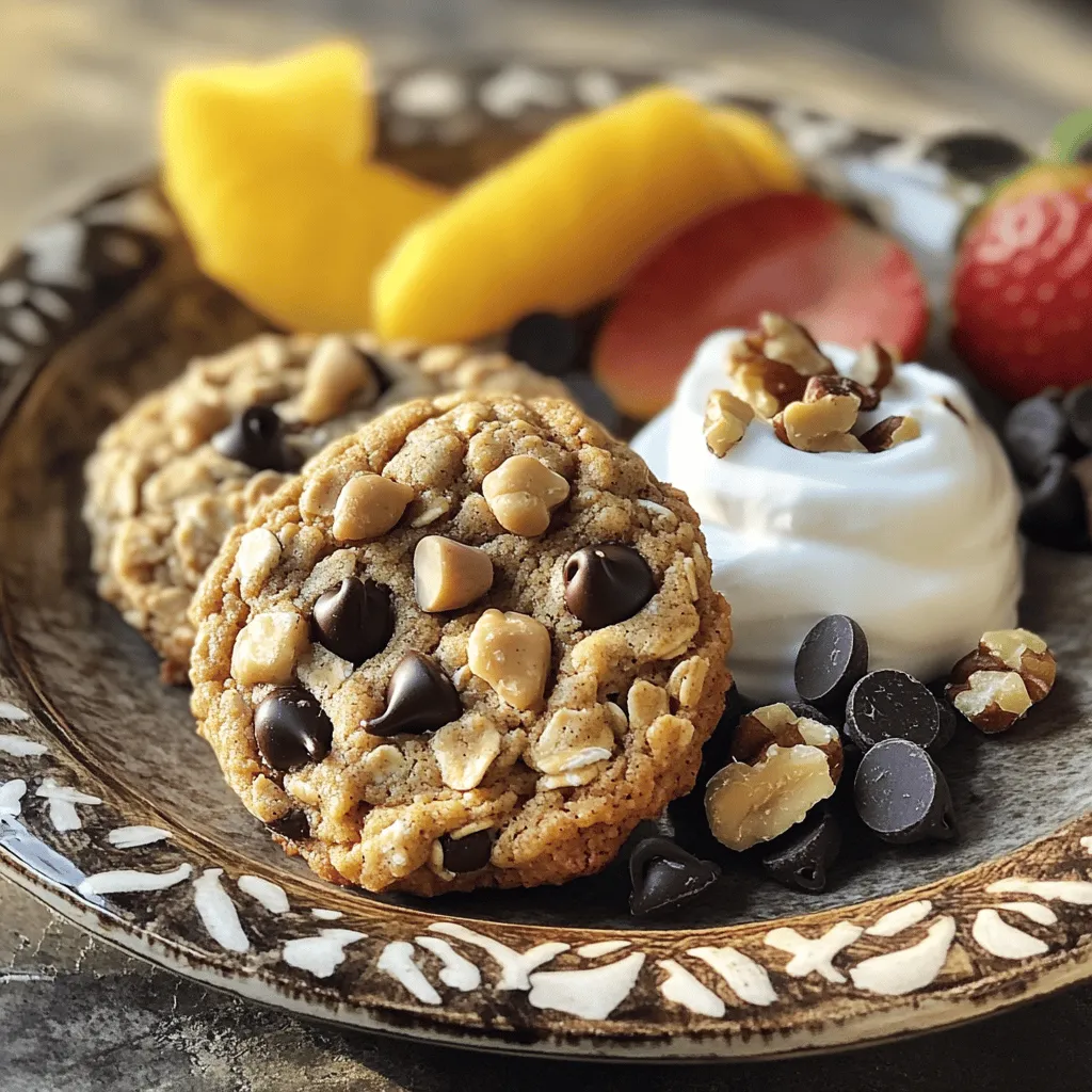 To make Peanut Butter Oatmeal Breakfast Cookies, you will need: - 1 cup natural peanut butter - 1/2 cup honey or maple syrup - 1 medium ripe banana, mashed - 1 cup rolled oats - 1/2 cup whole wheat flour - 1 teaspoon baking soda - 1/2 teaspoon cinnamon - 1/4 teaspoon salt - 1/2 cup dark chocolate chips (or raisins for a healthier option) - 1/4 cup chopped nuts (walnuts or almonds) Each measurement plays a key role. The peanut butter adds creaminess and protein. Honey or maple syrup gives sweetness. The banana helps bind the cookies and adds flavor. Rolled oats bring texture and fiber. Whole wheat flour adds whole grain goodness. Baking soda helps them rise. Cinnamon adds warmth. Salt enhances all the flavors. Dark chocolate chips or raisins add fun sweetness, while nuts provide crunch. You can switch out ingredients if needed. If you don’t like peanut butter, try almond or cashew butter. Maple syrup can replace honey for a vegan option. If you want a gluten-free choice, use gluten-free oats and flour. You can skip the chocolate chips and use dried fruit instead. For a softer cookie, add more banana or a bit of yogurt. Each alternative changes the flavor, but keeps it tasty! Start by preheating your oven to 350°F (175°C). This step is key for even baking. Next, line a baking sheet with parchment paper. This keeps the cookies from sticking. In a large bowl, add 1 cup of natural peanut butter. Pour in 1/2 cup of honey or maple syrup. Then, add 1 medium ripe banana, mashed. Mix until it becomes smooth and creamy. This blend is the heart of your cookies. In another bowl, combine 1 cup of rolled oats, 1/2 cup of whole wheat flour, and 1 teaspoon of baking soda. Add 1/2 teaspoon of cinnamon and 1/4 teaspoon of salt. Stir well. This mix gives your cookies great flavor and texture. Gradually add the dry mix to the wet ingredients. Stir until everything is well combined. Now, fold in 1/2 cup of dark chocolate chips and 1/4 cup of chopped nuts. Use a tablespoon to scoop the dough. Place each scoop on the prepared baking sheet, leaving space between them. Flatten each cookie slightly with the back of the spoon. Bake the cookies in the preheated oven for 12-15 minutes. Watch for golden edges and set centers. Once baked, remove them from the oven. Let the cookies cool on the baking sheet for 5 minutes. Afterward, transfer them to a wire rack to cool completely. Enjoy your delicious breakfast cookies! To get the best texture, use natural peanut butter. It has no added oils. This gives your cookies a rich, nutty flavor. Make sure your banana is ripe. A ripe banana adds sweetness and moisture. When mixing, blend the wet and dry ingredients well. You want a thick dough. If your dough seems too dry, add a tiny splash of milk. One common mistake is overbaking. Keep an eye on your cookies. They should be golden at the edges but soft in the center. If you use too much flour, your cookies will be dry. Always measure your flour correctly. Another mistake is skipping the cooling step. Let them cool before moving them. This helps them set properly. To boost flavor, try adding a pinch of sea salt on top before baking. This balances the sweetness. You can also mix in different spices like nutmeg or ginger for a twist. Swap dark chocolate chips for peanut butter chips if you want more peanut flavor. For a fruity touch, add dried cranberries or chopped dates. {{image_2}} You can swap some ingredients for healthier choices. Use almond butter instead of peanut butter. This change adds a nice flavor twist. You can also use almond flour instead of whole wheat flour. This option makes the cookies gluten-free and adds a nutty taste. For sweetness, try using mashed dates or agave nectar in place of honey. These swaps keep the cookies tasty while making them better for you. Feel free to play with flavors in these cookies. You can add different nuts like pecans or hazelnuts. These nuts bring extra crunch and flavor. If you love chocolate, try adding cocoa powder to the dough. You can also mix in peanut butter chips or white chocolate chips for a fun twist. Dried fruits like cranberries or apricots work great too! They add chewiness and a sweet touch. To make these cookies vegan, use maple syrup instead of honey. You can also skip the banana and replace it with applesauce. This keeps the cookies moist and adds natural sweetness. For gluten-free cookies, use gluten-free rolled oats and almond flour. These options make the cookies friendly for more diets without losing taste. Enjoy experimenting with these variations to find your perfect cookie! Store your Peanut Butter Oatmeal Breakfast Cookies in an airtight container. This keeps them fresh longer. Use parchment paper between layers to avoid sticking. Place the container in a cool, dry spot away from sunlight. You can freeze these cookies for later use. First, let them cool completely. Then, place them in a single layer on a baking sheet. Freeze them for about one hour. Once frozen, transfer them to a freezer bag. Remove as much air as possible to prevent freezer burn. These cookies last about one week at room temperature. For the best taste and texture, eat them fresh. If frozen, they can last up to three months. To enjoy, thaw them in the fridge overnight or warm them in the oven for a few minutes. Peanut Butter Oatmeal Breakfast Cookies last about a week when stored properly. Keep them in an airtight container at room temperature. You can also store them in the fridge for extra freshness. The cookies may last longer but can lose some of their soft texture. Yes, you can use quick oats. They will change the texture slightly. Quick oats absorb moisture faster, making the cookies a bit softer. If you prefer a chewier cookie, stick with rolled oats. You can use maple syrup or agave nectar instead of honey. Both options add sweetness and keep the cookies moist. If you want, you can also use brown sugar. Just mix it well with the wet ingredients. Yes, these cookies are great for meal prep. They are easy to make and store. You can bake a big batch and grab them for breakfast or snacks. They work well with smoothies or yogurt for a complete meal. To make the cookies softer, add an extra banana or a bit more peanut butter. You can also bake them for a shorter time. For chewier cookies, try using more rolled oats or chill the dough before baking. You now understand the key elements to make great Peanut Butter Oatmeal Breakfast Cookies. We covered the main ingredients, how to mix and bake, and tips for perfect texture. You learned about healthy swaps and flavor variations to try. Lastly, we explored storage methods to keep cookies fresh. Use this guide to create delicious treats that fit your taste and needs. Enjoy experimenting in the kitchen and share your tasty results!