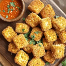 Here are the ingredients you need for crispy air fryer tofu nuggets: - 14 oz firm tofu, pressed and cubed - 1 cup breadcrumbs (panko for extra crunch) - 1/2 cup cornstarch - 1 teaspoon garlic powder - 1 teaspoon onion powder - 1 teaspoon smoked paprika - 1/2 teaspoon black pepper - 1/2 teaspoon salt - 2 tablespoons soy sauce - 1 tablespoon olive oil - Optional: dipping sauce (sweet chili or vegan ranch) These ingredients work together to make delicious, crispy nuggets. Firm tofu gives a nice texture, while panko breadcrumbs add that extra crunch. The spices bring flavor that makes each bite great. Soy sauce and olive oil add moisture and richness. Feel free to choose a dipping sauce that you love for an extra kick! Pressing the Tofu Start by pressing the tofu. This step is key. It helps remove extra moisture. Wrap the tofu in a clean kitchen towel. Then, place a heavy object on top. Leave it for about 20 minutes. This will make your nuggets crispier. Cutting the Tofu into Cubes After pressing, you need to cut the tofu. Slice it into bite-sized cubes. Aim for about 1 inch in size. This size helps with even cooking and crunch. Coating the Tofu with Dry Mixture Now, let’s coat the tofu. In a large bowl, mix cornstarch, garlic powder, onion powder, smoked paprika, black pepper, and salt. Toss the cubed tofu in this dry mixture. Make sure each piece is evenly coated. This adds flavor and helps the breading stick. Adding Soy Sauce and Olive Oil Next, drizzle soy sauce and olive oil over the coated tofu. Gently mix until all pieces are covered. Let the tofu marinate for about 10 minutes. This step adds great taste to your nuggets. Dredging Tofu Nuggets in Breadcrumbs Now, it’s time to bread the tofu. Take each tofu cube and dredge it in the breadcrumbs. Press down slightly to help them stick. This will give your nuggets a nice, crunchy exterior. Air Frying Instructions Preheat your air fryer to 400°F (200°C). Arrange the breaded tofu nuggets in a single layer in the air fryer basket. Cook in batches if needed. Air fry for 10 to 12 minutes. Shake the basket halfway through. This helps them cook evenly and turn golden brown. To get your tofu nuggets crispy, start with pressing the tofu. Pressing removes extra moisture, which helps the nuggets cook better. Wrap the tofu in a towel and place a heavy item on it for about 20 minutes. This step is key to achieving that crispy texture. Using panko breadcrumbs also makes a big difference. Panko is lighter and crunchier than regular breadcrumbs. It gives your nuggets a nice, airy crunch that is hard to resist. Be sure to coat each piece well with panko for the best results. For cooking delicious tofu nuggets, the right air fryer settings matter. I recommend setting your air fryer to 400°F (200°C). This high heat helps to brown the nuggets perfectly while keeping them tender inside. Cook the nuggets for about 10 to 12 minutes. Remember to shake the basket halfway through cooking. This ensures even cooking and perfect crispiness all around. When it comes to serving, dipping sauces can make your tofu nuggets shine. Sweet chili sauce adds a nice kick, while vegan ranch offers a creamy balance. Both pair well with the crispy nuggets. You can also serve these nuggets with fresh veggies or a light salad. They make a great snack or a tasty addition to any meal. Enjoy your crispy tofu nuggets! {{image_2}} Spicy Tofu Nuggets To add heat to your nuggets, mix in some cayenne pepper or red pepper flakes. You can also use spicy sauce in the marinade. This will give your nuggets a bold kick. Adjust the spice level to suit your taste. Herb-Infused Nuggets For a fresh twist, add dried herbs like oregano or thyme into the dry mix. You can also use fresh herbs if you have them. Basil or parsley will bring bright flavors to your tofu. This makes the dish more aromatic and flavorful. Substituting Breadcrumbs If you need a gluten-free option, use crushed gluten-free crackers or cornmeal instead of breadcrumbs. This keeps the crunch while ensuring it fits your diet. Just check the labels to ensure they are truly gluten-free. Alternative Coatings Another option is to coat the tofu in ground almonds or chickpea flour. These alternatives add a unique taste and texture. They are also rich in protein, making your meal even more nutritious. - Refrigeration Tips: Place the tofu nuggets in an airtight container. They stay fresh for about 3 to 4 days in the fridge. Make sure they cool down before sealing. This helps keep them crispy. - Freezing Instructions: For longer storage, freeze the nuggets. Arrange them on a baking sheet in a single layer. Freeze until solid, then move them to a freezer bag. They last up to 2 months this way. - Best Methods for Reheating: The air fryer is the best method to reheat these nuggets. Preheat to 350°F (175°C) and cook for about 5 to 7 minutes. This keeps them crispy. You can also use an oven. Preheat it to 375°F (190°C) and bake for 10 to 12 minutes. Avoid microwaving, as it makes them soggy. No, soft tofu does not work well here. Firm tofu holds its shape. It gives you that nice crunch you want. Soft tofu can break apart and become mushy. Stick with firm tofu for best results. To get extra crispy nuggets, follow these tips: - Press the tofu well to remove moisture. - Use panko breadcrumbs instead of regular ones for more crunch. - Coat the tofu in cornstarch before the breading. - Air fry at a high temperature, around 400°F (200°C). These steps ensure your nuggets turn out crispy and delicious! Yes, air fryer tofu nuggets can be healthy! They use less oil than deep frying, reducing calories and fat. Tofu is a good source of protein and contains healthy fats. You can also control the salt and seasoning. Pair with fresh veggies or a salad for a balanced meal. Enjoy these nuggets guilt-free! This article shared a simple way to make crispy tofu nuggets. We looked at essential ingredients and key steps for preparation. I offered tips for the best crisp and air fryer settings. You can even try flavored or gluten-free variations. Finally, proper storage and reheating tips help keep your nuggets fresh. Enjoy making these tasty treats anytime! They are a fun and healthy snack for everyone.