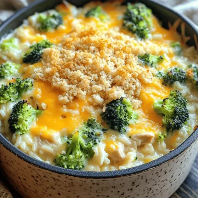 Cheesy Broccoli Chicken Rice Casserole One Pot Recipe