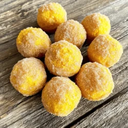 To make tasty air fryer pumpkin donut holes, gather these key items: - 1 cup canned pumpkin puree - 1/4 cup granulated sugar - 1/4 cup brown sugar, packed - 1 large egg - 1 teaspoon vanilla extract - 2 cups all-purpose flour - 2 teaspoons baking powder - 1 teaspoon pumpkin pie spice - 1/2 teaspoon salt - 1/4 teaspoon baking soda - 1/4 cup milk (whole or almond) - 1/4 cup unsalted butter, melted - Cinnamon sugar (1/2 cup granulated sugar mixed with 1 tablespoon ground cinnamon for coating) You can add fun twists to your donut holes with these extras: - Chopped nuts for crunch - Mini chocolate chips for sweetness - A dash of nutmeg for extra spice - Different flavored extracts, like almond or maple If you need to swap some items, try these options: - Use fresh pumpkin if you have it, but cook and puree it first. - Substitute coconut oil for butter for a dairy-free option. - For gluten-free, use a gluten-free flour blend. - Swap almond milk with any plant-based milk you prefer. These choices help you make the recipe your own while keeping it tasty and fun! To make the batter, start with a large bowl. Add the canned pumpkin puree, granulated sugar, brown sugar, egg, and vanilla extract. Mix these ingredients until smooth. In another bowl, blend the flour, baking powder, pumpkin pie spice, salt, and baking soda. This makes your dry mix. Gradually add the dry mix to the wet mix. Alternate with the milk to keep the batter smooth. Stir until just combined. Finally, pour in the melted butter and mix well. Your batter should be thick but easy to work with. Now, it's time to shape the donut holes. Use a spoon or small cookie scoop. Form small dough balls, about 1 inch in size. Make sure they are round and even. This helps them cook well. If you want, line the air fryer basket with parchment paper. This stops the dough from sticking. Place the dough balls in a single layer in the basket. Leave some space between them. This allows for even cooking. Preheat the air fryer to 350°F (175°C). Once it's hot, cook the donut holes for 8-10 minutes. Flip them halfway through for even browning. They should turn golden when done. You might need to cook them in batches. After cooking, toss the warm donut holes in cinnamon sugar. Make sure they are fully coated. Let them cool slightly, then enjoy the warm treat! To get soft and fluffy donut holes, mix the wet and dry ingredients well. Don’t overmix. The batter should be thick but smooth. If it feels too dry, add a bit more milk. This helps keep the donut holes moist. Air fryers can vary a lot. Most models work well at 350°F (175°C). If your air fryer has a temperature dial, set it to this temperature. Cook for 8-10 minutes. Check them halfway and flip for even cooking. If your air fryer cooks fast, check them a minute early. These donut holes taste best warm. Serve them right after coating in cinnamon sugar. You can pair them with a hot drink like coffee or tea. For a fun twist, add a drizzle of icing or melted chocolate on top. Enjoy! {{image_2}} You can change the flavor of your donut holes easily. Try adding chocolate chips for a sweet twist. A tablespoon of orange zest can brighten the taste. For a spiced kick, mix in a bit of cayenne pepper or ginger. You can also swap pumpkin pie spice with apple pie spice for a fun change. You can make these donut holes gluten-free by using almond flour or a gluten-free blend. For a dairy-free version, use coconut milk instead of regular milk. You can also replace butter with coconut oil. These changes keep the taste great while fitting different diets. Toppings can add fun flair to your donut holes. In fall, drizzle maple glaze for a sweet touch. During winter, sprinkle crushed peppermint on top. You can also roll the holes in powdered sugar for a classic look. Seasonal toppings make these treats feel special and festive. Store leftover pumpkin donut holes in an airtight container. This keeps them fresh. Place a paper towel inside to absorb moisture. The donut holes stay soft and tasty this way. Keep them at room temperature for up to two days. If you need them to last longer, refrigerate them for up to a week. To reheat your donut holes, use an air fryer or oven. Preheat your air fryer to 350°F (175°C). Heat the donut holes for about 3-5 minutes. This makes them warm and crisp again. If using an oven, set it to 350°F (175°C) and heat for 5-7 minutes. Avoid using the microwave, as it can make them soggy. You can freeze pumpkin donut holes for later use. Place them in a single layer on a baking sheet. Put the sheet in the freezer until they are solid. Once frozen, transfer them to a freezer bag. Label the bag with the date. They can last up to three months in the freezer. To enjoy, thaw them in the fridge overnight before reheating. You can tell the donut holes are done by their color. They should be golden brown. You can also insert a toothpick in the center. If it comes out clean, they are ready. Cooking them for 8-10 minutes usually works well. Make sure to flip them halfway for even cooking. Yes, you can use fresh pumpkin. First, you need to cook and puree it. Roast or steam the pumpkin until it is soft. Let it cool, then mash it until smooth. Use the same amount as the canned pumpkin in the recipe. Just keep in mind that fresh pumpkin may have more moisture. You might need to adjust the flour. To reheat donut holes, use the air fryer. Set it to 350°F (175°C) for about 3-5 minutes. This method keeps them warm and crispy. You can also use a microwave, but they may lose their crispiness. If you choose the microwave, heat for 10-15 seconds at a time. Enjoy them warm for the best taste! You now have all the tools to make tasty pumpkin donut holes. We covered the key ingredients, step-by-step instructions, and helpful tips. You learned how to customize flavors and store leftovers for later. Enjoy experimenting with this recipe in your kitchen. Perfecting these donut holes can lead to delightful treats for you and your loved ones. Happy frying!