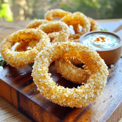 Crispy Air Fryer Onion Rings with Ranch Dip Recipe