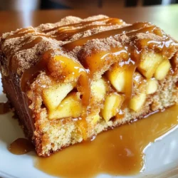 To make the Caramel Apple Cinnamon Roll Cake, you need the following ingredients. Each one plays a key role in the flavor and texture of the cake. - 2 cups all-purpose flour - 1 tablespoon baking powder - ½ teaspoon salt - 1 teaspoon ground cinnamon - ½ cup unsalted butter, softened - 1 cup granulated sugar - 2 large eggs - 1 teaspoon vanilla extract - 1 cup milk - 2 cups apples, peeled and diced - ½ cup brown sugar - 1 tablespoon ground cinnamon (for filling) - 1 cup caramel sauce (store-bought or homemade) Each ingredient contributes to a delightful mix of sweet and spicy flavors. The flour gives structure, while the apples add moisture. The spices bring warmth, making this cake a perfect treat for any occasion. Using quality ingredients is key to achieving the best taste. Enjoy your baking! 1. Preheat the oven and prepare the baking dish: First, set your oven to 350°F (175°C). While it heats, grease a 9x13 inch baking dish. This step makes sure the cake does not stick. 2. Combine and mix dry ingredients: In a large bowl, whisk together 2 cups of all-purpose flour, 1 tablespoon of baking powder, ½ teaspoon of salt, and 1 teaspoon of ground cinnamon. This mix gives the cake its structure and flavor. 3. Cream butter and sugar: In another bowl, cream ½ cup of softened unsalted butter with 1 cup of granulated sugar. Beat them together until the mix is light and fluffy. This process adds air and makes the cake soft. 1. Mix wet ingredients and combine mixtures: Now, add 2 large eggs, 1 teaspoon of vanilla extract, and 1 cup of milk to the butter-sugar mix. Beat these together until well mixed. 2. Fold in diced apples: Gently fold in 2 cups of peeled and diced apples. This adds sweetness and moisture to the batter. Make sure the apples are evenly distributed. 1. Prepare and layer the filling: In a small bowl, combine ½ cup of brown sugar with 1 tablespoon of ground cinnamon for the filling. 2. Swirl the filling through the batter: Pour half of the cake batter into your greased baking dish. Sprinkle half of the brown sugar-cinnamon mix on top. Then, pour the rest of the batter over it. Finally, sprinkle the remaining sugar-cinnamon mix on top. 3. Bake the cake: Use a knife to gently swirl the filling through the batter. This creates a nice marbled effect. Bake the cake for 30-35 minutes. Check if it’s done by inserting a toothpick in the center; it should come out clean. - Importance of ingredient temperature: Use room temperature eggs and butter. This helps the batter mix well. Cold ingredients can lead to a dense cake. - How to avoid overmixing: Mix the batter until just combined. Overmixing can make the cake tough. You want a soft, fluffy texture. - Oven temperature accuracy: Always preheat your oven. An accurate temperature ensures even baking. Use an oven thermometer to check if needed. - Checking for doneness: Insert a toothpick into the center. If it comes out clean, the cake is done. If it has batter, bake a bit longer. - Best ways to serve: Cut the cake into squares and serve warm. A drizzle of caramel on top makes it extra special. - Pairing with ice cream or whipped cream: Top each slice with a scoop of vanilla ice cream. Whipped cream also adds a nice touch. The creaminess balances the sweet, warm cake. {{image_2}} You can easily change the flavor of your caramel apple cinnamon roll cake. Try using different apples. Granny Smith apples give a tart taste. Honeycrisp apples add sweetness. Each type of apple brings a unique flavor. You can also swap out sweeteners. If you want less sugar, use honey or maple syrup. These options add a hint of flavor and reduce processed sugar. For those who need gluten-free options, use gluten-free flour instead of all-purpose flour. Make sure to check that your baking powder is gluten-free. This way, everyone can enjoy this tasty treat. If you want vegan adaptations, replace the eggs with flax eggs. Mix one tablespoon of flaxseed meal with three tablespoons of water. Let it sit until it thickens. You can also use plant-based milk and vegan butter. To make the cake even better, add nuts or dried fruits. Chopped walnuts or pecans give a nice crunch. Dried cranberries or raisins add a sweet touch. Just fold them in gently when mixing the batter. This adds more layers of flavor and texture to your cake. To store your leftover caramel apple cinnamon roll cake in the refrigerator, follow these steps: - Allow the cake to cool completely. - Cut into slices for easy serving. - Place the slices in an airtight container. - Store in the fridge for up to 3 days. This keeps the cake moist and fresh. You can also cover it with plastic wrap if you don’t have a container. If you want to save the cake for later, freezing is a great option. Here’s how to do it: - Allow the cake to cool completely. - Cut it into slices or leave it whole. - Wrap each piece tightly in plastic wrap. - Place the wrapped cake in a freezer-safe bag or container. - Freeze for up to 3 months. When you’re ready to enjoy it, thaw the cake overnight in the fridge. Reheat slices in the microwave for about 20-30 seconds. To keep your cake fresh for longer: - Always store the cake in an airtight container. - Make sure it's completely cool before sealing. - Avoid direct sunlight or heat sources. Following these tips helps prevent the cake from drying out or absorbing odors. Enjoy your delicious caramel apple cinnamon roll cake whenever you like! To check if the cake is done, look for a few signs. First, the edges should pull away slightly from the pan. Next, the top should be golden brown. Finally, insert a toothpick in the center. If it comes out clean, the cake is ready. If there is wet batter on the toothpick, bake for a few more minutes. Yes, you can make this cake ahead of time. Bake the cake and let it cool completely. Then, wrap it tightly in plastic wrap. You can store it in the fridge for up to three days. You can also freeze it for longer storage. Just make sure to thaw it in the fridge before serving. If your batter is too thick, don’t worry! You can add a bit of milk to thin it out. Start with one tablespoon at a time. Mix gently until you reach the desired consistency. Avoid overmixing, as it can change the texture of the cake. Absolutely! Using homemade caramel sauce adds a special touch. Make sure it is not too thick. If it is, warm it slightly to make it easier to drizzle. You can find many simple recipes online for making caramel sauce at home. Just be careful when cooking sugar, as it can get very hot. This blog post covered how to make a delicious apple cake, from ingredients to storage. We explored essential tips for mixing, baking, and serving to ensure your success. Remember to use the right ingredient temperatures and check your oven’s heat. Variations like different apples or gluten-free options can make the recipe yours. Enjoy your baking journey! With the right skills and care, your apple cake will be a hit!
