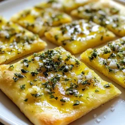 To make garlic herb flatbread, you need: - 2 cups all-purpose flour - 1 teaspoon instant yeast - 1 teaspoon salt - 1 tablespoon olive oil - 3/4 cup warm water (110°F) - 4 cloves garlic, minced - 1 tablespoon fresh rosemary, chopped - 1 tablespoon fresh thyme, chopped - 1 tablespoon fresh parsley, chopped - Extra olive oil for brushing - Sea salt for sprinkling For the best results, stick to the measurements above. You can change the flour. Use whole wheat flour for a nutty flavor. If you lack instant yeast, use active dry yeast. Just make sure to activate it first in warm water. If you don’t have fresh herbs, use dried ones. Use about one teaspoon of each dried herb to replace fresh ones. Fresh herbs make a big difference in flavor. Rosemary brings a warm, earthy taste. Thyme adds a hint of freshness. Parsley gives a nice, bright finish. If you can't find these fresh herbs, grow your own. They are easy to care for and add great taste to many dishes. You can also explore other herbs like basil or oregano for different flavors. These small changes can make your flatbread feel like a new dish each time! To start, grab a mixing bowl. Add 2 cups of all-purpose flour, 1 teaspoon of instant yeast, and 1 teaspoon of salt. Stir these dry ingredients well. Next, make a small well in the center. Pour in 1 tablespoon of olive oil and 3/4 cup of warm water. The water should be about 110°F. Mix until a rough dough forms. Now, turn the dough out onto a floured surface. Knead it for 5 to 7 minutes. You want it to be smooth and elastic. This step is key for good texture. Once your dough is ready, place it in a lightly oiled bowl. Cover the bowl with a cloth. Now, let it rise in a warm spot for about 1 hour. You want the dough to double in size. This makes the flatbread light and fluffy. After the dough has risen, preheat your oven to 475°F (245°C). Next, punch down the dough gently. Divide it into 4 equal pieces. Roll each piece into a ball. On a floured surface, roll out each ball. Make it into a rectangle or oval shape, about 1/4 inch thick. In a small bowl, mix 4 cloves of minced garlic with 1 tablespoon each of chopped rosemary, thyme, and parsley. Spread this herb mixture evenly over each flatbread. Brush each flatbread lightly with olive oil and sprinkle some sea salt on top. Place them on a baking sheet lined with parchment paper. Bake for 8 to 10 minutes, until they are golden brown. When they’re done, remove the flatbreads from the oven. Let them cool slightly before serving. Enjoy them warm with dips or as a side! To make great flatbread, follow these tips: - Use fresh herbs for strong flavor. - Measure flour accurately using a spoon and level. - Knead the dough until smooth; this helps the rise. - Keep your oven hot at 475°F for a good bake. - Use parchment paper to prevent sticking. Avoid these common errors: - Don’t skip the rising time; it makes the bread light. - Don’t use cold water; warm water helps the yeast. - Avoid overworking the dough; it can become tough. - Don’t crowd the flatbreads on the baking sheet; give them space. To get the best texture: - Roll out the dough evenly to about 1/4 inch thick. - Aim for a soft and slightly chewy flatbread. - Brush with olive oil before baking for a crispy crust. - Bake until just golden; too long will dry them out. {{image_2}} You can make garlic herb flatbread even better. Adding cheese is a great idea. Try mozzarella for a gooey texture or feta for a tangy twist. You can also sprinkle some red pepper flakes for heat. Mixing in spices like cumin or smoked paprika adds depth. Each change can make the flatbread unique. This flatbread pairs well with many dips. Hummus is a classic choice. It’s creamy and rich. You can also try tzatziki, which brings a cool touch. For something warm, serve it with spinach artichoke dip. These dips enhance the garlic flavor and add fun to your meal. You can switch herbs based on the season. In spring, use fresh basil or mint for a bright taste. In summer, try adding dill or cilantro for a fresh vibe. Fall is perfect for sage or oregano. Each herb brings its own flavor profile to the flatbread. Get creative and mix what you love! To keep your leftover flatbreads fresh, place them in an airtight container. You can also wrap them in plastic wrap or aluminum foil. Store them at room temperature for up to two days. If you want them to last longer, refrigerate them. Just make sure to wrap them well to prevent drying out. If you have extra flatbreads, freezing them is a great option. First, let them cool completely. Then, stack the flatbreads with parchment paper between each one. Wrap the stack tightly in plastic wrap, then place it in a freezer bag. They can last up to three months in the freezer. When you’re ready to enjoy them, just take them out and let them thaw in the fridge. Reheating flatbreads can bring back their fresh taste. For best results, preheat your oven to 350°F (175°C). Place the flatbreads on a baking sheet and cover them loosely with foil. Heat for about 5-7 minutes. This method keeps them soft and warm. You can also reheat them in a skillet over medium heat for a few minutes on each side. This gives them a nice crisp texture. Enjoy your flatbreads warm! Yes, you can use whole wheat flour. It adds a nutty flavor and more fiber. Start with 1 cup of whole wheat flour and 1 cup of all-purpose flour. This mix keeps the flatbread light but adds health benefits. You can use dried herbs if you don’t have fresh ones. Use about one teaspoon of dried herbs for each tablespoon of fresh herbs. Dried parsley, thyme, or oregano work well. Just remember that dried herbs taste stronger, so adjust to your liking. Homemade flatbread lasts about three days at room temperature. Store it in a sealed bag to keep it fresh. You can also freeze it for up to three months. Just wrap it well in plastic wrap before freezing. This blog post walks you through making perfect flatbreads. You learned about key ingredients, measurements, and special herbs. The step-by-step guide detailed how to prepare, rise, and bake the dough. Tips shared best practices and common mistakes to avoid. You can also explore tasty variations and great dips. Finally, I provided storage tips for leftovers and answers to common questions. Enjoy making your flatbreads and experiment with flavors. You’ll love the results!