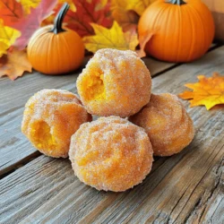 - 1 cup all-purpose flour - 1 teaspoon baking powder - 1/4 teaspoon baking soda - 1/2 teaspoon ground cinnamon - 1/4 teaspoon nutmeg - 1/4 teaspoon salt I use all-purpose flour for a light texture. Baking powder and baking soda help the donut holes rise. Ground cinnamon and nutmeg give them a warm, fall flavor. Salt balances the sweetness in the dough. - 1/3 cup granulated sugar - 1/2 cup canned pumpkin puree - 1 large egg - 1/4 cup milk - 1 teaspoon vanilla extract Granulated sugar adds sweetness, while pumpkin puree provides moisture. The egg binds everything together. Milk makes the mixture smooth, and vanilla gives a lovely aroma. - 1/2 cup unsalted butter (for frying) - 1/4 cup granulated sugar (for coating) - 1 teaspoon ground cinnamon (for coating) Unsalted butter is best for frying, as it has a rich flavor. The cinnamon sugar coating adds a sweet crunch to the warm donut holes. Together, these ingredients create a delightful treat. 1. First, grab a medium bowl. Whisk together the dry ingredients: - 1 cup all-purpose flour - 1 teaspoon baking powder - 1/4 teaspoon baking soda - 1/2 teaspoon ground cinnamon - 1/4 teaspoon nutmeg - 1/4 teaspoon salt This mix gives flavor and structure to our dough. 2. In another bowl, combine your wet ingredients: - 1/3 cup granulated sugar - 1/2 cup canned pumpkin puree - 1 large egg - 1/4 cup milk - 1 teaspoon vanilla extract Stir them well until the mixture is smooth. 3. Next, slowly add the dry mix to the wet mix. Use a spatula to fold it in. Stop mixing once you see a few lumps. Overmixing can make your donut holes tough. 1. In a deep pan, heat 1/2 cup of unsalted butter over medium heat. You want it hot but not smoking. Aim for about 350°F (175°C). 2. While the butter heats, form the dough into small balls. I like using a small cookie scoop for this. Aim for about 1 inch in diameter. 3. Carefully drop the dough balls into the hot butter. Fry them in small batches to avoid crowding. This helps them cook evenly. Fry until golden brown, about 2-3 minutes per side. Use a slotted spoon to remove them. Let them drain on paper towels. 1. To make the cinnamon sugar coating, mix together: - 1/4 cup granulated sugar - 1 teaspoon ground cinnamon 2. While your donut holes are warm, roll them in the cinnamon sugar. Make sure they are fully coated for the best flavor. 3. Serve your donut holes warm. They taste best fresh out of the fryer. Enjoy every bite of these pumpkin churro donut holes! To make the best pumpkin churro donut holes, focus on the batter. Overmixing can lead to tough donut holes. Mix just until the dry and wet ingredients blend. A few lumps are fine. Next, frying temperature is key. Heat the butter to about 350°F. Use a thermometer or test with a small dough ball. It should sizzle when you drop it in. If the oil is too hot, the outside will burn before the inside cooks. You can make these donut holes even tastier by adding spices. Try adding ginger or cloves for a warm kick. You could also mix in some chocolate chips for a sweet twist. These small changes can elevate the flavor profile and make your treat unique. Serving matters just as much as taste. Place your donut holes in a lovely bowl. Dust them with extra cinnamon sugar for an eye-catching look. You can also add a drizzle of caramel or chocolate sauce on top. This not only makes them look appealing but adds more flavor. Enjoy your beautiful creation! {{image_2}} You can change up the flavors in pumpkin churro donut holes. Instead of just cinnamon, try adding ginger or allspice for a warmer taste. You can also swap vanilla extract with almond extract for a nutty twist. If you love chocolate, add mini chocolate chips to the dough. For a caramel touch, drizzle warm caramel sauce over the donut holes before serving. For gluten-free options, use a gluten-free flour blend. This way, you can enjoy the same great taste without the gluten. If you need a dairy-free alternative, use almond milk or oat milk instead of regular milk. For frying, use coconut oil or vegetable oil. These swaps keep the flavor while fitting your dietary needs. You can easily change the number of donut holes you make. If you want more, simply double the recipe. For fewer servings, halve the ingredients. This way, you can adjust based on your needs. Remember, the cooking time may vary with different batch sizes, so keep an eye on them while frying. To store leftover pumpkin churro donut holes, place them in an airtight container. Keep them at room temperature for up to two days. For longer storage, you can refrigerate them for up to a week. Avoid stacking them too tightly to prevent them from becoming squished. To reheat your donut holes, set your oven to 350°F (175°C). Spread them out on a baking sheet. Heat for about 5-7 minutes until warm. This method keeps them soft and fresh. You can also microwave them for about 10-15 seconds if you're in a hurry. Just be careful not to overheat, or they may get tough. You can freeze pumpkin churro donut holes before or after frying. If freezing raw, form the balls and freeze them on a baking sheet for about an hour. Once frozen, transfer them to a freezer bag. For fried donut holes, let them cool completely before freezing. They will last up to three months. To enjoy, reheat from frozen in the oven. Yes, you can prepare the dough a few hours in advance. Here are some tips for preparing in advance: - Mix the dry ingredients and the wet ingredients separately. - Combine them just before frying to keep the dough fresh. - Store the mixed dough in the fridge for up to 2 hours. - If you want to freeze, shape the dough into balls and freeze them. Fry them straight from the freezer. If you don’t have pumpkin puree, you can use other ingredients for flavor and consistency: - Use applesauce for a sweet and moist alternative. - Mashed sweet potatoes work well too. - For a spiced flavor, try butternut squash puree. - Yogurt can give a tangy twist while keeping it moist. To keep your donut holes light and not greasy, follow these tips: - Heat the butter to about 350°F (175°C) before frying. - Fry in small batches to maintain the oil's temperature. - Don’t overcrowd the pan; this cools the oil. - Drain the cooked donut holes on paper towels right after frying. You’ve learned how to make delicious donut holes with pumpkin puree and warm spices. We covered the right ingredients, step-by-step instructions, tips, variations, and storage info. Now, you can create tasty treats for any occasion. Experiment with flavors and enjoy these treats with friends and family. With practice, your donut holes will be perfect every time. Enjoy your cooking journey!