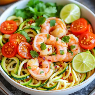 Spicy Garlic Shrimp Zoodle Bowls Flavorful and Fresh