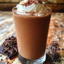 To make a High-Protein Mocha Espresso Smoothie, you need simple and tasty ingredients. Here’s what you will need: - 1 cup brewed espresso, cooled - 1 banana, frozen - 1 scoop chocolate protein powder - 1 tablespoon unsweetened cocoa powder - 1 tablespoon almond butter - 1 tablespoon honey or maple syrup (adjust to taste) - 1 cup unsweetened almond milk (or milk of choice) - Ice cubes (optional, for thickness) - Whipped coconut cream for topping (optional) Each ingredient plays a key role in creating a delicious smoothie. The espresso gives a rich coffee flavor. The frozen banana adds sweetness and creaminess. Chocolate protein powder boosts the protein content. Unsweetened cocoa powder brings a deep chocolate taste, while almond butter adds healthy fats. You can sweeten the smoothie with honey or maple syrup. Unsweetened almond milk keeps it light and dairy-free. If you like it thicker, add ice cubes. Whipped coconut cream on top makes it look fancy and tastes great! Gather these ingredients to whip up a delightful smoothie that is full of flavor and nutrition! To brew the perfect espresso, start with fresh coffee beans. Grind them to a fine texture. Use about 18-20 grams of coffee for a double shot. Pack the coffee evenly in the portafilter. Then, lock it into the espresso machine and start brewing. Aim for a brewing time of 25-30 seconds. Once your espresso is brewed, let it cool to room temperature. This step is key. A hot espresso can melt your banana and make the smoothie warm. Next, grab your blender. Add the cooled espresso first. Then, toss in one frozen banana. This adds creaminess and sweetness. Follow with one scoop of chocolate protein powder and one tablespoon of unsweetened cocoa powder. Also, add one tablespoon of almond butter. It gives the smoothie a nutty flavor. Then, pour in one cup of unsweetened almond milk. If you want a thicker smoothie, add a few ice cubes. Blend on high speed until the mixture is smooth and creamy. After blending, taste your smoothie. If you want it sweeter, add more honey or maple syrup. Blend again briefly. Now, pour the smoothie into a tall glass. For a beautiful finish, top it with whipped coconut cream if you like. You can also sprinkle a pinch of cocoa powder or chocolate shavings on top for extra flair. Enjoy your delicious, high-protein mocha espresso smoothie! To make your High-Protein Mocha Espresso Smoothie thick and creamy, use ice cubes. Add a handful of ice cubes to the blender for a frosty texture. If you like your smoothie extra thick, blend it longer. For freezing bananas, peel them first. Cut them into slices, then place them in a freezer bag. This makes them easy to use later. Frozen bananas give your smoothie a nice, creamy feel. You can adjust flavors to fit your taste. Try adding a dash of vanilla extract for a sweet touch. You can also swap almond butter with peanut or cashew butter for a new flavor twist. If you want a richer taste, add more cocoa powder. This makes the chocolate flavor pop. Experiment with different blends to find your favorite. Presentation matters! Pour your smoothie into a tall glass for a nice look. Top it with whipped coconut cream for extra flair. For garnishing, sprinkle cocoa powder or chocolate shavings on top. You can also add a slice of banana on the rim of the glass. This adds a fun touch that makes your smoothie look inviting. {{image_2}} You can choose between plant-based or whey protein. Plant-based protein comes from sources like peas, rice, or hemp. It suits vegans and those with dairy issues. Whey protein is dairy-based and is great for muscle building. Each type has its benefits, so pick what works for you. You can also try other flavors of protein powder. Chocolate, vanilla, or even mocha flavors can add a fun twist. Experiment with different options to find your favorite taste. For sweeteners, consider natural choices like honey or maple syrup. They add flavor without processed sugar. You can also use stevia or agave if you want to cut calories. Adjust your sweetening based on your diet. If you need lower sugar, go for stevia. If you want more sweetness, add extra honey or syrup until it tastes just right. Adding superfoods can make your smoothie even better. Consider ingredients like chia seeds, flax seeds, or spinach. These boost fiber and nutrients without changing the taste much. You can also enhance your smoothie with greens. A small handful of spinach blends in well and adds vitamins. Seeds offer healthy fats and protein. Mix and match to create your perfect blend! To keep your High-Protein Mocha Espresso Smoothie fresh, store any leftovers in the fridge. Use a clean, airtight container to prevent air exposure. This helps keep the flavors bright and tasty. I recommend consuming the smoothie within 24 hours for the best taste. If you want to save some for later, you can freeze this smoothie. Pour the smoothie into freezer-safe bags or containers. Leave some space at the top, as liquids expand when frozen. For best texture, freeze it in single servings. When you're ready to enjoy it, remove the smoothie from the freezer. Let it thaw in the fridge overnight or on the counter for a few hours. If it's too thick after thawing, add a splash of almond milk and blend it again. This keeps it smooth and delicious! This smoothie has about 350 calories. Here’s the breakdown: - Brewed espresso: 2 calories - Frozen banana: 105 calories - Chocolate protein powder: 120 calories - Unsweetened cocoa powder: 12 calories - Almond butter: 98 calories - Honey (1 tablespoon): 64 calories - Unsweetened almond milk: 30 calories These values can vary based on the exact brands you use. Always check your ingredients for accurate counts. Yes, you can use decaf espresso. The flavor will be milder, but you’ll still enjoy the rich taste. The caffeine will also be lower, which is great if you want to avoid it. Absolutely! This smoothie is great for recovery. It has high protein from the protein powder and almond butter. Protein helps rebuild muscles after a workout. The carbohydrates from the banana give you energy, making it a balanced choice. Yes, you can prep this smoothie ahead of time. Blend all the ingredients and store it in the fridge. Make sure to use a tight container. For best taste, drink it within 24 hours. If you freeze it, let it thaw in the fridge overnight for the best texture. This blog post shows how to make a tasty High-Protein Mocha Espresso Smoothie. We covered each step, from brewing espresso to blending ingredients. You learned how to adjust sweetness, create the right texture, and make it visually appealing. With variations for taste and nutrition, this smoothie fits any diet. Store leftovers for future enjoyment or freeze for easy meals. Remember, smoothies can be made in advance for busy days. Enjoy this delicious treat while boosting your protein intake! You have everything you need to make your own. Dive in and enjoy!