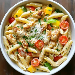 - 2 boneless, skinless chicken breasts, diced - 2 tablespoons Cajun seasoning - 1 tablespoon olive oil - 3 cups chicken broth - 1 cup heavy cream - 8 ounces penne pasta - 1 cup cherry tomatoes, halved - 1 cup bell peppers, diced (mixed colors) - 1 medium onion, chopped - 3 cloves garlic, minced - Salt and pepper to taste - 1/2 cup grated Parmesan cheese You will need fresh chicken for this dish. The diced chicken cooks quickly. This recipe uses penne pasta, but you can pick any pasta you enjoy. - Cajun seasoning - Salt - Pepper Cajun seasoning adds the spice you crave. You can adjust the salt and pepper based on your taste. If you like it spicy, add more Cajun seasoning for a kick. - Fresh parsley, chopped - Additional Parmesan cheese Garnishing with parsley adds color and flavor. A sprinkle of Parmesan on top makes the dish look fancy. You can serve this dish in deep bowls for a nice presentation. Start by cutting the chicken breasts into small pieces. Place the diced chicken in a bowl. Sprinkle the Cajun seasoning over the chicken. Toss the chicken until it is well coated. This step adds big flavor to your dish. Next, heat olive oil in a large skillet over medium heat. When the oil is hot, add the seasoned chicken. Cook the chicken for about 5 to 7 minutes. It should be browned and cooked through. Once done, remove the chicken from the skillet and set it aside. In the same skillet, add the chopped onion. Cook the onion for 2 to 3 minutes, until it turns translucent. Then, add the minced garlic. Stir and cook for one more minute. This makes the kitchen smell amazing! Now, add in the diced bell peppers and halved cherry tomatoes. Cook these for another 2 minutes. Next, pour in the uncooked penne pasta along with the chicken broth and heavy cream. Bring the mixture to a gentle boil. Once it boils, reduce the heat to a simmer. Cook for 12 to 15 minutes, stirring occasionally. The pasta should be al dente and the sauce thickened a bit. After the pasta is cooked, return the chicken to the skillet. Stir in the grated Parmesan cheese. Mix until the cheese melts and the sauce is creamy. Season with salt and pepper to taste. Lastly, remove the skillet from heat and garnish with chopped parsley. This final touch makes your dish look great! To get that rich, creamy texture, use heavy cream. It brings a smoothness that lighter creams cannot match. When you add the cream, stir it well into the dish. This helps blend it with the broth. The heat should be low when you add it. Too much heat can make it curdle. If you want an even thicker sauce, add a bit more cheese. Parmesan works great here. Cajun seasoning can be spicy. If you prefer less heat, use less seasoning. Start with one tablespoon instead of two. You can also add more cream to tone it down. For those who love spice, consider adding a pinch of cayenne pepper. This will enhance the Cajun flavor. Always taste as you go. Adjusting spice levels to your liking makes the dish more enjoyable. Cooking time is key for the perfect pasta. You want it al dente, which means firm but not hard. When you add the uncooked penne, stir it well into the broth. This helps the pasta cook evenly. Keep an eye on the time; it should take about 12-15 minutes. Stir occasionally to prevent sticking. If the sauce thickens too much, add a bit of chicken broth to loosen it. This keeps everything creamy and smooth. {{image_2}} You can easily make this dish vegetarian. Swap the chicken for diced tofu or chickpeas. Both options soak up flavor well. Use the same Cajun seasoning to keep that amazing taste. Add more veggies, like zucchini or mushrooms, for a heartier meal. You still get a creamy texture from the heavy cream or try using a plant-based cream. Seafood can bring a new twist to this dish. Shrimp or scallops work best. Simply sauté the seafood in the skillet until it turns pink or opaque. Add it after cooking the veggies. This timing keeps the seafood tender and full of flavor. The Cajun spice pairs nicely with seafood, creating a rich and tasty meal. Pasta choice can change the dish’s vibe. While penne is great, you can use other shapes. Fusilli, farfalle, or even spaghetti can work well. Just adjust the cooking time based on the pasta you choose. Whole wheat or gluten-free pasta is also an option for health needs. The key is to ensure the pasta cooks until al dente, just like in the recipe. To keep your One-Pan Creamy Cajun Chicken Pasta fresh, let it cool first. Place it in an airtight container. This helps keep moisture out. Store it in the fridge for up to three days. If you want to save it longer, consider freezing it. When you're ready to eat, you can reheat the pasta. Use a microwave-safe bowl. Add a splash of chicken broth or cream to prevent it from drying out. Heat it in short bursts, stirring in between. This helps it warm evenly. You can also reheat it on the stove over low heat. Stir it often until it’s hot. To freeze, use a freezer-safe container. Make sure to leave some space at the top for expansion. This dish can be frozen for up to three months. When you’re ready to use it, let it thaw overnight in the fridge. Reheat as mentioned above. Enjoy your creamy pasta anytime! Yes, you can make this dish ahead of time. Cook it fully and let it cool. Store it in an airtight container in the fridge. It will stay fresh for about three days. When ready to eat, just reheat it in a skillet or microwave. Add a splash of broth if it seems dry. If you need a substitute for heavy cream, try using milk and butter. Mix 3/4 cup of milk with 1/4 cup of melted butter. This mix works well to keep the dish creamy. You can also use half-and-half for a lighter option, but it will have less richness. To add more spice, use extra Cajun seasoning. You can also add chopped jalapeños or red pepper flakes. This will give a nice kick to the dish. Adjust the spice based on your taste. Start with a little, and add more if you want it hotter. Yes, this dish is great for meal prep. It stores well and keeps its flavor. You can portion it into containers for lunch or dinner. Just remember to cool it down before sealing it. This makes it easy to grab a meal on busy days. This post walked you through making a delicious creamy pasta dish. We covered the main ingredients, step-by-step instructions, and helpful tips. I shared ways to customize your dish with variations and how to store it properly. In summary, this recipe is easy to follow and fun to make. Enjoy experimenting with flavors and ingredients. Your pasta will be a hit every time!