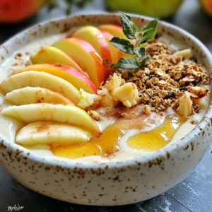 To create a tasty Apple Pie Smoothie Bowl, you need these items: - 2 medium apples, cored and chopped - 1 banana, frozen - 1/2 cup Greek yogurt - 1/2 cup almond milk (or any milk of choice) - 1 tablespoon almond butter - 1 teaspoon cinnamon - 1 tablespoon maple syrup (optional, for added sweetness) - 1/4 cup rolled oats To make your bowl look and taste great, try these toppings: - Sliced apples - Granola - Chopped nuts - A sprinkle of cinnamon - A drizzle of honey (optional) Each ingredient adds health benefits. Apples provide fiber and vitamins. They help keep you full. Bananas add potassium and give natural sweetness. Greek yogurt gives protein and calcium. Almond milk is low in calories and dairy-free. Almond butter adds healthy fats and flavor. Cinnamon can help with blood sugar levels. Rolled oats add fiber and energy. This bowl is not only delicious but also good for your body. Start by gathering your ingredients. You need two medium apples, cored and chopped. Choose crisp apples for the best flavor. Next, take a frozen banana. This will make your smoothie bowl creamy and thick. Add half a cup of Greek yogurt for protein. Use half a cup of almond milk or any milk you prefer. Then, include one tablespoon of almond butter for richness. Finally, add one teaspoon of cinnamon and one tablespoon of maple syrup if you want more sweetness. In a blender, combine all the prepared ingredients. Blend on high until the mix is smooth and creamy. If it&rsquo;s too thick, add a little more almond milk. This will help you reach your desired texture. Blend until everything is well mixed but make sure you can&rsquo;t see any big chunks. Once your smoothie is blended, it's time for the oats. Add a quarter cup of rolled oats into the mix. Pulse the blender a few times. This will keep the oats slightly chunky, adding a nice texture. Pour the smoothie into a bowl. For presentation, top it with sliced apples, granola, and chopped nuts. Sprinkle a little cinnamon on top for extra flavor. If you like, drizzle honey over everything for sweetness. Enjoy your Apple Pie Smoothie Bowl! For a smooth and creamy base, blend your fruits and yogurt well. Start with chopped apples and a frozen banana. The frozen banana gives a thick, cold feel. If your blend is too thick, add more almond milk. You want it thick but not too runny. After blending, add rolled oats. Pulse just a few times. This keeps some oats chunky for a nice bite. You can swap apples for pears if you want a twist. Any milk works here, so use oat or coconut milk if you prefer. For a dairy-free version, skip Greek yogurt and try coconut yogurt. Need it sweeter? Add more maple syrup or honey. If you want a nut-free option, use sunflower seed butter instead of almond butter. To make your smoothie bowl look great, layer toppings neatly. Start with sliced apples and sprinkle on granola. Add chopped nuts for crunch. A light dusting of cinnamon adds flavor and warmth. If you like sweetness, drizzle honey on top. Serve it right away for the best taste and texture. Enjoy this treat as a breakfast or snack! {{image_2}} You can easily change the taste of your Apple Pie Smoothie Bowl. Try adding a pinch of nutmeg for a warm spice. A splash of vanilla extract brings a sweet note that pairs well with apples. If you want a creamy texture, add a scoop of protein powder. These small changes can make your bowl unique and fun. If you follow a vegan diet, swap Greek yogurt for a plant-based yogurt. Almond milk works great, but you can use oat or soy milk too. For a dairy-free version, make sure to use nut butter that is dairy-free. Adjusting these ingredients keeps the bowl tasty and fits your diet. Toppings can change with the seasons. In autumn, add crunchy pecans and roasted pumpkin seeds. In spring, use fresh berries or a sprinkle of coconut. You can even theme your bowl for holidays. For a festive touch, add whipped cream and a sprinkle of cinnamon for Thanksgiving. Let your creativity shine with seasonal flavors! To store leftovers, place your smoothie bowl in an airtight container. You want to keep it fresh and tasty. If you have extra toppings, store those separately. This way, they stay crunchy and delicious. Keep the container in the fridge for up to two days. After that, the texture may change. When prepping for the week, chop your apples and bananas ahead of time. You can freeze the banana and keep the apples in the fridge. Measure out your yogurt, milk, and almond butter in advance. Store them in separate containers. This makes blending easy when it&rsquo;s time to eat. You can also prepare the toppings in small bags for quick access. This smoothie bowl is best served fresh. If you must reheat it, do so gently in the microwave. Start with 10-15 seconds and stir well. The texture may change a bit, but it will still taste good. If you want to enjoy it cold, just blend it again with a bit more almond milk. This will refresh the flavor and texture. Yes, you can make this smoothie bowl ahead of time. Just blend all the ingredients and store it in the fridge. Use an airtight container to keep it fresh. It can stay good for up to 24 hours. When ready to eat, just give it a quick stir. You may need to add a splash of almond milk to smooth it out. If you want a substitute for Greek yogurt, try using regular yogurt. You can also use dairy-free options like coconut yogurt or almond yogurt. These choices will give your smoothie bowl a creamy texture. Each option brings its unique flavor. Choose what fits your taste or dietary needs best. To sweeten the smoothie bowl, add more maple syrup. Start with a little and blend it in. You can also use honey or agave syrup. If you like fruit, add a few more slices of banana or apples. Each option boosts the sweetness without adding too many calories. Enjoy experimenting with your favorite sweeteners! In this blog post, we explored how to create a delicious smoothie bowl. We covered the key ingredients, step-by-step instructions, and helpful tips. You learned about variations for taste and dietary needs, along with storage tips for leftovers. Remember, you can mix and match flavors to suit your style. Enjoy your smoothie bowl fresh, creative, and customized. Keep experimenting to find your favorite combinations. Happy blending!