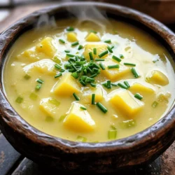 - 3 large leeks (white and light green parts only), cleaned and sliced - 4 medium potatoes, peeled and diced - 1 medium onion, diced - 3 cloves garlic, minced - 4 cups vegetable broth - 1 cup heavy cream or coconut cream for a dairy-free option - 2 tablespoons olive oil - Salt and pepper to taste - Fresh chives, chopped (for garnish) You can swap leeks with green onions if needed. They add a mild taste. Use any type of potatoes you prefer, but russets work best. If you want it dairy-free, choose coconut cream instead of heavy cream. Vegetable broth can be replaced with chicken broth for a different flavor. To boost taste, add a pinch of nutmeg or a dash of lemon juice. Fresh thyme or rosemary also add a nice touch. You can toss in some crispy bacon bits for a savory crunch. A sprinkle of cheese on top can make it richer. 1. Start by heating olive oil in a large pot over medium heat. 2. Add the diced onion and sliced leeks. Sauté for about 5 minutes until soft. 3. Next, add the minced garlic. Sauté for one more minute until it smells great. 4. Stir in the diced potatoes and pour in the vegetable broth. 5. Bring the mix to a boil, then reduce heat to a simmer. Cover and cook for 20 minutes. 6. Check if the potatoes are tender. If they are, it’s time to blend! 7. Use an immersion blender to blend the soup until creamy. 8. If you don’t have an immersion blender, carefully transfer it to a regular blender. 9. Stir in the heavy cream or coconut cream. Season with salt and pepper. 10. Let it warm through on low heat for 5 minutes. 11. Serve hot, garnished with freshly chopped chives. - If using a blender, fill only halfway to avoid spills. - Blend in batches if your blender is small. - For creaminess, blend until smooth. No lumps should remain. - If you want a chunkier soup, blend only half of the soup and mix back in. - If the soup is too thick, add more vegetable broth or water. - Stir in small amounts until you reach your desired thickness. - For a thicker soup, blend in more potatoes or cream. - Adjust seasonings after changing the consistency to keep flavors balanced. To make your potato leek soup even creamier, here are some tips: - Use starchy potatoes. Russets work best. Their starch content helps thicken the soup. - Blend well. An immersion blender gives a smooth texture. Blend until it's creamy and light. - Add cream in stages. Mix in a little cream, blend, then add more. This helps create a rich mouthfeel. - Include a touch of nutmeg. Just a pinch adds depth to the creamy flavor without being too strong. Making your soup dairy-free is simple. Just swap the heavy cream for coconut cream. Here’s how: - Use coconut cream. It gives a rich texture and a hint of sweetness. - Add cashew cream. Soak cashews in water, blend until smooth, then stir in at the end. - Use vegetable broth. Ensure it’s a good quality broth for the best flavor. - Skip the cream altogether. Just blend the soup well; the potatoes create a creamy base on their own. Pair your creamy potato leek soup with these ideas: - Crusty bread. A warm, crunchy baguette is perfect for dipping. - Salad. A fresh green salad with lemon dressing adds brightness. - Cheese. Top with crumbled feta or goat cheese for a nice contrast. - Herbs. Fresh chives or parsley on top enhance flavor and look great. These tips can help you create a comforting bowl of creamy potato leek soup that warms the heart! {{image_2}} To make this soup more filling, you can add proteins. Cooked chicken or turkey pieces work great. You can also use crispy bacon for a crunchy touch. If you prefer plant-based options, try adding cooked lentils or chickpeas. They boost protein while keeping the soup tasty and rich. Mixing in other veggies can add flavor and color. Carrots can add sweetness, while celery gives a nice crunch. You might also try adding spinach or kale for some greens. Just chop them up and add them when the potatoes are cooking. This way, they will soften nicely. Spice up your soup with different flavors. Adding a pinch of thyme or dill can enhance the taste. For a kick, try a bit of cayenne pepper or paprika. If you love garlic, toss in extra minced garlic for more aroma. You can also squeeze some lemon juice for brightness. These small changes can transform your soup into something special. To keep your creamy potato leek soup fresh, let it cool first. Once it’s cool, transfer the soup to an airtight container. Store it in the fridge for up to three days. Make sure the lid is tight to prevent spills or odors. Always label your container with the date to track freshness. If you want to freeze leftovers, pour the cooled soup into freezer-safe containers. Leave space at the top for expansion. It can last up to three months in the freezer. When you’re ready to eat it, just remember to thaw it overnight in the fridge. To reheat your soup, pour it into a pot over low heat. Stir gently and slowly to keep it creamy. If the soup looks too thick, add a splash of broth or cream. This will help bring it back to the right texture. Avoid boiling, as high heat can change the soup's smoothness. Yes, you can use frozen leeks and potatoes. They save time and are easy to use. Just make sure to add them straight to the pot without thawing. This helps keep the soup smooth and creamy. The flavor will still be great, even with frozen veggies. To make this soup vegan, swap the heavy cream for coconut cream. This gives you a rich texture. Also, ensure you use vegetable broth, as it is plant-based. Follow the same steps as in the recipe. The taste will still be delicious! This soup pairs well with crusty bread or a fresh salad. You can also add a side of roasted veggies for some crunch. For a light meal, serve it with a simple green salad. Each option enhances the cozy feel of the soup. Enjoy! This blog post covered key ingredients for creamy potato leek soup and helpful substitutions. I shared step-by-step cooking instructions to ensure your success. You learned tips for enhancing texture and making the soup dairy-free. We also explored variations, storage methods, and answered common questions. Remember, cooking is fun and simple. Enjoy your soup-making journey!