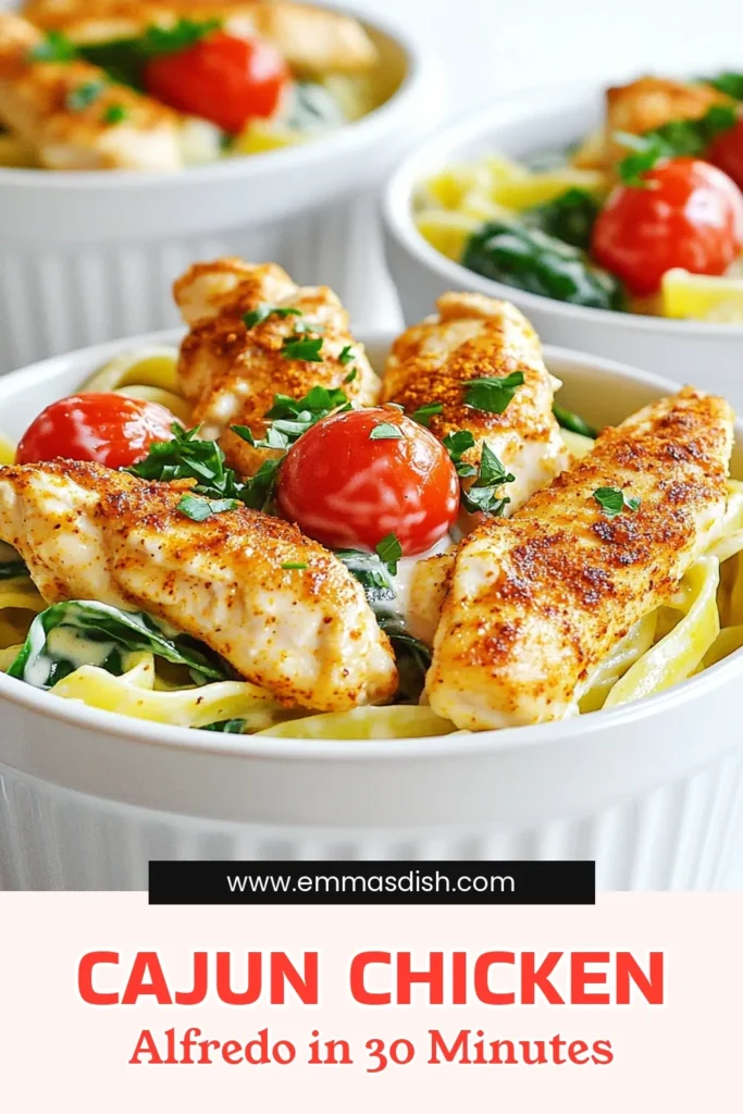 Indulge in a delightful Cajun Chicken Alfredo extravaganza that's quick and easy! This creamy dish blends savory chicken, fettuccine, and fresh veggies into a meal that's bursting with flavor. Perfect for a weeknight dinner, it’s ready in just 30 minutes! Click through for step-by-step instructions and tips to elevate your culinary game. Don’t wait, your taste buds will thank you! #CajunChicken #AlfredoPasta #QuickMeals #DeliciousRecipes