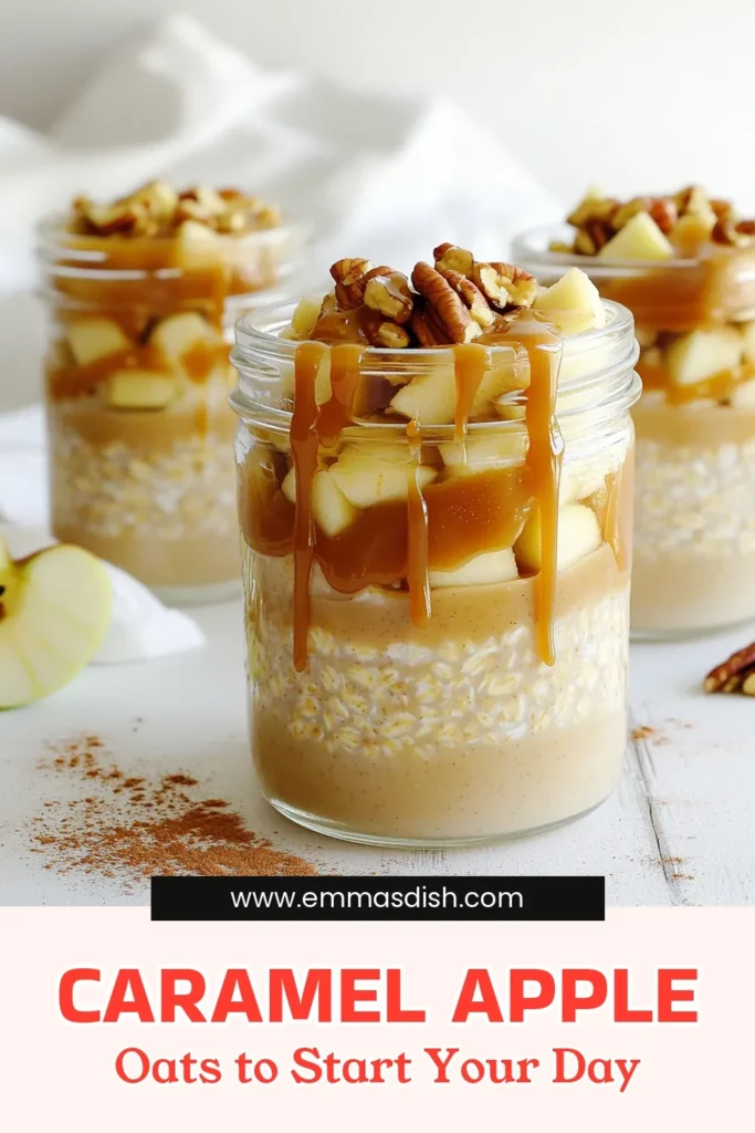 Start your day with a delicious twist on breakfast! These Caramel Apple Overnight Oats are quick to prepare and packed with flavor. Just mix rolled oats, almond milk, diced apples, and a touch of caramel, and let them chill overnight. Enjoy a wholesome meal topped with crunchy nuts in the morning. Click to discover this easy recipe and elevate your breakfast routine! #OvernightOats #HealthyBreakfast #CaramelApple #EasyRecipes