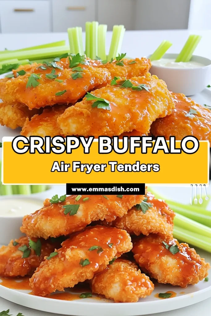 Get ready to spice up your dinner with Buffalo Bliss Air Fryer Chicken Tenders! These crispy, flavorful tenders are marinated, coated, and air-fried for the ultimate bite. Perfect for parties, game nights, or a cozy family meal, these tenders are easy to make and oh-so-delicious. Click through to discover the full recipe, tips, and serving ideas! #BuffaloChicken #AirFryerRecipes #ComfortFood #ChickenTenders